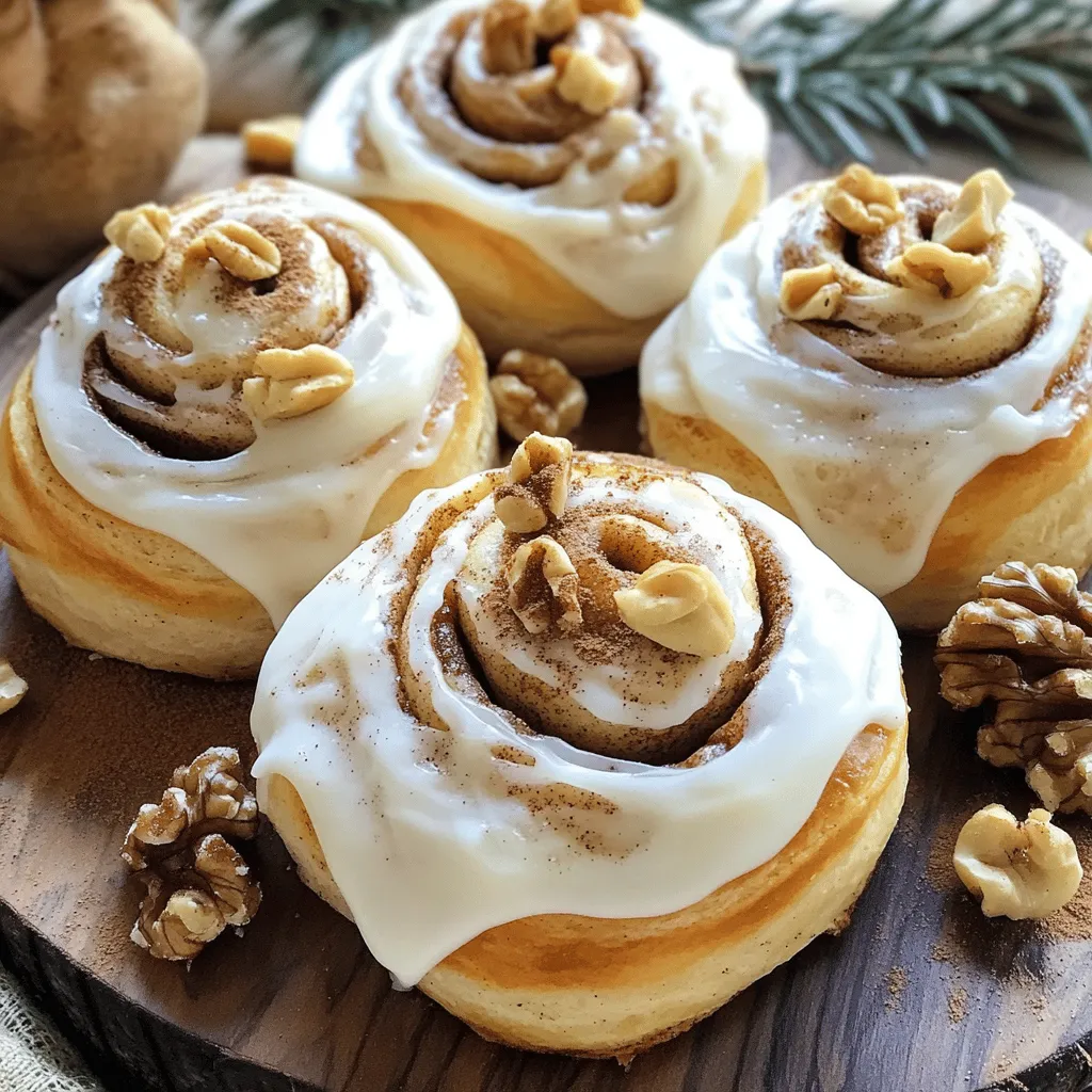 - 4 cups all-purpose flour - 1/4 cup granulated sugar - 1 packet (2 1/4 teaspoons) instant yeast - 1/2 teaspoon salt - 1 cup whole milk, warmed (not hot) - 1/4 cup unsalted butter, melted - 2 large eggs, at room temperature - 1 tablespoon ground cinnamon - 1/2 cup brown sugar, packed tightly - 1/4 cup unsalted butter, softened (for filling) - 1 cup powdered sugar (for icing) - 2 tablespoons milk (for icing) - 1 teaspoon vanilla extract (for icing) Gather these ingredients before starting. Each one plays a key role in making your cinnamon rolls perfect. The flour gives structure, while the sugar adds sweetness. Yeast brings the dough to life. Milk and butter create a rich, soft texture. Eggs help bind everything together. Ground cinnamon and brown sugar add that classic flavor that makes these rolls so special. For icing, powdered sugar, milk, and vanilla extract create a sweet finish. With these ingredients on hand, you're ready to make a batch of warm, gooey cinnamon rolls. Enjoy the process! - Whisk together warm milk, melted butter, and sugar. - Sprinkle yeast and let it rest until frothy. To start, I whisk warm milk with melted butter and sugar in a bowl. The warmth helps wake up the yeast. After mixing, sprinkle the yeast on top. Let it sit for about 5 to 10 minutes. You want it to look frothy and bubbly. This shows the yeast is alive and ready to work. - Add eggs and salt, then gradually incorporate flour. - Knead on a floured surface until elastic. Next, I add room temperature eggs and salt to the yeast mix. Stir it well to combine. Then, I add flour one cup at a time. Mix until it forms a soft dough. Transfer the dough to a floured surface. Knead it for about 5 to 7 minutes. You want the dough to be smooth and elastic, which means it’s ready. - Place in a greased bowl, cover, and let rise for 1 hour. Now, shape the dough into a ball and place it in a greased bowl. Cover the bowl with a clean towel. Set it in a warm spot to rise for 1 hour. The dough should double in size during this time. This makes the rolls fluffy and light. - Combine softened butter, brown sugar, and cinnamon in a bowl. While the dough rises, I prepare the filling. I mix softened butter, packed brown sugar, and ground cinnamon in a bowl. Stir until you have a smooth paste. This blend gives the rolls their sweet and spicy flavor. - Roll dough into a rectangle and spread the cinnamon mixture. - Roll tightly and slice into rolls. Once the dough has risen, punch it down to release air. Roll it out into a rectangle about 16x12 inches. Spread the cinnamon mixture evenly over the dough. Make sure to leave a small border. Then, roll the dough tightly from one long edge. Use a sharp knife to cut it into 12 equal slices. - Let rolls rise a second time, then bake at 375°F for 25-30 minutes. - Prepare icing while baking. Place the cinnamon roll slices in a greased baking dish. Cover them with a towel and let rise for another 30 minutes. Preheat your oven to 375°F (190°C) while they rise. After 30 minutes, bake the rolls for 25 to 30 minutes. They should be golden brown and spring back when pressed lightly. Meanwhile, I prepare the icing to drizzle over the warm rolls. To make the best cinnamon rolls, start with fresh yeast. Fresh yeast helps the dough rise properly. If the yeast is old, it won't work well. This can lead to flat rolls that lack fluffiness. Next, knead the dough just enough. Over-kneading makes the rolls tough. You want a soft and smooth dough, not a hard one. For the perfect icing, adjust its thickness by changing the amount of milk. If you want a thicker icing, use less milk. For a thinner icing, add more milk. Drizzle the icing on the rolls while they are warm. This helps the icing soak in better, making them extra delicious. Make your cinnamon rolls look great on a nice platter. A beautiful dish can make your treat more inviting. After you drizzle the icing, you can add a sprinkle of ground cinnamon on top. You can also toss on some nuts for crunch. This adds flavor and makes your rolls even more appealing. {{image_4}} You can enjoy vegan cinnamon rolls by making a few swaps. Use plant-based milk instead of whole milk. Choose vegan butter in place of regular butter. This keeps the flavor rich and the rolls soft. If you need gluten-free cinnamon rolls, it's simple! Just use gluten-free all-purpose flour as a substitute for regular flour. This way, everyone can savor these treats, regardless of dietary needs. Want to add a twist? You can mix in nuts or dried fruits to the filling for extra flavor. Walnuts or pecans work well! You can also try different spices like nutmeg. This gives your rolls a unique taste. Experiment and find your favorite combination! Keep uniced cinnamon rolls in an airtight container for up to 5 days. This way, they stay soft and fresh. If you do not finish them, this method helps maintain flavor and texture. You can freeze unbaked rolls before the second rise. Wrap them well in plastic wrap, then place them in a freezer bag. When you want to bake them, just thaw overnight in the fridge before baking. This keeps them fresh for a longer time. Warm leftover rolls in the microwave or oven for best results. In the microwave, heat them for about 15-20 seconds. For the oven, preheat to 350°F and warm for 10 minutes. This way, they taste almost as good as fresh! Yes, prepare the dough and refrigerate overnight before baking. This method saves time and keeps the rolls fresh. Just remember to let the dough warm up before rolling it out. They should be golden brown and spring back when lightly touched. The color and texture are key signs of readiness. A toothpick test can help too; it should come out clean. You can use active dry yeast, but you'll need to proof it first. To proof, mix the yeast with warm water and a pinch of sugar. Wait until it becomes frothy before adding it to your dough. Store them in an airtight container; they can also be frozen. For best taste, eat them within five days. To reheat, pop them in the microwave or oven for a few minutes. Refer to the detailed recipe titled "Heavenly Cinnamon Rolls " for complete instructions on making the best homemade cinnamon rolls. You’ve learned how to make delicious cinnamon rolls from scratch. We covered each step, from activating the dough to baking and icing. Remember, you can customize these rolls with different flavors and easily store leftovers. Whether you enjoy them fresh or frozen, these treats will delight your taste buds. Don’t be afraid to experiment as you bake. Your next batch could be the best yet! Happy baking!