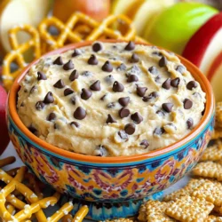 To make this tasty treat, gather these key ingredients: - 1 cup all-purpose flour - 1/2 cup unsalted butter, softened - 1/2 cup packed brown sugar - 1/4 cup granulated sugar - 2 teaspoons pure vanilla extract - 1/4 teaspoon salt - 1 cup cream cheese, softened - 1/2 cup powdered sugar - 1/2 cup mini chocolate chips Storage Tips: - Store all-purpose flour in a cool, dry place. - Keep butter and cream cheese in the fridge until ready to use. - Sugars can stay in the pantry. Here are snacks that pair well with the dip: - Pretzels - Graham crackers - Apple slices - Assorted cookies Flavor Pairings: The sweet dip works great with salty pretzels. The crunch of graham crackers adds texture. Fresh apple slices offer a nice balance of sweet and tart. You can mix and match these dippables to find your favorite. Enjoy exploring the different combinations! First, heat-treat the flour for safety. Preheat your oven to 350°F (175°C). Spread 1 cup of all-purpose flour evenly on a baking sheet. Bake the flour for 5-7 minutes, stirring halfway through. This step kills any harmful bacteria. After baking, let it cool completely. Next, mix the ingredients to get the right texture. Start with a large mixing bowl. Use an electric mixer to beat together 1/2 cup of softened unsalted butter, 1/2 cup of packed brown sugar, and 1/4 cup of granulated sugar. Mix on medium speed until fluffy, which takes about 2-3 minutes. Now let’s combine the ingredients step-by-step. Add 1 cup of softened cream cheese, 2 teaspoons of pure vanilla extract, and 1/4 teaspoon of salt to the butter-sugar mix. Keep mixing on medium speed until everything blends into a creamy texture. Gradually add the heat-treated flour into the creamy mix. Use low speed to avoid flour clouds. Mix until there are no dry spots. This helps achieve a smooth dip. Finally, sift in 1/2 cup of powdered sugar. Keep mixing until the dip turns smooth and creamy, with no lumps. Gently fold in 1/2 cup of mini chocolate chips with a spatula. This ensures they distribute evenly throughout the dip. Chill the dip for the best flavor. Transfer it into a decorative serving bowl. Cover it and refrigerate for 30 minutes to 1 hour. This lets the flavors meld and makes the dip firmer. For presentation tips, serve the dip in a bright bowl. Surround it with colorful dippables like crunchy pretzels, sweet graham crackers, and fresh apple slices. For an extra touch, sprinkle a few mini chocolate chips on top. Enjoy this tasty treat with friends and family! - Overmixing vs. Undermixing: Mixing too much can make your dip too dense. It may lose its creamy texture. Mix just until the ingredients combine. On the other hand, not mixing enough can leave dry flour spots. Aim for a smooth, consistent mix. - Improper Heating of Flour: Heat-treating the flour is key. This step kills any bacteria. If you skip this, you risk food safety. Make sure to heat the flour until it reaches 160°F (70°C). Stir it well during baking for even heat. - Ways to Customize Flavor and Texture: You can change the flavor by adding different extracts. Almond extract adds a nice twist. Want a richer taste? Try adding a pinch of espresso powder. You can also fold in chopped nuts for crunch. - Alternative Sweeteners and Their Effects: If you want less sugar, consider using maple syrup or honey. They add a unique flavor but change the texture a bit. You can also use stevia or monk fruit, which are zero-calorie. Just keep in mind that these sweeteners can taste different. Adjust to your liking for the best result. For the full recipe, check out Cookie Monster's Chocolate Chip Cookie Dough Dip. {{image_4}} You can change the flavor of cookie dough dip easily. Adding different extracts can give it a fun twist. For example, almond extract boosts the taste with a nutty hint. Just add a teaspoon for a nice change. You can also mix in fun treats. Chopped nuts add a crunchy texture. Walnuts or pecans work well. Coconut flakes give it a tropical vibe. Try adding about a half cup of your favorite mix-ins to make it your own. If you need gluten-free options, use a gluten-free flour blend. It works great in this dip. Just be sure it is a one-to-one replacement. For vegan options, swap cream cheese with a dairy-free version. There are many tasty brands available now. You can also use coconut oil instead of butter. These swaps make the dip vegan-friendly without losing flavor. For the full recipe, check out Cookie Monster's Chocolate Chip Cookie Dough Dip. Enjoy the fun of making this treat your own! To keep your Chocolate Chip Cookie Dough Dip fresh, store it in the fridge. Use an airtight container to prevent it from absorbing odors. Make sure to cover the dip tightly with plastic wrap before sealing the container. This helps keep it creamy and tasty. If you want to store it for longer, you can freeze the dip. Scoop it into a freezer-safe container and leave some space at the top. The dip can stay fresh in the freezer for about three months. When you're ready to enjoy it again, let it thaw in the fridge overnight. The dip stays fresh in the fridge for about five days. After that, it may lose its nice taste and texture. Always check for signs of spoilage. If you see any mold or notice a sour smell, it’s best to toss it out. Keep an eye on the dip, and you'll know when it's time to say goodbye. Enjoy your dip while it's at its best! Yes, you can eat cookie dough dip raw, but safety matters. Traditional cookie dough has raw eggs and flour, which can carry bacteria. However, in this recipe, we heat-treat the flour to eliminate any risk. I recommend using pasteurized cream cheese too. This makes the dip safe and tasty! You can keep Chocolate Chip Cookie Dough Dip in the fridge for up to five days. Store it in an airtight container to keep it fresh. If you want to keep it longer, you can freeze it. It should stay good for about three months in the freezer. Just remember to let it thaw in the fridge before serving. If you need an alternative to cream cheese, try Greek yogurt for a lighter option. You can also use mascarpone cheese for a richer taste. For dairy-free options, consider using vegan cream cheese. These substitutes can change the flavor and texture slightly, so choose what works best for you. To wrap up, you now have all the knowledge to make delicious Chocolate Chip Cookie Dough Dip. From the right ingredients to perfect mixing, this dip is fun and easy. I shared tips to avoid common mistakes and how to customize flavors. Remember to store it well for the best taste. Enjoy this treat with your favorite snacks. With these steps, you can impress friends and family with your tasty dip. Happy dipping!