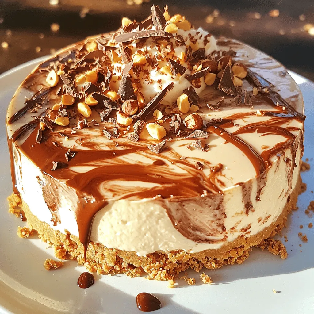 - 1 ½ cups digestive biscuits, finely crushed - ½ cup unsalted butter, melted - 16 oz cream cheese, softened at room temperature - 1 cup Nutella (plus extra for drizzling) - 1 cup powdered sugar - 1 teaspoon pure vanilla extract - 1 cup heavy whipping cream, chilled These ingredients create a rich and creamy cheesecake. The digestive biscuits give a nice crunch. The cream cheese makes it smooth, and Nutella adds a sweet, chocolatey flavor. - Chocolate shavings - Crushed hazelnuts - Fresh berries These garnishes add a fun touch to your cheesecake. Chocolate shavings offer an extra treat. Crushed hazelnuts add a nice crunch and enhance the hazelnut flavor. Fresh berries bring color and a hint of tartness. - 9-inch springform pan - Mixing bowls - Hand mixer You will need a 9-inch springform pan to hold your cheesecake. Mixing bowls help you combine your ingredients. A hand mixer makes it easier to beat the cream cheese and whip the cream. For the full recipe, check out the Full Recipe link. Start by mixing the crushed digestive biscuits with the melted butter. You want every crumb to be coated in buttery goodness. This takes just a minute or two. Once mixed, transfer this mixture to your springform pan. Use the back of a flat-bottomed glass to press it down firmly. You need a solid base for your cheesecake. After pressing, place the pan in the fridge for about 15 to 20 minutes. This chill time helps the crust firm up. Next, let’s make the filling. In a large bowl, beat the softened cream cheese until it’s smooth. This should take around 2 to 3 minutes with an electric mixer. Once smooth, gradually add the Nutella, powdered sugar, and vanilla extract. Mix until everything combines perfectly. You’ll want a silky texture that looks divine. Now it’s time to whip the cream. In a separate bowl, whip the heavy cream until you see stiff peaks. This step is key to making your cheesecake light. Gently fold half of this whipped cream into the Nutella mixture. Then, fold in the rest of the whipped cream. Take your time with this; you want to keep it airy. Pour this fluffy filling onto your chilled biscuit crust. Smooth the top with a spatula for a nice finish. Cover the pan with plastic wrap or a lid and refrigerate it. Let it chill for at least 4 hours, but overnight is best. This helps the cheesecake set properly. For the complete recipe, check out the [Full Recipe]. To get a creamy and light cheesecake, focus on your whipped cream. Start by whipping the chilled heavy cream until it forms stiff peaks. This means the cream holds its shape well. It should take about 3-5 minutes. When folding the whipped cream into the Nutella mixture, be gentle. Use a spatula and scoop from the bottom, turning the bowl as you mix. This helps keep the air in the cream, making your cheesecake fluffy. If you want a vegan version, swap cream cheese for a plant-based cream cheese. Use coconut cream instead of heavy cream. For a gluten-free option, replace digestive biscuits with gluten-free cookies. Just make sure they are finely crushed. Presentation matters! Serve slices on dessert plates with a drizzle of extra Nutella or chocolate sauce. This adds a rich touch. You can also sprinkle fresh berries or a mint leaf on top for color. Use chocolate shavings and crushed hazelnuts as a final garnish. These little details make your cheesecake look gourmet and inviting. {{image_4}} You can make your no-bake Nutella cheesecake even more exciting. One way is to add flavors like coffee or hazelnut extract. Just a teaspoon of either can boost the taste. It adds a rich depth that pairs well with Nutella. Another idea is to incorporate fruit purees. Think about adding raspberry or strawberry puree. This will give your cheesecake a fruity twist. It adds color and a fresh taste. You can swirl the puree into the cheesecake filling before chilling for a beautiful effect. The base of the cheesecake can change the whole vibe. A classic graham cracker crust is always a winner. It gives a nice crunch and sweetness. But if you want to try something new, consider a brownie crust. This adds a rich, chocolatey flavor. It makes the dessert feel even more indulgent. You can also experiment with cookie crusts. Use Oreos or even gingersnaps for a unique base. Each choice brings a different taste and texture. If you have dietary needs, you can still enjoy this treat. For a nut-free version, simply swap Nutella for a nut-free chocolate spread. You can find many options in stores now. For low-sugar adaptations, use sugar substitutes. There are many sweeteners that taste great. Look for ones that work well in desserts. These variations let everyone enjoy this delicious no-bake Nutella cheesecake. You can find the full recipe above to get started! To keep your no-bake Nutella cheesecake fresh, start by refrigerating it. Place the cheesecake in an airtight container or cover it tightly with plastic wrap. Store it in the fridge for the best taste and texture. If you want to freeze the cheesecake, slice it first. Wrap each slice in plastic wrap and then put them in a freezer-safe bag. This method helps keep the cheesecake fresh and easy to serve later. In the fridge, your no-bake Nutella cheesecake lasts about 5 to 7 days. Check for signs of spoilage. If you see any discoloration or an off smell, it’s best to toss it. When stored properly in the freezer, the cheesecake can last for up to 3 months. Just remember, over time it may lose some flavor and texture. If you freeze the cheesecake, thaw it in the fridge overnight before serving. Avoid using the microwave, as it can ruin the texture. For serving leftovers, take out the slices you want. Let them sit at room temperature for about 15 minutes before eating. This step helps bring back the creamy texture and rich flavor. Enjoy your delicious treat! Yes, you can make this cheesecake ahead of time. I recommend chilling it for at least 4 hours, but overnight is best. This extra time helps the flavors blend well. You can prepare it a day or two before serving. Just keep it covered in the fridge for freshness. Absolutely! You can use any chocolate spread you like. Brands like Jif or Reese's offer great options. If you're feeling adventurous, try a salted caramel spread for a twist. Just remember that the flavor will change based on what you choose. To check if your cheesecake is set, gently shake the pan. If the center jiggles a bit but holds its shape, it’s ready. You can also insert a toothpick into the center. It should come out clean or with a few creamy bits. This tells you the cheesecake has the right texture. This Nutella cheesecake is simple and fun to make. We covered the key ingredients and tools you need. The step-by-step guide helps you create a delicious treat with perfect texture. I shared tips for customizing flavors and ensuring a great presentation. Don’t forget the storage tips for keeping your cheesecake fresh. Most important, you can make this ahead or adapt it to fit different diets. Enjoy the process and impress your friends with this tasty dessert!