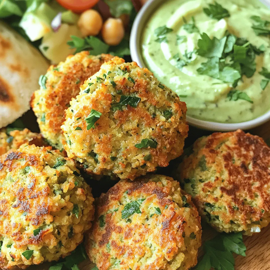 - 1 cup dried chickpeas, soaked overnight - 1 small onion, finely chopped - 2 cloves garlic, minced - 1/4 cup fresh parsley, finely chopped - 1/4 cup fresh cilantro, finely chopped - 1 teaspoon ground cumin - 1 teaspoon ground coriander - 1/2 teaspoon baking soda - 1/2 teaspoon salt - 1/4 teaspoon black pepper - 3 tablespoons all-purpose flour (or chickpea flour) - Cooking spray or olive oil spray You can swap chickpeas for canned beans. Just use one can, drained and rinsed. If you don’t like cilantro, try using more parsley instead. For a gluten-free option, use chickpea flour in place of all-purpose flour. You can also add spices like paprika or chili powder for a kick. Each serving of falafel offers about: - Calories: 180 - Protein: 8g - Carbohydrates: 28g - Fat: 6g - Fiber: 6g These numbers can vary with substitutions. Be sure to check your specific ingredients if you track nutrition. These falafels are a great snack or meal option, packed with plant-based protein and fiber. They satisfy cravings while being healthy. Enjoy making them your own! To start, soak 1 cup of dried chickpeas overnight. This step softens the beans and enhances the flavor. After soaking, drain and rinse the chickpeas well. It is vital to dry them completely on a towel. Wet chickpeas can lead to soggy falafel. Next, place the dried chickpeas in a food processor. Add the finely chopped onion, minced garlic, parsley, cilantro, cumin, coriander, baking soda, salt, and black pepper. Pulse the mix for about 10-15 seconds. You want it finely ground but not mushy. Scrape the sides occasionally to ensure everything blends evenly. Transfer the mixture into a large bowl. Gradually add 3 tablespoons of flour to the mix. Stir until it combines well; if it's too wet, add more flour. With slightly damp hands, shape the mixture into small balls. Aim for the size of a golf ball. You should get 12 to 15 falafel pieces. Before cooking, preheat your air fryer to 375°F (190°C) for about 5 minutes. This step is key for even cooking. Arrange the falafel balls in a single layer in the air fryer basket. Make sure they don’t touch each other, as air needs to flow around them. Lightly spray the tops with cooking spray. Cook for 12-15 minutes, turning halfway through. They should be golden brown and crispy when done. For a full recipe, check the earlier section. To get crispy falafel, start with dried chickpeas. Soak them overnight. This step hydrates them for better texture. Drain and dry thoroughly before blending. If the mixture feels wet, add more flour. Shape the balls firmly. A little pressure helps them hold together. Set your air fryer to 375°F (190°C). This temperature cooks them evenly, giving a nice crunch. Preheat the air fryer for about five minutes. This step aids in achieving that golden color. Cook the falafel for 12-15 minutes. Flip them halfway through for even browning. Avoid using canned chickpeas; they make falafel soggy. Don’t overcrowd the air fryer basket. This limits air flow and makes them less crispy. Skip the oil spray, and you risk dry falafel. Always check for doneness by looking for a golden-brown exterior. For more tips, check the Full Recipe. {{image_4}} You can easily change the flavor of your falafel. For a spicy kick, add red pepper flakes or diced jalapeños to the mix. For a herby twist, try adding fresh mint or dill. These herbs bring a bright flavor. Experiment and find what you love best! If you need a gluten-free falafel, substitute all-purpose flour with chickpea flour. This simple swap keeps the taste delicious while making it safe for anyone avoiding gluten. You can also skip the flour altogether if you want a lighter version. Just be sure to shape your falafel carefully since they might be a bit more fragile. Falafel pairs well with many dips. Hummus is a classic choice, but tzatziki adds a nice coolness. You can also try tahini sauce for a nutty flavor. Serve your falafel with warm pita bread and fresh veggies for a tasty meal. A side salad with cucumber and tomato works great too. For the full recipe, check the main article. Store leftover falafel in an airtight container. This keeps them fresh for up to four days. Place a paper towel inside the container. It absorbs excess moisture and helps maintain crispness. To reheat falafel, use your air fryer. Set it to 350°F (175°C) for about 5-7 minutes. This method makes them crispy again. You can also use the oven at the same temperature for 10 minutes. Just keep an eye on them to avoid burning. You can freeze uncooked falafel for later use. Shape the balls and freeze them in a single layer on a baking sheet. Once frozen solid, transfer them to a freezer bag. They last for up to three months. When ready to cook, no need to thaw. Just add a few extra minutes to the cooking time in the air fryer. If you prefer cooked falafel, you can freeze them too, but they may lose some crunch. Yes, you can use canned chickpeas. They save time and are convenient. However, they may make your falafel softer. To get the right texture, drain and rinse them well. Pat them dry with a towel to remove excess moisture. This helps keep your falafel crispy. The falafel recipe is already vegan! It uses chickpeas, herbs, and spices. Just ensure you use chickpea flour instead of all-purpose flour if you prefer. This keeps the dish plant-based and delicious. Air fryer falafel tastes great with many dips. Here are a few to try: - Tahini sauce - Hummus - Tzatziki - Yogurt sauce These dips add flavor and creaminess. You’ll know your falafel is done when it is golden brown and crispy. The outside should feel firm to the touch. If you cut one open, it should be warm and soft inside. Cooking time is usually 12-15 minutes. The best air fryer for falafel has good air circulation. Look for one with an adjustable temperature and timer. A basket-style air fryer works well for even cooking, too. Popular brands include Philips and Ninja. Always choose one that fits your kitchen needs. You can find the full recipe for crispy air fryer falafel to start your cooking adventure! Making air fryer falafel is simple and fun. You start with chickpeas. Soak them overnight to soften. This step is key for a great texture. Drain and rinse them well before using. Next, blend the chickpeas with onion, garlic, parsley, cilantro, and spices. I love using ground cumin and coriander for deep flavor. Pulse the mix until it’s finely ground but still has some chunk. This gives the falafel a nice bite. Once blended, transfer the mix to a bowl. Gradually add flour. Mix until it holds together. If it’s too wet, add a bit more flour. You want to easily form small balls or patties. Shape the mixture into golf ball-sized pieces. You’ll get about 12 to 15 falafel. This size is perfect for cooking and eating. Preheat your air fryer to 375°F (190°C) for about 5 minutes. This helps them cook evenly. Place the falafel in a single layer in the basket. Make sure they don’t touch. Spray the tops lightly with cooking spray. Cook them for 12 to 15 minutes. Flip them halfway through for even browning. Your goal is golden-brown, crispy falafel. Once done, let them cool for a minute. Serve with tahini sauce or hummus for a tasty dip. Enjoy with warm pita or a fresh salad. For the full recipe, check out the detailed instructions above. This blog post covered everything you need for tasty falafel. We explored ingredients and tips to ensure crispy results. I shared how to prepare, mix, shape, and cook your falafel in an air fryer. Plus, you learned smart storage and reheating methods. Variations and serving ideas add fun to your meal. Now, you can make great falafel at home. Enjoy trying different flavors and dips. Happy cooking!
