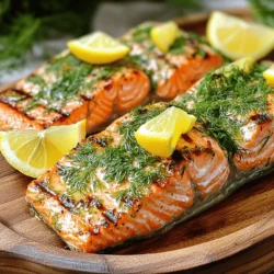 To make the Lemon Herb Grilled Salmon, you need fresh and simple ingredients that pack a punch. Here’s what you'll need: - 4 salmon fillets (approximately 6 oz each) - 2 tablespoons extra virgin olive oil - 2 tablespoons freshly squeezed lemon juice - Zest of 1 medium lemon - 2 cloves garlic, finely minced - 1 tablespoon fresh dill, finely chopped (or 1 teaspoon dried dill) - 1 tablespoon fresh parsley, finely chopped - Sea salt and freshly ground black pepper to taste - Lemon wedges, for serving Each ingredient plays a key role in building flavor. The salmon is rich and buttery, and the lemon juice and zest add brightness. Olive oil keeps the fish moist while garlic brings in a savory kick. Fresh dill and parsley lend a touch of earthiness. Salt and pepper balance it all out. For the full recipe, check out the [Full Recipe]. To make the marinade, gather these ingredients: - 2 tablespoons extra virgin olive oil - 2 tablespoons freshly squeezed lemon juice - Zest of 1 medium lemon - 2 cloves garlic, finely minced - 1 tablespoon fresh dill, finely chopped - 1 tablespoon fresh parsley, finely chopped - Sea salt and freshly ground black pepper to taste Combine the olive oil, lemon juice, lemon zest, garlic, dill, parsley, salt, and pepper in a medium bowl. Whisk until well blended. This mix infuses the salmon with bright, fresh flavors. The oil helps the herbs stick and adds richness. To marinate the salmon, place the fillets in a shallow dish or a resealable bag. Pour the marinade over the salmon, making sure every piece is coated. Gently massage the mix into the fish. Cover the dish or seal the bag. Refrigerate for 30 minutes to 1 hour. This time allows the flavors to soak deeply into the fish. Preheat your grill to medium-high heat. To avoid sticking, lightly oil the grill grates using a paper towel dipped in oil. Once marinated, take the salmon out, letting excess marinade drip off. Discard the leftover marinade. Place the salmon skin-side down on the grill. Grill for 4-5 minutes without moving it. This creates nice grill marks. After that, gently flip the fillets. Grill for another 3-4 minutes until the salmon is just cooked through. The fish should flake easily when tested with a fork. Once grilled, remove the salmon and let it rest for 2-3 minutes. This resting time helps the juices settle, making the salmon moist and flavorful. Serve right away with fresh lemon wedges on the side. For a full recipe, check out the complete instructions above. To stop your salmon from sticking, oil the grill grates. Use a paper towel with oil, or spray the grill lightly. This simple step makes a big difference. For great grill marks, place the salmon skin-side down first. Do not move it for about four to five minutes. When you flip it, use a spatula gently. Want to boost the flavor? Try adding fresh thyme or tarragon to the marinade. Both herbs complement the lemon well. You can also add a pinch of smoked paprika for a subtle kick. If you like tangy flavors, squeeze a bit more lemon juice in. This small tweak can make your dish pop! Let the salmon rest for two to three minutes after grilling. This helps the juices spread evenly. For a stunning presentation, place the salmon on a large platter. Sprinkle some fresh herbs on top for color. Serve with lemon wedges for that extra zest. This makes your meal look as good as it tastes! {{image_4}} If you can't find salmon, try these fish options: - Trout - Mahi-mahi - Halibut These fish still soak up flavors well. For herbs, you can swap dill and parsley. Try using: - Cilantro - Basil - Thyme These herbs add a unique taste. You can also play with spices like cumin or paprika for a twist. Grilling is great, but you can also bake or pan-sear the salmon. For baking, set your oven to 375°F. Place the salmon on a baking sheet and cook for 15-20 minutes. For pan-searing, heat a little oil in a skillet. Cook the salmon for about 4-5 minutes on each side. To explore different flavors, consider adding soy sauce for an Asian twist. You could use curry powder for a bold taste, too. Both options change the dish but keep it delicious. To make your meal complete, try these sides with lemon herb grilled salmon: - Steamed asparagus - Garlic mashed potatoes - Quinoa salad These dishes add color and nutrition. For a quick side, consider sautéing green beans with garlic. You can also serve a fresh garden salad for a light touch. For the full recipe, check out Lemon Herb Grilled Salmon. It's a delightful way to enjoy a meal that is fresh and flavorful. To keep your grilled salmon fresh, store it in the fridge. Place it in an airtight container. This helps keep out air and moisture. You can safely store grilled salmon in the fridge for up to three days. For longer storage, freezing is a good option. Wrap each fillet tightly in plastic wrap, then place them in a freezer-safe bag. Make sure to remove as much air as possible. Frozen salmon can last up to three months. When it’s time to enjoy your leftover salmon, reheating properly is key. You want to keep it moist and flavorful. The best way to reheat grilled salmon is in the oven. Preheat your oven to 275°F (135°C). Place the salmon on a baking sheet lined with foil. Cover it loosely with foil to trap moisture. Heat for about 15-20 minutes. Check if it's warmed through without overcooking. This method preserves the texture and flavor of the fish. You can also reheat it in a skillet on low heat. Just a few minutes on each side works well. You should marinate salmon for 30 minutes to 1 hour. This time allows the flavors to soak in. If you let it sit too long, the fish may become mushy. Always store it in a covered dish or sealed bag in the fridge. The ideal internal temperature for salmon is 145°F. You can check this with a food thermometer. The fish should feel firm but still moist. Perfectly cooked salmon will flake easily when tested with a fork. Yes, you can grill salmon without skin. Skin-on salmon stays moist and cooks evenly. However, skinless salmon can take on more flavor from the marinade. Just be careful when flipping it on the grill, as it may break apart. Some popular side dish pairings for lemon herb grilled salmon include: - Steamed asparagus - Roasted potatoes - Quinoa salad - Mixed greens with vinaigrette - Grilled vegetables These sides balance the flavors of the salmon well. To check if salmon is done grilling, look for color changes. The fish should turn from a deep pink to a lighter shade. You can also gently press down with a fork. If it flakes easily, it’s cooked. A food thermometer is a great tool to confirm doneness. For the complete Lemon Herb Grilled Salmon recipe, check out the [Full Recipe]. Grilled salmon is simple and delicious. We covered the best ingredients, preparation, and grilling tips. Marinade your salmon for tasty results, and remember to let it rest after grilling. With a few variations and side dish ideas, you can enjoy this meal in many ways. Store leftovers properly for future meals and reheat carefully to keep the flavor. These steps will help you make perfect lemon herb grilled salmon every time. Enjoy your cooking journey!