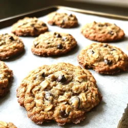 - Ripe bananas: 2, well-mashed - Rolled oats: 1 cup - Almond flour: 1/2 cup - Honey or maple syrup: 1/4 cup - Baking soda: 1/2 teaspoon - Ground cinnamon: 1/2 teaspoon - Salt: 1/4 teaspoon - Optional Add-Ins: chocolate chips and nuts Using the right ingredients is key to making tasty banana oatmeal cookies. Start with ripe bananas. They should be soft and sweet. The riper the bananas, the better the flavor. Mashed bananas give the cookies their moisture and natural sweetness. Next, you'll need rolled oats. They provide texture and fiber. I like to use old-fashioned oats. They hold their shape well while baking. Almond flour adds a nice nuttiness. It also helps keep the cookies moist. For a touch of sweetness, use honey or maple syrup. Both work well. Baking soda helps the cookies rise and become fluffy. Ground cinnamon brings warmth and spice. Just a pinch goes a long way. Finally, don’t forget the salt. It enhances the flavors of all the ingredients. You can also add chocolate chips or nuts if you like. They add extra flavor and fun. If you want to make these cookies even better, try the full recipe. You’ll see how easy it is to mix these ingredients together! - Preheat the oven to 350°F (175°C). - Mash the ripe bananas until smooth. First, you need to set your oven to 350°F (175°C). This step is key for even baking. Next, take two ripe bananas and mash them well. Use a fork or a potato masher. You want to make sure there are no lumps in the bananas. A smooth texture helps mix the flavors better. - Combine all ingredients in a mixing bowl. - Ensure a cohesive dough formation. In a large mixing bowl, add your mashed bananas. Then, toss in all the other ingredients: rolled oats, almond flour, honey or maple syrup, baking soda, ground cinnamon, and salt. Mix them well until you form a dough. This is where the magic happens! The dough should feel sticky but hold together nicely. - Drop cookie dough onto the baking sheet. - Flatten the dough slightly before baking. - Bake for 12-15 minutes until golden. Using a spoon or ice cream scoop, drop dollops of dough onto a baking sheet lined with parchment paper. Leave about two inches between each dollop. This space allows the cookies to bake evenly. You can flatten each mound slightly with the back of the scoop. This helps them spread just a bit while baking. Place the sheet in the oven and bake for 12 to 15 minutes. Look for a golden color on the edges. That's when you know they are ready! To make the best banana oatmeal cookies, choose ripe bananas. Ripe bananas provide natural sweetness. The darker the banana skin, the sweeter the taste. This sweetness reduces the need for extra sugar. Adjust the baking time based on your preference. For softer cookies, take them out earlier. If you like firmer cookies, bake them longer. Keep an eye on the edges. They should turn a golden brown when done. Great presentation makes these cookies even better! Serve them on a bright platter. Add fresh banana slices on the side for a pop of color. For drinks, pair these cookies with a warm cup of tea. Coffee also complements the flavors well. The sweet taste of the cookies balances the drink's bitterness. For the full recipe, check out the instructions provided above. {{image_4}} You can make this recipe even healthier with simple swaps. First, try using whole wheat flour instead of almond flour. Whole wheat flour adds more fiber and nutrients to your cookies. You will enjoy a heartier texture while keeping the flavor intact. Next, consider using agave syrup instead of honey or maple syrup. Agave syrup has a lower glycemic index. It is a great choice for those watching their sugar levels. This small switch can make your cookies better for your health without sacrificing sweetness. To boost the flavor, you can add dried fruits like raisins or cranberries. These fruits add natural sweetness and chewiness. They also give a nice pop of color to your cookies. You can also experiment with nut butters. Adding peanut butter, almond butter, or cashew butter gives your cookies extra richness. The nutty flavor pairs well with bananas and oats. You can mix in a few tablespoons of your favorite nut butter for a tasty twist. If you want to explore more ideas, check out the Full Recipe for more tips and variations. To keep your banana oatmeal cookies fresh, store them in an airtight container. This method helps prevent them from drying out. You can place parchment paper between layers to avoid sticking. For best results, keep them at room temperature. They will stay fresh for about 3 to 5 days. If you want to enjoy them longer, freezing is a great option. To freeze your cookies, let them cool completely. Then, place them in a single layer on a baking sheet. Freeze them for about 1 hour until firm. After that, transfer the cookies to a freezer-safe bag or container. They can last for up to 3 months in the freezer. When you’re ready to eat them, thaw the cookies in the fridge overnight. You can also let them sit at room temperature for a few hours before serving. Enjoy your delicious banana oatmeal cookies anytime! For the full recipe, visit the earlier section. Can I replace oats with other types of flour? Yes, you can replace oats with other flour, like whole wheat flour. However, this will change the texture and taste. Oats give chewy cookies and add fiber. If you want a gluten-free option, try almond flour or coconut flour. How do I know when the bananas are ripe enough for this recipe? Ripe bananas are key for the best taste. Look for bananas that are mostly yellow with brown spots. This means they are sweet. Avoid green bananas; they won't mash well. Overripe bananas work too, as they add natural sweetness. Are any gluten-free options available for this recipe? Yes, this recipe can be gluten-free! Use almond flour or oat flour instead of regular flour. Be sure to check that all other ingredients are gluten-free, like your oats and any optional add-ins. Caloric content per cookie Each cookie has about 80 calories. This can vary based on add-ins like nuts or chocolate chips. If you skip these, the cookie will have fewer calories. Nutritional benefits of ingredients used Bananas provide potassium and natural sweetness. Oats add fiber, which is good for digestion. Almond flour offers healthy fats and protein. Honey or maple syrup adds flavor and energy. Together, these ingredients make a nutritious snack. Why did my cookies turn out dry? Cookies may turn out dry if you bake them too long. Make sure to check them at 12 minutes. Also, using too much flour can cause dryness. Measure carefully for best results. How to fix cookies that are too sticky? If your dough is sticky, add a bit more flour or oats. Mix until it becomes easier to handle. You can also chill the dough in the fridge for about 30 minutes. This helps firm it up before baking. These banana oatmeal cookies are easy to make and tasty. We covered the key steps: gathering ripe bananas, mixing the dough, and baking until golden. I shared tips for texture and storage, plus variations for health-conscious bakers. With this knowledge, you can enjoy delicious cookies that suit your taste and needs. Try these simple methods and delight in your homemade treats. You'll impress friends and family with your baking skills. Enjoy this fun recipe and make it your own!