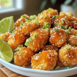 - 1 lb (450g) chicken breast, cut into bite-sized pieces - 1 cup buttermilk (or plain yogurt substitute) - 1 cup all-purpose flour - 1 tsp smoked paprika - 1 tsp garlic powder - 1 tsp onion powder - ½ tsp cayenne pepper (adjust according to your heat preference) - Salt and black pepper to taste To make Crispy Bang Bang Chicken, you need fresh chicken breast. Cut it into small, bite-sized pieces. This helps the chicken cook evenly and stay juicy. Soak the chicken in buttermilk. This gives it a tender texture and adds flavor. If you don't have buttermilk, plain yogurt works just fine. Next, mix the dry ingredients. Combine all-purpose flour with the seasonings. I like to use smoked paprika for a nice depth of flavor. Garlic powder and onion powder add savory notes. If you like heat, cayenne pepper is your friend. Don't forget to season with salt and black pepper. This will make your chicken taste amazing. - ½ cup mayonnaise - 2 tbsp sweet chili sauce - 1 tbsp sriracha (more or less to suit your spice level) - 1 tbsp honey - 1 tsp fresh lime juice For the Bang Bang sauce, start with mayonnaise. It gives a creamy base. Mix in sweet chili sauce for a hint of sweetness. If you want some heat, add sriracha. Adjust the amount based on your spice preference. A touch of honey balances the flavors nicely. Finally, squeeze in some fresh lime juice for brightness. - Recommended oils: vegetable oil or peanut oil When frying, oil choice matters. I recommend using vegetable or peanut oil. They have high smoke points, perfect for frying crispy chicken. Heat the oil until it reaches 350°F (175°C) for the best results. For the full recipe, check the details above. You'll make a dish everyone will love! Start by combining the chicken with buttermilk, salt, and pepper. This step is key. The buttermilk makes the chicken juicy and tender. Make sure each piece is well-coated. Cover the bowl and let it sit in the fridge. Aim for at least 30 minutes, but 1-2 hours is best for flavor. Next, prepare the coating. In a medium bowl, whisk together the flour, smoked paprika, garlic powder, onion powder, cayenne pepper, and a little more salt and pepper. This mix gives the chicken its crunchy crust. Make sure it’s well blended for even flavor. Now, let’s cook the chicken. Heat oil in a skillet until it reaches 350°F. Use a thermometer to check the temperature. While the oil heats, take the marinated chicken out. Let excess buttermilk drip off. Coat each piece in the flour mixture, shaking off the extra flour. Carefully place the chicken in the hot oil. Fry in batches to avoid crowding. Cook each batch for about 4-5 minutes. You want them golden brown and crispy. Use a slotted spoon to remove the chicken and place it on paper towels. This will soak up extra oil. For the full recipe, refer to the recipe section above. Enjoy the crispy goodness you’ve created! To make the best Crispy Bang Bang Chicken, focus on frying. Avoid overcrowding the pan. If you add too many pieces, they won’t cook evenly. Each piece needs space to fry well. Use a thermometer to check the oil temperature. Aim for 350°F (175°C). This helps achieve that perfect golden crust. Proper marination time is key. Marinate your chicken for at least 30 minutes. For deeper flavor and better texture, aim for 1-2 hours. After marinating, let the excess buttermilk drip off. This step is vital before dredging in flour. A dry surface helps the coating stick better, making your chicken extra crispy. The Bang Bang sauce can be your canvas. Adjust sweetness and spice levels to fit your taste. If you like sweeter sauce, add more honey. If you want more heat, increase the sriracha. Taste as you go! This personalization will make your dish truly yours. For the full recipe, check out the detailed instructions provided. {{image_4}} If you want a lighter version, try an oven-baked Bang Bang chicken. This method keeps the crunch without frying. Preheat your oven to 425°F (220°C). After marinating the chicken, coat it and place it on a baking sheet. Bake for about 20-25 minutes until golden and crispy. Another option is to swap chicken for tofu. This vegetarian alternative is just as tasty. Press the tofu to remove extra water, then slice and marinate it just like the chicken. Get creative with your spices and sauces. You can add curry powder for an Indian twist or smoked paprika for a deeper flavor. Try different sauces like teriyaki or a spicy peanut sauce. Fresh herbs can also make a big difference. Adding cilantro or basil can brighten the dish. Just chop them up and mix them in with your sauce or sprinkle on top. Crispy Bang Bang chicken shines when served with steamed rice. The rice helps balance the spicy sauce. A fresh salad is another great pair. It adds crunch and freshness to the meal. You can serve this dish as an appetizer, too. Just cut the chicken into smaller pieces for easy sharing. This way, everyone can enjoy a taste of that delightful flavor explosion. For the full recipe, be sure to check the instructions above. Store any leftover chicken in an airtight container. It can last in the fridge for 3-4 days. Make sure to let it cool down first. This way, it stays fresh and safe to eat. You can freeze the fried chicken, but do this before adding the sauce. Place the chicken in a safe freezer bag. When you want to enjoy it again, thaw it in the fridge overnight. Reheat it in the oven for the best taste and crispiness. Keep any leftover Bang Bang sauce in a container. It stays good in the fridge for up to 1 week. This sauce is perfect for dipping or drizzling on other dishes. Enjoy the flavor for days after making your crispy Bang Bang chicken. For the full recipe, check out the full recipe link. To make crispy chicken, marinate it first. Use buttermilk for flavor and moisture. This step helps the coating stick. Next, coat the chicken pieces in seasoned flour. The flour gives the chicken a crunchy outer layer. When frying, keep the oil hot, around 350°F. Fry in small batches. This prevents steaming and keeps the chicken crispy. Use a slotted spoon to drain excess oil after frying. Yes, you can use frozen chicken. Thaw it in the fridge overnight for best results. If you're in a hurry, run it under cold water. Once thawed, cut it into bite-sized pieces. Marinate the chicken in buttermilk just like fresh chicken. This helps retain moisture and flavor. Crispy Bang Bang chicken pairs well with many side dishes. Here are some ideas: - Steamed rice for a filling meal - Fresh salad with crunchy veggies - Sweet potato fries for extra flavor - Coleslaw for a refreshing crunch - Garlic bread to soak up the sauce These sides balance the dish's richness and add variety. Enjoy your meal! Crispy Bang Bang Chicken is a treat you can make at home. Start with marinated chicken, coat it in a seasoned flour mix, and fry until crispy. The bang bang sauce, made from simple ingredients, adds a sweet and spicy kick. Remember to let excess buttermilk drip and don’t overcrowd the pan for the crispiest results. You can even customize it to fit your taste! Store leftovers properly or swap chicken for tofu for a healthier option. Enjoy this fun dish with rice or a salad. I hope you try making this delicious recipe!