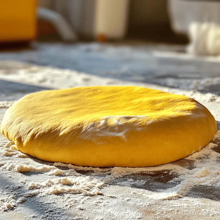 To make delicious homemade pizza dough, you need a few simple ingredients. Here’s what you should gather: - 3 1/2 cups all-purpose flour - 1 packet (2 1/4 teaspoons) active dry yeast - 1 tablespoon granulated sugar - 1 teaspoon fine sea salt - 1 tablespoon extra virgin olive oil - 1 1/4 cups warm water (approximately 110°F or 43°C) - Additional flour for dusting These ingredients work together to create a perfect dough. The flour gives structure, while the yeast helps it rise. Sugar feeds the yeast, and salt adds flavor. Olive oil keeps the dough moist and adds a touch of richness. Using warm water is key. It activates the yeast and helps the dough rise well. Too hot, and it will kill the yeast. Too cold, and the yeast won’t work. Aim for that cozy bath temperature. This recipe is easy to follow, and you can find the Full Recipe if you want detailed steps. Enjoy making your pizza dough! To start, combine warm water, sugar, and active dry yeast in a small bowl. Stir gently until everything dissolves. Let it sit for about 5-10 minutes. You want the top to get frothy and bubbly. This shows the yeast is active and ready to work. Next, grab a large mixing bowl. Whisk together the all-purpose flour and fine sea salt. Make a well in the center of the flour. Pour in the frothy yeast mixture and add the extra virgin olive oil. Mix it all together using a wooden spoon or your hands. You want a shaggy dough to form. Now, transfer the shaggy dough onto a lightly floured surface. Knead it for 8-10 minutes. Press it with the heel of your hand, fold it over, and repeat. Keep going until the dough feels smooth and elastic. Once done, shape it into a round ball and place it in a greased bowl. Cover your bowl with a damp kitchen towel. Let it rise in a warm spot for about 1 hour. The dough should double in size. This rising time gives the dough a nice texture. Once the dough has risen, gently punch it down to release the air. Turn it out onto a floured surface. Now, divide the dough into two equal pieces for medium pizzas, or leave it whole for a large pizza. Shape each piece into a smooth ball. Let them rest uncovered for 10-15 minutes. This helps relax the gluten, making it easier to roll out later. For the full recipe, check the section above. To make the best pizza dough, kneading and rising are key. Knead the dough until it feels smooth and elastic. This usually takes about 8 to 10 minutes. Always use warm water for the yeast. The ideal temperature is around 110°F (43°C). This helps the yeast activate and rise well. Sometimes, the dough might not rise as expected. If it feels dense, check the yeast. Make sure it is fresh and active. If your dough won't rise, the water may have been too hot or cold. To prevent issues, measure your flour correctly. Use a scale for the best results. When baking your pizza, use a pizza stone for the best crust. It holds heat well and gives a nice crisp. If you use a baking sheet, make sure to preheat it. Set your oven to 475°F (245°C) for perfect baking. Bake the pizza for about 12 to 15 minutes. Look for a golden brown crust to know it’s done. For more tips and details, refer to the Full Recipe. {{image_4}} To make whole wheat pizza dough, swap some of the all-purpose flour. Use 2 cups of whole wheat flour and 1 1/2 cups of all-purpose flour. This mix adds fiber and nutrients. You may need to adjust the water slightly. Whole wheat dough can be denser, so let it rise well. For gluten-free pizza, use rice flour or almond flour. You can also try a gluten-free blend. Adjust the liquid in the recipe as these flours absorb water differently. Add xanthan gum to help the dough hold together. Knead gently and let it rise in a warm spot. Add flavor by mixing in fresh or dried herbs. Try basil, oregano, or rosemary. Add about 1 tablespoon of dried herbs or a few tablespoons of fresh herbs. Mix them into the dry ingredients before adding water. This gives your dough a lovely aroma and taste. For the full recipe, check out the Homemade Pizza Dough section above. Enjoy experimenting with these variations! To keep your pizza dough fresh, you need to store it right. First, wrap the dough tightly in plastic wrap. Place it in an airtight container or a resealable bag. This helps prevent it from drying out. You can refrigerate the dough for up to three days. If you want to store it longer, freezing is a great option. For freezing, make sure the dough is well-wrapped. You can place it in the freezer for up to three months. When you are ready to use it, simply take it out and let it thaw in the fridge overnight. If you have frozen dough, thawing it is easy. Just take it out of the freezer. Leave it in the fridge for several hours or overnight. This helps the dough regain its texture and flavor. Once it’s thawed, let it sit at room temperature for about 30 minutes. This will make it easier to roll out and shape. Don’t let any dough go to waste! You can use leftover dough for many tasty treats. Consider making breadsticks. Roll the dough into long strips and bake them for a quick snack. You can also make calzones. Just fill the dough with cheese, meats, or veggies, then fold and bake. These options keep your meals fun and varied while making the most of your dough. For the full recipe, check out the Homemade Pizza Dough section above. Homemade pizza dough lasts about 3 days in the fridge. Make sure to store it in an airtight container. If you freeze it, it can last up to 3 months. Just wrap it well in plastic wrap before putting it in a freezer bag. Yes, you can make pizza dough ahead of time. Just follow the recipe and let it rise. After that, you can wrap it and store it in the fridge. This way, it’s ready when you want to make pizza. The best flour for homemade pizza dough is all-purpose flour. It gives a nice texture and flavor. You can also use bread flour for a chewier crust. If you want a lighter dough, try 00 flour, which is great for Neapolitan pizza. To make your pizza crust crispy, start with a hot oven. Preheat it to about 475°F (245°C). Use a pizza stone if you have one; it helps create a crisp base. Roll your dough thin and avoid using too much sauce. Less moisture means a crunchier crust. Yes, you can use this pizza dough recipe for other types of bread. Shape it into rolls or sticks. You can also use it for calzones or focaccia. Just play with the toppings and baking times to suit your needs. For the full recipe, check out the Homemade Pizza Dough section above. You’ve learned how to make delicious pizza dough from scratch. We covered ingredients, step-by-step instructions, and essential tips. Now, you can create different dough variations, store leftovers well, and troubleshoot common issues. Making pizza dough at home is fun and rewarding. Enjoy the fresh taste of your own dough. This skill opens doors to many tasty possibilities, from pizza to breadsticks. Your kitchen can become a place of creativity. Happy baking!