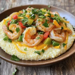 To make Zesty Shrimp and Grits, you will need some key ingredients. Each one adds flavor and texture. Here’s what you need: - 1 cup stone-ground grits - 4 cups water - 1 cup shredded sharp cheddar cheese - 1 lb shrimp, peeled and deveined - 2 tablespoons olive oil - 2 cloves garlic, minced - 1/2 teaspoon smoked paprika - 1 teaspoon Cajun seasoning - 1/4 teaspoon cayenne pepper - 1/2 bell pepper, finely chopped - 2 green onions, sliced - 1 tablespoon fresh lemon juice - Salt and pepper to taste - Fresh parsley, chopped These ingredients work together to create a rich, creamy dish with a kick. The stone-ground grits give a hearty base. The shrimp adds protein and flavor. The spices bring the zesty touch that makes this dish special. The fresh herbs and lemon juice brighten everything up. When you gather your ingredients, think about freshness. Fresh shrimp will make a big difference in taste. Use the Full Recipe to help you get the best results. - Bring 4 cups of water to a boil in a medium saucepan. Add a pinch of salt for taste. - Gradually whisk in 1 cup of stone-ground grits while stirring to avoid lumps. - Cover the pot and reduce the heat. Let it simmer for 20-25 minutes until thick. - In a large skillet, heat 2 tablespoons of olive oil over medium heat. - Sauté 2 cloves of minced garlic for about 1 minute until fragrant. - Add 1/2 finely chopped bell pepper and cook for 2-3 minutes until soft. - Toss in 1 lb of peeled and deveined shrimp. Season with 1/2 teaspoon smoked paprika, 1 teaspoon Cajun seasoning, and 1/4 teaspoon cayenne pepper. - Drizzle 1 tablespoon of fresh lemon juice over the shrimp and cook until pink, about 3-4 minutes. - Stir in 1 cup of shredded sharp cheddar cheese into the grits until melted. - Mix the creamy grits with the shrimp mixture in the skillet. - Serve hot, garnished with sliced green onions and chopped fresh parsley for a pop of color. For the full details on this delightful dish, check the Full Recipe. - Use stone-ground grits for best texture. They cook slowly and taste great. - Adjust water for desired thickness. If you like creamy grits, add more water. - Experiment with different spices. Try garlic powder or thyme for added depth. - Add a splash of hot sauce for heat. This boosts flavor and makes it zesty. - Use fresh herbs for garnish. Cilantro or parsley adds color and flavor. - Serve in colorful dishes for appeal. Bright plates make your dish pop and look fun. For the full recipe, check out the details above. {{image_4}} You can change the flavor with different types of cheese. Try using gouda or pepper jack for a twist. For extra creaminess, mix in some cream cheese. This will make your grits rich and smooth. If shrimp isn't your thing, don’t worry! You can swap shrimp for scallops or crab. Both options give a nice taste. For a vegetarian dish, use mushrooms instead of seafood. They add a hearty texture to the dish. Want more flavor? Add crispy bacon or sausage for richness. These meats bring a savory taste that pairs well with the dish. You can also top your bowl with avocado slices. They add a creamy touch that balances the spice from the shrimp. Feel free to explore these variations to find your favorite twist on Zesty Shrimp and Grits! For the complete recipe, check out the Full Recipe section. To store leftovers, place them in an airtight container. Make sure to cool the dish first. This helps keep it fresh. You can store it in the fridge for up to three days. When reheating, use a saucepan over low heat. Add a splash of water or broth. This keeps the grits creamy and soft. Stir often to prevent sticking. You can also use a microwave. Heat in short bursts, stirring in between. Yes, you can freeze Zesty Shrimp and Grits! Just place portions in freezer-safe containers. Make sure to leave some space for expansion. Seal tightly to avoid freezer burn. When you are ready to eat, defrost in the fridge overnight. This makes reheating easier. You can also use the microwave on low power. Once thawed, reheat in a skillet. Add a little water or broth for creaminess. Leftovers last in the fridge for about three days. If frozen, they can last up to three months. Always check for signs of spoilage. Look for off smells, changes in color, or mold. If you see any of these, toss it out. Enjoy your Zesty Shrimp and Grits fresh for the best taste. For the full recipe, check the earlier sections. For this recipe, I recommend stone-ground grits. They have the best texture and taste. Instant grits cook fast but lack the rich flavor. Stone-ground grits take longer to cook but give a creamy, hearty dish. The taste of stone-ground grits shines through in Zesty Shrimp and Grits. Their texture provides a great base for the zesty shrimp. Yes, you can prep this dish in advance! Cook the grits and shrimp separately. Store them in airtight containers. You can keep the grits in the fridge for up to three days. When you are ready to eat, reheat the grits gently. Add a splash of water to make them creamy again. Heat the shrimp in a skillet until warm. This makes dinner easy on busy nights! Pair Zesty Shrimp and Grits with a crisp green salad. A simple side of sautéed greens works well, too. You can also serve warm, crusty bread for dipping. For drinks, try a light white wine or a cold beer. Sweet tea also complements the dish perfectly. These sides enhance your meal without overpowering the main dish. To make this dish gluten-free, choose gluten-free grits. Many brands offer certified gluten-free options. Ensure your Cajun seasoning is gluten-free as well. Most spices are safe, but check the labels. You can enjoy the same great taste without gluten. This way, everyone can savor the flavors of Zesty Shrimp and Grits. Yes, you can make a vegetarian version! Replace shrimp with hearty mushrooms or zucchini. Sauté them in olive oil until tender. You can also add extra vegetables like spinach or bell peppers. Use vegetable broth instead of water for the grits. This keeps the dish flavorful and satisfying. You won't miss the shrimp in this tasty twist! For the full recipe, check the main article. In this blog post, we explored how to make Zesty Shrimp and Grits. We covered the right ingredients, step-by-step cooking, and helpful tips. You can mix in different flavors or adjust the recipe to your taste. Don’t forget to experiment with toppings and sides for a delicious meal. Remember, this dish is versatile and can fit many diets. Try your way, enjoy the process, and make it your own! This dish is more than a recipe; it’s an invitation to enjoy and share great food.