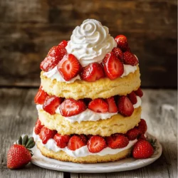 To make this easy strawberry shortcake, start with fresh strawberries. You need 2 cups of them, hulled and sliced. The berries should be ripe for the best taste. Combine the strawberries with 1/4 cup of granulated sugar. This sugar helps release the juices from the strawberries. Let them sit for 30 minutes. This process is called macerating. It makes the strawberries sweeter and juicier. Next, gather your dry ingredients for the shortcake. You will need 1 1/2 cups of all-purpose flour, 2 tablespoons of baking powder, and 1/2 teaspoon of salt. Add another 1/4 cup of granulated sugar to this mix. Whisk these ingredients together in a large bowl. This step is important for even flavor and texture in your shortcakes. The last part involves cream and butter. Use 1/4 cup of unsalted butter, cold and cut into small cubes. This butter adds richness to the shortcakes. You will also need 3/4 cup of heavy cream and 1 teaspoon of vanilla extract. The cream makes the shortcakes soft and moist. Add these ingredients to your dry mix later to form the dough. For serving, have whipped cream ready. It adds a creamy touch to your dessert. With these ingredients, you're all set to create a delicious Easy Strawberry Shortcake! You can find the full recipe above to get started. Start by washing your strawberries. Remove the green tops and slice them. Place the sliced strawberries in a medium bowl. Add 1/4 cup of granulated sugar. Mix them gently so the sugar coats each slice. Let the strawberries sit for about 30 minutes. This time helps them release their sweet juices. You will end up with juicy, tasty strawberries that are perfect for the shortcake. First, preheat your oven to 425°F (220°C). In a large bowl, whisk together 1 1/2 cups of all-purpose flour, 2 tablespoons of baking powder, 1/2 teaspoon of salt, and 1/4 cup of granulated sugar. Mix until everything is well combined. Next, add 1/4 cup of cold, cubed butter. Use your fingers or a pastry cutter to blend the butter into the flour. Keep mixing until it looks like coarse crumbs. Then, pour in 3/4 cup of heavy cream and 1 teaspoon of vanilla extract. Stir gently until a soft dough forms. Be careful not to overmix, as this will make the shortcakes tough. Turn the dough onto a floured surface. Pat the dough down to make a rectangle about 1 inch thick. Use a biscuit cutter or a glass to cut out rounds. Place the rounds on a baking sheet lined with parchment paper. Brush the tops lightly with more heavy cream for a nice finish. Bake in the oven for 12-15 minutes. You want the tops to be lightly golden brown. Once done, let them cool on a wire rack. Now it’s time to assemble! Take each shortcake and slice it in half. Spoon a generous amount of the macerated strawberries on the bottom half. Add a dollop of whipped cream on top of the strawberries. Finally, place the top half back on. Enjoy your easy strawberry shortcake! For the complete guide, please check the Full Recipe. To make fluffy shortcakes, start with cold butter. Cold butter helps create a flaky texture. Cut the butter into small cubes before adding it to the flour. Mix it until the mixture looks like coarse crumbs. This step is key for light shortcakes. Also, avoid overmixing the dough. Stir just until combined for the best results. Macerating strawberries is simple and important. Mix sliced strawberries with sugar in a bowl. Let them sit for about 30 minutes. The sugar draws out the juices and makes them sweeter. Stir the strawberries gently to coat them well. Use fresh, ripe strawberries for the best flavor. You can also add a splash of lemon juice for extra zing. When serving your shortcakes, slice them in half first. Spoon the macerated strawberries on the bottom half. Top it with a generous dollop of whipped cream. Place the top half back on and enjoy! You can add extra strawberries and whipped cream on the side. This makes for a beautiful and tasty presentation. For a twist, try adding a sprinkle of mint leaves. For the complete guide, check out the [Full Recipe]. {{image_4}} You can make a gluten-free version by swapping the all-purpose flour. Use a 1:1 gluten-free flour blend. This blend works well and keeps the texture light. Follow the same steps for mixing and baking. The rest of the recipe stays the same. Your gluten-free shortcake will still taste great with the fresh strawberries. To make a vegan strawberry shortcake, replace the butter and cream. Use coconut oil instead of butter. For the cream, try coconut cream or a plant-based cream. You can also swap the heavy cream in the dough with almond or soy milk. This version is just as tasty and friendly for plant-based diets. You can easily add flavor to your shortcake. Mix in lemon zest for a bright taste. Just a teaspoon will do. You can also add fresh mint leaves for a cool twist. Chop them finely and fold into the dough. These simple additions will make your strawberry shortcake even more special. For more ideas, explore different fruits or spices to find your perfect mix. To keep leftover shortcakes fresh, store them in an airtight container. Place a layer of parchment paper between the layers to avoid sticking. They stay good for up to two days at room temperature. If you want them to last longer, put them in the fridge. They can last up to five days in the fridge, but the texture may change. For the best taste, eat macerated strawberries within a day. If you have extras, store them in a sealed jar. Keep them in the fridge for up to three days. Always stir them before using to mix in the juices. You can also freeze them for up to three months. Just remember to thaw them before using. To reheat shortcakes, preheat your oven to 350°F (175°C). Place the shortcakes on a baking sheet. Heat for about 5-10 minutes until warm. Avoid using the microwave, as it can make them soggy. Enjoy your warm shortcakes with fresh macerated strawberries and whipped cream from the Full Recipe for the best experience! Yes, you can use frozen strawberries. Just thaw them first and drain excess water. This method works well, but fresh strawberries taste better. Frozen strawberries may not be as firm, but they still offer a sweet flavor. You can also add a bit of sugar to enhance their taste after thawing. To make shortcake ahead of time, you can prepare the dough. Form it into rounds and freeze them. Just wrap each round in plastic wrap and store in a freezer bag. When ready to bake, preheat your oven. Bake the frozen shortcakes for a few extra minutes. This allows you to enjoy fresh shortcake anytime. If you need a substitute for heavy cream, try using half-and-half or whole milk. You can also use coconut cream for a dairy-free option. For a thicker result, mix milk with a bit of melted butter. These substitutes will still give you a rich flavor for the shortcake. We covered steps to make a delicious strawberry shortcake. First, we gathered fresh strawberries and other simple ingredients. Then, we prepared the dough and baked the shortcakes. Next, I shared tips for fluffy results and serving ideas. Variations like gluten-free and vegan options offer everyone a chance to enjoy. Finally, I discussed storage and reheating methods for leftovers. With these insights, you can easily create a tasty treat anytime. Enjoy your baking adventure!