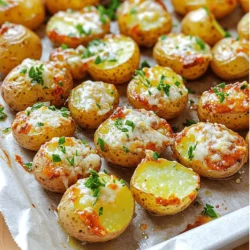 To make Garlic Parmesan Roasted Potatoes, you need a few key items: - 2 pounds baby potatoes, halved - 1/4 cup extra virgin olive oil - 4 cloves garlic, finely minced - 1 teaspoon dried thyme - 1 teaspoon dried rosemary - 1 teaspoon smoked paprika - Sea salt and freshly ground black pepper, to taste - 1/2 cup freshly grated Parmesan cheese - Fresh parsley, finely chopped (for garnish) These ingredients bring a wonderful flavor and texture to the dish. The baby potatoes are tender inside, while the outside becomes crispy. Garlic adds a savory depth, and Parmesan gives a rich, cheesy finish. You can add some optional ingredients to elevate the dish: - Red pepper flakes for heat - Lemon zest for a fresh taste - Other herbs like oregano or basil Adding these can make your potatoes unique. If you love a bit of spice, red pepper flakes work perfectly. Lemon zest can brighten the flavors, adding a fresh twist. To prepare this dish, a few tools make it easier: - A large mixing bowl - A baking sheet - Parchment paper for easy cleanup - A spatula or wooden spoon Using these tools helps you mix the ingredients well and ensures even roasting. The parchment paper prevents sticking and makes cleanup a breeze. For the full recipe, refer to the earlier section. Start by preheating your oven to 425°F (220°C). This heat is perfect for roasting. Next, grab 2 pounds of baby potatoes and cut them in half. Place them in a large mixing bowl. Pour in 1/4 cup of extra virgin olive oil. Add 4 finely minced garlic cloves, 1 teaspoon of dried thyme, 1 teaspoon of dried rosemary, and 1 teaspoon of smoked paprika. Season with sea salt and black pepper to taste. Use a spatula to mix everything well. Ensure each potato is coated in the tasty mixture. Line a large baking sheet with parchment paper. This step makes cleanup easy. Spread the potatoes on the sheet in a single layer. Make sure there is space between each potato. This helps them roast evenly. Place the baking sheet in the oven and roast for 25 minutes. Halfway through, turn the potatoes for even browning. After 25 minutes, take them out. Sprinkle 1/2 cup of freshly grated Parmesan cheese over the potatoes. This will create a cheesy crust. Put the baking sheet back in the oven. Roast for an additional 10 to 15 minutes. You want the potatoes to turn golden brown and crispy. Once done, remove them from the oven. Let them cool for a few minutes. This resting time improves the flavor. Before serving, garnish with finely chopped fresh parsley. This adds a pop of color and freshness to your dish. For the full recipe, check the details above. Enjoy your tasty Garlic Parmesan Roasted Potatoes! To get those crispy edges, start by choosing the right potatoes. I love using baby potatoes for this dish. They roast well and stay tender inside. Cut them in half to expose more surface area. This helps them crisp up. Make sure to coat them well with olive oil. A good coating helps create that nice crunch. Spread them out in a single layer on the baking sheet. Leave some space between each potato. This allows hot air to circulate and crisp them up evenly. To boost the flavor, add fresh herbs like thyme or rosemary. They work great with garlic and Parmesan. You can also try adding a squeeze of lemon juice before serving. It brightens the dish and adds a fresh taste. For extra kick, sprinkle on some chili flakes. They bring a nice heat that pairs well with the cheese. Don't forget to taste and adjust the seasoning. You want a perfect balance of salt and pepper for the best flavor. One common mistake is overcrowding the baking sheet. If the potatoes are too close, they will steam instead of roast. Always use a large enough sheet to give them space. Another error is not preheating the oven. Make sure your oven is hot enough before cooking. This helps the potatoes start crisping right away. Lastly, remember to flip them halfway through cooking. This ensures all sides get that lovely golden color. For the complete recipe, you can refer to the full recipe. {{image_4}} You can change the herbs to fit your taste. Try using fresh herbs like rosemary or thyme instead of dried. Fresh herbs add a bright flavor. You can also add oregano or basil for a different twist. If you love a fresher taste, toss in some chopped chives or dill. Parmesan is great, but you can use other cheeses too. Grated Pecorino Romano gives a sharp bite. If you like a creamier texture, try using mozzarella or cheddar. For a vegan option, nutritional yeast adds a cheesy flavor without dairy. Each choice will change the taste and texture of your dish. For some heat, add red pepper flakes to the mix. This kick pairs well with garlic and cheese. You can also toss in diced jalapeños before roasting. If you want a smoky flavor, chipotle powder is a great choice. Adjust the spice to match your mood or meal. Explore these variations to make Garlic Parmesan Roasted Potatoes your own! For the full recipe, check the section above. After enjoying your Garlic Parmesan roasted potatoes, store any leftovers in an airtight container. Keep them in the fridge for up to three days. Let the potatoes cool down before sealing them up. This simple step helps keep their texture. If you notice they lose crispness, don't worry; we'll fix that later! To reheat your potatoes, use an oven or an air fryer. Preheat the oven to 400°F (200°C). Spread the potatoes on a baking sheet. Heat for about 10-15 minutes, or until warm and crispy. If using an air fryer, set it to 350°F (175°C) and cook for 5-7 minutes. This method helps regain their crunchy exterior. You can freeze leftover Garlic Parmesan roasted potatoes, but they may lose some texture. To freeze, let them cool completely. Place them in a freezer-safe bag, removing excess air. Label the bag with the date. You can freeze them for up to three months. When ready to eat, thaw in the fridge overnight before reheating. For the best results, try not to freeze them if possible. Enjoy your meal fresh! The best potatoes for roasting are baby potatoes. Their small size cooks evenly and gives a nice texture. You can use red or yellow baby potatoes. Both types have a creamy taste that pairs well with garlic and cheese. Their skins get crispy while the insides stay soft, making them perfect for our Garlic Parmesan Roasted Potatoes. Yes, you can prepare these potatoes ahead of time. Cut and season the potatoes, then place them in the fridge. Just remember to coat them well in oil and seasonings to keep them fresh. When you are ready to cook them, roast them straight from the fridge. This method saves time and still results in tasty Garlic Parmesan Roasted Potatoes. If you do not have an oven, you can make Garlic Parmesan Roasted Potatoes on the stove. Use a large skillet instead. Heat the olive oil over medium heat and add the seasoned potatoes. Cook them covered for about 15-20 minutes. Stir them occasionally to avoid burning. Once they are golden and tender, sprinkle with Parmesan cheese and cover for a few more minutes until melted. This way, you enjoy the same delicious flavor without the oven. For the full recipe, check out the details above. In this blog post, we covered the key ingredients and tools you need for Garlic Parmesan Roasted Potatoes. I shared step-by-step instructions for prep, roasting, and adding final touches. You learned tips for crispiness, flavor boosts, and mistakes to avoid. There are tasty variations to try, along with storage and reheating info. Now you have all the tools to make delicious roasted potatoes. Enjoy your cooking, and don’t hesitate to experiment!
