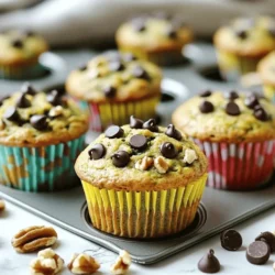 - 1 large zucchini, grated and excess moisture squeezed out - 1 cup whole wheat flour - 1/2 cup almond flour - 1/2 cup brown sugar - 1/4 cup maple syrup - 1/4 cup coconut oil, melted - 1 teaspoon vanilla extract - 1 teaspoon ground cinnamon - 1/2 teaspoon baking soda - 1 teaspoon baking powder - 1/4 teaspoon salt - 1/2 cup chopped walnuts (optional) - 1/2 cup dairy-free dark chocolate chips or raisins Each ingredient plays a key role in making these muffins both tasty and healthy. The zucchini adds moisture and nutrients, keeping the muffins soft. Whole wheat flour gives a nice, hearty texture. Almond flour brings a nutty flavor and adds healthy fats. Brown sugar and maple syrup give sweetness without being too heavy. - Calories per muffin: About 150 - Breakdown of macronutrients: - Carbohydrates: 24g - Protein: 3g - Fat: 6g This recipe is guilt-free but still delicious. You enjoy a sweet treat while getting some veggies in your diet! First, preheat your oven to 350°F (175°C). This step is key to baking muffins evenly. Next, prepare your muffin tin. You can grease it lightly with coconut oil or line it with muffin liners. Either option helps the muffins come out easily after baking. In a large bowl, mix the dry ingredients. Combine the whole wheat flour, almond flour, brown sugar, ground cinnamon, baking soda, baking powder, and salt. Make sure to break up any lumps. Avoiding lumps is important for a smooth batter. Now, let’s mix the wet ingredients. In a separate bowl, combine the grated zucchini, maple syrup, melted coconut oil, and vanilla extract. Stir until everything blends into a smooth mixture. This step ensures the zucchini mixes well into the muffins. Next, pour the wet mixture into the dry ingredients. Use a spatula to gently fold the two together. Be careful not to overmix. Overmixing can make your muffins tough instead of soft. With your batter ready, it’s time to fill the muffin tins. Use a spoon or an ice cream scoop to fill each cavity about three-quarters full. This gives the muffins room to rise as they bake. Now, place the muffin tin in the oven. Bake for 18 to 22 minutes. To check if they are done, insert a toothpick into the center of a muffin. If it comes out clean or with a few moist crumbs, they are ready. Once baked, let the muffins cool in the pan for about 5 minutes. Then, transfer them to a wire rack to cool completely. Enjoy your vegan zucchini muffins as a delightful snack or breakfast! For the full recipe, check the instructions above. Using quality ingredients makes a big difference. Fresh zucchini brings moisture and flavor. Always check for freshness when choosing your produce. Look for firm, bright green zucchini. Avoid any with soft spots or wrinkles, as these indicate age. One common mistake is overmixing the batter. This can lead to dense muffins. Mix until the ingredients just come together; lumps are okay. Another mistake is baking at incorrect oven temperatures. Always use an oven thermometer to ensure accuracy. A too-hot oven burns the muffins, while a cool one leaves them raw. Spices can elevate your muffins. Consider adding nutmeg or ginger for warmth. These spices pair well with zucchini and enhance the flavor. You can also experiment with different sweeteners. Try agave syrup or coconut sugar instead of brown sugar. Each option adds a unique twist to your muffins. {{image_4}} You can make these muffins gluten-free by swapping the flours. Use oat flour or almond flour instead of whole wheat flour. You may need to add a bit more liquid because gluten-free flours absorb moisture differently. Keep an eye on your muffins while baking. They may cook a little faster or slower, so check for doneness at 15 minutes. If you want sugar-free muffins, try using natural sweeteners like mashed bananas or unsweetened applesauce. These options can change the texture, making the muffins softer. You might notice a milder taste, but they will still be delicious. Just remember to reduce the liquid in the recipe since these fruits have moisture. You can easily mix up the flavors in these muffins. Adding fruits like blueberries or cranberries gives a burst of flavor. You can also add seeds, like chia or pumpkin seeds, for a fun crunch. Nuts are a great choice too! Chopped pecans or almonds can enhance the flavor and texture. Just make sure you adjust the quantities to your liking. To keep your vegan zucchini muffins fresh, place them in an airtight container. Use a container made of glass or plastic for the best results. You can also use a resealable plastic bag, but try to remove as much air as possible. Store them at room temperature for up to three days. If you want to keep them longer, you can refrigerate them for up to a week. Freezing muffins is a great way to save them for later. First, let the muffins cool completely. Wrap each muffin tightly in plastic wrap. Then, place them in a freezer-safe bag or container. This method helps prevent freezer burn. You can freeze them for up to three months. When you're ready to enjoy one, just take it out and let it thaw at room temperature. To warm your muffins, the oven works best. Preheat your oven to 350°F (175°C). Place the muffins on a baking sheet and heat them for about 5 to 10 minutes. This keeps them moist and tasty. You can also use a microwave; just heat for 10 to 15 seconds. If you use the microwave, be careful not to overheat them, as this can make them dry. Enjoy your muffins warm for the best taste! Yes, you can! Some great substitutes are: - Grated carrots - Mashed bananas - Applesauce These vegetables keep the muffins moist and add different flavors. You can add more chocolate chips. Try using: - 3/4 cup of dairy-free dark chocolate chips. - Cocoa powder to the dry mix, about 2 tablespoons. These tips will boost the chocolate flavor without making the muffins too heavy. Absolutely! All the ingredients in these muffins are vegan-friendly. - No eggs - No dairy This recipe uses plant-based options that ensure a guilt-free treat. To make the muffins look nice, try these ideas: - Dust with powdered sugar. - Add a few mint leaves on top. - Serve on a colorful plate or wooden board. These simple touches make a big difference in how the muffins appear. These zucchini muffins are easy to make and delicious. You learned about the key ingredients, step-by-step instructions, and helpful tips. Plus, you discovered variations to fit your dietary needs or flavor preferences. I encourage you to try these muffins in your kitchen. They offer a tasty way to enjoy healthy ingredients. Whether you want to store, freeze, or reheat them, the options are simple. Enjoy baking and delight in the yummy results!