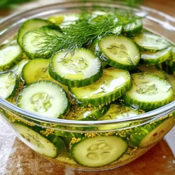 To make quick pickled cucumbers, you need just a few key ingredients: - 4 medium cucumbers, washed and thinly sliced - 1 cup white vinegar - 1 cup water - 2 tablespoons granulated sugar - 1 tablespoon kosher salt - 1 teaspoon mustard seeds - 1 teaspoon dill seeds - 1 garlic clove, peeled and smashed - 1/2 teaspoon red pepper flakes (optional for a spicy kick) - Fresh dill sprigs, for garnish Each of these ingredients plays a vital role. The vinegar adds tang, while sugar balances the sourness. Salt enhances flavor, and spices like mustard and dill bring depth. Getting the right mix is crucial. Too much vinegar can make the pickles too tart. Too little sugar may leave them bland. Here’s how to measure: - For cucumbers, aim for medium-sized ones. They should be firm and fresh. - Use a standard measuring cup for liquids. This ensures accuracy for vinegar and water. - When measuring sugar and salt, level off the spoon for exact amounts. - For spices, a teaspoon should be filled but not heaped. Following these tips helps create a balanced flavor that you will love. You can jazz up your quick pickles with extra ingredients. Consider adding: - Sliced onions for a sweet crunch. - Carrots for color and sweetness. - Jalapeños for heat. - Black peppercorns for a spicy note. Feel free to experiment! Each addition can give your pickles a unique twist. Start by washing the cucumbers well. This helps remove dirt and any chemicals. Trim off the ends of each cucumber. Then slice them thinly. A mandoline helps achieve even slices. A sharp knife works too. Place the slices in a large glass jar or bowl. Make sure there is room for the brine. In a medium saucepan, combine white vinegar and water. Add granulated sugar and kosher salt. Then, toss in mustard seeds, dill seeds, and a smashed garlic clove. If you like heat, add red pepper flakes. Stir this mixture well to mix the flavors. Heat it over medium heat. Keep stirring until the sugar and salt dissolve. Once dissolved, let it simmer, then take it off the heat. Pour the hot brine over the cucumber slices. Make sure all slices are submerged. This helps them soak up the flavors. Let the cucumbers cool at room temperature for about 30 minutes. After cooling, seal the jar with an airtight lid. Place it in the fridge. For a quick bite, let them marinate for two hours. For the best taste, refrigerate overnight. When ready to serve, garnish with fresh dill sprigs. This adds a lovely touch and extra flavor. You can find the [Full Recipe] for more details. When making quick pickled cucumbers, there are a few traps to watch out for. One common mistake is not slicing the cucumbers thin enough. Thin slices absorb the brine better, giving you more flavor. Another mistake is skipping the cooling step. If you pour hot brine over cucumbers and seal them right away, they can become soggy. It's important to let them cool first. Lastly, don't forget to fully submerge the cucumbers in the brine. If they float, they won't pick up the great tangy taste. To make your pickles shine even more, think about adding extra spices. Try adding a few slices of fresh ginger or a few sprigs of thyme. You can also swap out white vinegar for apple cider vinegar for a fruity twist. If you enjoy heat, add more red pepper flakes or a few slices of jalapeño. Each of these tweaks will change the flavor and make your pickles unique. Don't hesitate to experiment until you find your favorite mix. Timing plays a big role in how your pickled cucumbers taste. For a quick snack, let them marinate for at least two hours. However, for deeper flavor, refrigerate them overnight. The longer they sit, the more the flavors blend. If you can wait, let them sit for up to 24 hours. This extra time allows the cucumbers to soak in every bit of the brine. You’ll be amazed at how the taste improves with just a little patience. {{image_4}} If you crave heat, try spicy pickled cucumbers. Add red pepper flakes for a kick. You can also use sliced jalapeños or a dash of hot sauce. The spice makes the cucumbers more exciting. They pair well with sandwiches or tacos. Enjoy the balance of cool and spicy flavors. For those who like a sweeter taste, add more sugar. A tablespoon or two can change the flavor. You can also use honey or maple syrup instead of sugar. Sweet and tangy cucumbers are great with grilled meats or salads. This twist makes for a fun snack or side dish. Infusing herbs adds a fresh twist to your pickles. Try adding fresh dill, thyme, or basil. You can toss in a few peppercorns or mustard seeds for extra flavor. Each herb brings its own unique taste. These herb-infused cucumbers enhance your meals beautifully. They also work well in summer salads or as a refreshing appetizer. For the full recipe, check out the detailed steps above. Store your quick pickled cucumbers in a clean glass jar. Make sure the jar has a tight lid. This keeps the cucumbers fresh and tasty. After making them, let them cool to room temp. Then, seal the jar and place it in the fridge. Remember to keep them submerged in the brine. This helps maintain their crunch. When stored properly, quick pickled cucumbers last about two weeks in the fridge. You may notice the flavor gets stronger over time. If they start to look slimy or smell off, it’s best to toss them. Always check for signs of spoilage before enjoying them. Freezing pickled cucumbers is not recommended. The texture can become mushy after thawing. They taste best when kept in the fridge. Refrigeration keeps them crisp and flavorful, so enjoy them fresh! For the best taste, consume your quick pickles within two weeks. If you want to try different flavors, make new batches instead. Yes, you can use different types of cucumbers. English cucumbers work well because they are long and have fewer seeds. Persian cucumbers are also great. They are smaller, and so they offer a nice crunch. If you prefer, you can even try pickling Kirby cucumbers. They are thick-skinned and perfect for pickling. The pickles need at least two hours to marinate. This time allows the cucumbers to soak up the brine. For the best flavor, let them sit overnight. This way, the taste becomes more intense and delicious. Yes, you can double the recipe. Just make sure you have a larger jar or bowl. Keep the same ratio of ingredients for the brine. This way, you will still get that perfect tangy flavor. Adjust the chilling time as needed to ensure all cucumbers marinate well. For more details, check the Full Recipe. You’ve learned how to make quick pickled cucumbers. We covered the key ingredients, methods, and ways to avoid common mistakes. Each tip helps you create tasty pickles. Remember, adjusting flavors can make your pickles unique. Storing them properly ensures they last longer. Use these insights to enjoy your pickled cucumbers. Have fun experimenting with different flavors! You now have the tools for a crunchy, tangy treat anytime.