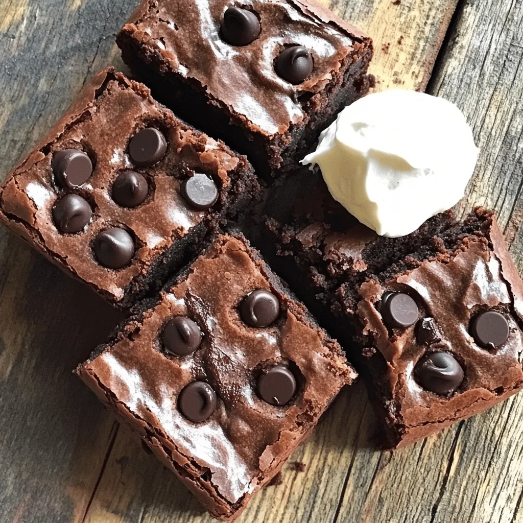 For these vegan sweet potato brownies, you need some simple yet rich ingredients. Here’s what you’ll need: - 1 medium sweet potato (about 1 cup when mashed) - 1/2 cup almond butter (or your favorite nut butter) - 1/4 cup pure maple syrup - 1/4 cup unsweetened cocoa powder - 1/2 cup almond flour - 1/4 cup oats, ground into flour - 1/2 teaspoon baking powder - 1/4 teaspoon salt - 1/2 cup dark chocolate chips (dairy-free) - 1 teaspoon vanilla extract These ingredients come together to create a rich and fudgy delight. The sweet potato adds moisture and natural sweetness, while the almond butter gives a creamy texture. If you can't find some ingredients, don’t worry. You can easily swap them out: - Nut butter: Use peanut butter or sunflower seed butter for a different flavor. - Maple syrup: Honey or agave syrup works as a sweetener too. - Cocoa powder: Carob powder is a great alternative if you want a caffeine-free option. - Almond flour: You can use all-purpose flour or coconut flour, but adjust the amount slightly. - Oats: Regular oats can work if you don't have ground oats. These substitutions let you customize the recipe to fit your pantry and needs. To make these brownies even more delicious, consider adding toppings and mix-ins: - Nuts: Chopped walnuts or pecans add crunch. - Fruits: Fresh raspberries or banana slices can enhance the flavor. - Spices: Cinnamon or nutmeg can add warmth and depth. - Coconut: Shredded coconut adds a lovely texture and flavor. - Extra chocolate: More chocolate chips or chunks for a gooey brownie treat. These options let you personalize each batch for your taste buds. For the complete recipe, check out the [Full Recipe]. To start, wash your sweet potato well. Use a fork to poke holes all over it. This helps steam escape while cooking. You can cook it in the microwave for 5-7 minutes on high. If you prefer, roast it in the oven for 45-60 minutes at 400°F (200°C). Once soft, let it cool a bit. Then, peel the skin off and mash it in a bowl until smooth. In a large bowl, combine the mashed sweet potato with almond butter, maple syrup, and vanilla extract. Mix them well until they blend into a creamy texture. In another bowl, sift together cocoa powder, almond flour, ground oats, baking powder, and salt. Gradually add this dry mix to the wet ingredients. Stir constantly until the batter is thick and fudgy. Next, pour the brownie batter into a lined 8x8-inch baking dish. Spread it evenly with a spatula. Bake in the preheated oven at 350°F (175°C) for 20-25 minutes. Check with a toothpick; it should come out clean. Once done, let the brownies cool in the pan for about 10 minutes. Use the parchment paper to lift them out and place them on a wire rack. Allow them to cool completely before cutting them into squares. For the full recipe, refer to the earlier section. Choosing the right sweet potato makes a big difference. Look for sweet potatoes that are firm and smooth. Avoid any with soft spots or blemishes. I prefer medium-sized sweet potatoes. They give the best flavor and texture. A good sweet potato will have a sweet, earthy smell. This means it is fresh and ready to use. To ensure a fudgy texture, don’t overmix the batter. Once you combine the wet and dry ingredients, mix until just combined. Overmixing can lead to dry brownies. Also, be careful not to bake them too long. Keep an eye on them after 20 minutes. Insert a toothpick into the center. It should come out with a few moist crumbs, not clean. This means they are perfectly fudgy. If you have leftover brownies, store them in an airtight container. They can last for up to a week at room temperature. For longer storage, place them in the fridge. Just be sure to let them cool completely first. When you want to enjoy them again, reheat in the microwave. Heat for 10-15 seconds for a warm, gooey treat. You can also serve them cold, topped with dairy-free ice cream. For the Full Recipe, don't miss the details on how to create these delightful brownies. {{image_4}} You can easily make these brownies gluten-free. Simply swap the almond flour for a gluten-free flour blend. This change keeps the brownies rich and fudgy. You can also use ground oats as a base. Oats are naturally gluten-free, but check for cross-contamination. This ensures they are safe for those with gluten allergies. If you want to try different sweeteners, there are many options. Agave syrup is a great choice if you want a milder taste. You can also use coconut sugar for a deeper flavor. Remember that these sweeteners may change the texture slightly. Adjust the amount based on your sweetness preference. Using ripe bananas is another option. Just mash them well and mix them in! Adding flavors can make your brownies unique. Try mixing in nuts like walnuts or pecans for crunch. You can also add spices for warmth. Cinnamon or nutmeg pairs well with sweet potatoes. For a twist, add orange zest for a fresh citrus note. Dark chocolate chips are classic, but you can use white or butterscotch chips too. Each option gives a new taste to the brownies. For more ideas, check the Full Recipe! To keep your vegan sweet potato brownies fresh, store them in an airtight container. This helps keep moisture in, so they stay soft. Place parchment paper between layers to avoid sticking. Store them at room temperature for a few days. If you want to keep them longer, refrigeration is a good option. Just remember to let them warm up a bit before eating. Freezing is a great way to save brownies for later. First, let them cool completely. Then, wrap each brownie in plastic wrap. After that, place the wrapped brownies in a freezer-safe bag or container. Label the bag with the date. This way, you can enjoy your brownies anytime. They can last up to three months in the freezer. When stored correctly, the brownies last about 4-5 days at room temperature. In the fridge, they can last up to a week. If frozen, they stay good for three months. Always check for any signs of spoilage before eating. This way, you can enjoy your rich and fudgy delight at its best. Yes, you can make these brownies oil-free. Instead of oil, use almond butter to keep them moist. Almond butter gives a rich texture without adding unwanted oils. You can also use other nut or seed butters. They work well too. Just make sure they have a creamy consistency. To check if your brownies are done, use a toothpick. Insert it into the center of the brownies. If it comes out clean or with a few moist crumbs, they are ready. If it has wet batter, they need more time. Remember, they will continue to cook a bit after you take them out. Sweet potatoes add nutrition and flavor to brownies. They are rich in vitamins A and C. They also provide fiber, which helps digestion. The natural sweetness means you can use less sugar. Plus, sweet potatoes add moisture, making your brownies fudgy and delicious. For the full recipe, check out the details above. In this post, we explored how to make delicious vegan sweet potato brownies. We reviewed key ingredients, helpful substitutions, and tasty toppings. You learned the step-by-step process, from preparing your sweet potatoes to baking. I shared tips for a fudgy texture and storage advice too. Remember, with simple swaps and variations, you can customize these brownies. Enjoy experimenting! Your sweet tooth will thank you for trying this healthier treat.