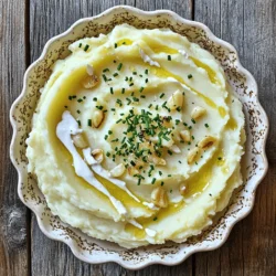 To make creamy garlic mashed potatoes, you will need the following simple ingredients: - 2 pounds Yukon Gold potatoes - 4 cloves of garlic - 1/2 cup heavy cream - 1/4 cup unsalted butter - Salt and pepper - Optional: 1/4 cup grated Parmesan cheese - Fresh chives for garnish Each ingredient plays a key role in creating that rich, creamy texture. Yukon Gold potatoes are my favorite because they are smooth and buttery. Garlic adds a nice flavor that really shines through. Heavy cream and butter bring the dish to life, making it rich and creamy. You can add Parmesan cheese for extra depth, but it’s great even without it. Fresh chives give a fresh touch and make the dish look beautiful. I encourage you to try these ingredients for a delightful side dish. You’ll find that they come together to create a comforting and satisfying experience. For the full recipe, check out the complete instructions to guide you through the cooking process! Start with 2 pounds of Yukon Gold potatoes. These potatoes are smooth and creamy, making them perfect for mashing. Peel and cut them into 1-inch cubes. This size helps them cook evenly. Place the cubed potatoes in a large pot. Add 4 peeled garlic cloves for a rich flavor. Cover the potatoes and garlic with cold water. This keeps them from browning. Next, season the water with a good pinch of salt. Salt improves the taste of the potatoes. Place the pot on the stove and bring the water to a boil over medium-high heat. Once the water boils, reduce the heat to a gentle simmer. Let the potatoes and garlic cook for about 15-20 minutes. You want them fork-tender. This means a fork should easily pierce the potatoes. After that, carefully drain the cooked potatoes and garlic into a colander. This step lets the steam escape, removing extra moisture. Return the drained potatoes and garlic to the pot. Over low heat, start mashing the potatoes and garlic together. Use a potato masher or a fork. Aim for a smooth and creamy texture. You want it to be velvety, not chunky. Now, add 1/4 cup of softened unsalted butter. Follow this with 1/2 cup of heavy cream. Stir well until all the ingredients mix together. The mixture should look rich and creamy. Season your mashed potatoes with salt and freshly ground black pepper to taste. This enhances the flavors. If you want extra richness, fold in 1/4 cup of grated Parmesan cheese. Make sure it melts into the warm potatoes. Once everything is well combined, remove the pot from heat. Transfer the creamy garlic mashed potatoes into a serving dish. For a nice touch, sprinkle chopped fresh chives on top before serving. Enjoy your delightful side dish! For the full recipe, click here. For creamy garlic mashed potatoes, the right potatoes are key. I recommend using Yukon Gold potatoes. They are smooth and buttery. They make your mash rich and flavorful. Also, use room temperature ingredients. Softened butter blends in better. Heavy cream mixes smoothly, making it easy to achieve that dreamy texture. One common mistake is not seasoning the water. Always add salt to the boiling water. This helps flavor the potatoes as they cook. Another mistake is over-mashing the potatoes. You want a smooth texture, but too much mashing can make them gluey. Stop when they are creamy and fluffy. For the full recipe, check out the detailed instructions to create this delightful side dish. {{image_4}} You can easily change the flavor of your creamy garlic mashed potatoes. One great way is to use roasted garlic instead of raw garlic. Roasting garlic makes it sweet and soft, giving your potatoes a richer taste. Just wrap the garlic in foil and roast it until golden. Then, mash it with your potatoes for a warm flavor. You can also add herbs like rosemary or thyme. These herbs bring a fresh taste and aroma to your dish. Chop them finely and mix them in while you mash the potatoes. This small change can elevate your dish into a gourmet experience. If you want a vegan or dairy-free option, it’s simple! Instead of heavy cream and butter, use plant-based milk and vegan butter. Almond milk or coconut milk works well. These swaps keep the creamy texture while making it suitable for everyone. For those watching carbs, try using cauliflower instead of potatoes. Steam and mash the cauliflower, and mix in garlic for a tasty low-carb side. This option still gives a creamy feel but with fewer carbs. For more ideas, check the Full Recipe! After enjoying my creamy garlic mashed potatoes, store any leftovers in airtight containers. This keeps them fresh and prevents them from drying out. Make sure to let them cool down to room temperature before sealing the container. This helps avoid condensation, which can make the potatoes watery. You can keep them in the fridge for up to three days. To reheat your mashed potatoes, use a stovetop or microwave for the best results. If using the stovetop, place the potatoes in a pan over low heat. Add a splash of heavy cream or milk to help regain their creaminess. Stir gently until warm. If you prefer the microwave, heat them in short bursts. Stir after each interval to ensure even heating. This helps keep your mashed potatoes smooth and delicious. For an extra touch, add a bit of butter while reheating to enhance the flavor. Enjoy your creamy garlic mashed potatoes again! You can find the full recipe [here](#). For creamy mashed potatoes, I recommend Yukon Gold potatoes. They have a rich, buttery taste and a smooth texture. They mash well and absorb flavors nicely. Russet potatoes are also good. They are fluffy and give a light consistency. However, they can be a bit drier. Try Yukon Gold for the best balance of flavor and creaminess. Yes, you can make these mashed potatoes ahead of time. Prepare them and let them cool. Store them in an airtight container in the fridge. When you are ready to serve, reheat gently. Add a splash of heavy cream to bring back the creamy texture. Stir well to warm them up without burning. If your mashed potatoes turn out gluey, don’t worry. This often happens from over-mashing. To fix this, you can add a bit more cream or butter. This will help soften the texture. If they are still too thick, you can mix in some warm broth. Always mash gently to avoid this issue next time. For the complete steps and all details, check the [Full Recipe](#). Mashed potatoes are simple to make and tasty. We reviewed key ingredients like Yukon Gold potatoes, garlic, and cream. I shared a step-by-step guide on mashing and seasoning to achieve a creamy texture. I also gave tips for avoiding mistakes and exploring variations for different tastes. Enjoy creamy mashed potatoes with the perfect balance of flavors. Store extras properly and reheat wisely for the same deliciousness. You can impress anyone with this dish. Happy cooking!