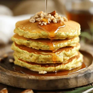 - 1 cup grated zucchini - 1 cup all-purpose flour - 1 large egg - 1/2 teaspoon baking powder - 1/2 teaspoon baking soda - 1/4 teaspoon salt - 1 teaspoon ground cinnamon - 1/4 teaspoon ground nutmeg - 1 tablespoon brown sugar The base of these pancakes starts with the main ingredients. Grated zucchini adds moisture and nutrition. Use fresh zucchini and squeeze out the extra water. This keeps the pancakes from being soggy. All-purpose flour gives the pancakes their structure. The large egg helps bind everything together for a fluffy texture. Next, we have the baking essentials. Baking powder and baking soda work together to make the pancakes rise. The salt enhances the flavors and balances the sweetness. Now for the flavor enhancers. Ground cinnamon brings warmth and a hint of spice. Nutmeg adds a cozy note, while brown sugar offers a rich sweetness. These ingredients transform ordinary pancakes into a delightful breakfast treat. For a full experience, check out the Full Recipe. You’ll enjoy every bite of these unique pancakes! To start, grate the zucchini finely. This helps the zucchini mix well into the batter. Use a box grater or a food processor for ease. After grating, squeeze the zucchini in a clean kitchen towel. This step removes excess moisture. Too much moisture will make the pancakes soggy. Aim for a dry texture before adding it to the bowl. Next, gather your dry ingredients. Combine the flour, baking powder, baking soda, salt, cinnamon, nutmeg, and brown sugar in a large bowl. It’s key to mix these well. Thorough mixing ensures even flavor and rise. Look for a uniform color and texture. Make sure there are no clumps left behind. In a separate bowl, whisk the egg until frothy. Then, add the buttermilk and melted coconut oil. Mix in the vanilla extract too. These ingredients add richness and flavor. Whisk until the mixture is smooth. This step is important for a well-blended batter. Now, pour the wet mixture over the dry ingredients. Use a spatula to fold them together gently. Be careful not to overmix; a few lumps are okay. Overmixing can lead to tough pancakes. The goal is to just combine the ingredients until no dry flour remains. For cooking, heat a non-stick griddle or skillet over medium heat. Let it preheat for a minute or two. Lightly coat the surface with cooking spray. Use about 1/4 cup of batter for each pancake. Cook for 2-3 minutes until bubbles form. The edges should look set. Flip carefully with a spatula and cook for another 2-3 minutes. Look for a golden brown color on both sides. Once cooked, stack the pancakes on a plate. For a delightful touch, add toppings like chopped nuts, pure maple syrup, or Greek yogurt. You can also sprinkle cinnamon on top for extra flavor. These pancakes are best enjoyed warm. If you have leftovers, store them in an airtight container. They can stay fresh in the fridge for a few days. To get the right consistency, your batter should be thick but pourable. It should not run off your spatula too quickly. When you mix, I suggest folding the wet and dry ingredients carefully. This helps keep the pancakes fluffy. If you overmix, they may turn out tough. Set your griddle to medium heat. If it's too hot, your pancakes will burn. You know it's time to flip when bubbles form on the surface. If the edges look set, that’s another good sign. Make sure to flip gently to keep the pancake intact. Spices can elevate your pancakes. Try adding a pinch of ground ginger or allspice for a twist. If you want more sweetness, a little honey or agave syrup works well. For toppings, think outside the box! Chopped nuts add crunch, while fresh berries bring a burst of flavor. Don't forget to drizzle with pure maple syrup for a classic touch. {{image_4}} You can easily change the flavor and texture of your zucchini bread pancakes. Try adding nuts like walnuts or pecans for a crunchy bite. Chocolate chips add a sweet surprise. Dried fruits, such as raisins or cranberries, bring a nice chewiness. If you have dietary needs, you can make these pancakes gluten-free. Use gluten-free flour instead of all-purpose flour. For a vegan option, replace the egg with a flaxseed meal mix. Mix one tablespoon of flaxseed meal with three tablespoons of water. Let it sit for five minutes to thicken. Spices can really change the taste of your pancakes. Cinnamon is a must, but try adding ginger or cardamom for extra warmth. A pinch of cloves can also enhance the flavor. You can use flavored extracts to switch things up. Vanilla is classic, but almond or coconut extracts can add a unique twist. Just a few drops can make a big difference in taste. Serving these pancakes can be a fun experience. Stack two or three pancakes high for a lovely tower. You can also create breakfast parfaits by layering pancakes with yogurt and fruit. This gives a colorful and tasty twist. When it comes to toppings, think beyond syrup. Pure maple syrup is great, but berry compote or honey also work well. You can even drizzle some chocolate sauce for a special treat! To store leftover pancakes in the fridge, stack them in a single layer. Use parchment paper between layers to prevent sticking. Place them in an airtight container. This keeps them fresh for up to three days. When you want to enjoy them again, reheat pancakes in a skillet over low heat. You can also use a microwave. Just heat for about 20-30 seconds, checking if they're warm enough. To freeze zucchini bread pancakes, let them cool completely first. Then, stack them with parchment paper in between. Wrap them tightly in plastic wrap or foil. Place the wrapped stack in a freezer bag. This keeps them good for up to three months. For reheating frozen pancakes, simply toast them in a toaster or reheat them in a skillet over low heat. This warms them without making them soggy. When stored properly, pancakes keep well in the fridge for about three days. In the freezer, they last for up to three months. Always check for signs of spoilage. If you see mold or an off smell, it's best to throw them away. Fresh pancakes should smell sweet and have a pleasant look. Enjoy your delicious zucchini bread pancakes! For the full recipe, check out the details above. You can easily replace buttermilk with regular milk. Just add 1 tablespoon of lemon juice or vinegar to each cup of milk. Let it sit for five minutes. This will create a similar acidity. Yes, whole wheat flour works well in pancakes. It adds fiber and nutrients. The pancakes will taste nuttier. You might need to adjust the liquid since whole wheat flour absorbs more moisture. To make zucchini bread pancakes fluffy, use fresh baking powder and baking soda. Also, do not overmix the batter. Some lumps are fine. Letting the batter rest for a few minutes helps too. You can prepare the batter a few hours ahead. Keep it in the fridge until you are ready to cook. Stir it gently before cooking to combine. Yes, these pancakes freeze well. Cool them completely first. Then, stack them with parchment paper between each pancake. Store in an airtight bag. They can last up to two months in the freezer. To make these pancakes healthier, use whole wheat flour or oat flour. You can also reduce the sugar or use a natural sweetener like honey. Adding nuts or seeds boosts nutrition. These pancakes mix simple ingredients like zucchini, flour, and egg to create tasty treats. We covered how to prepare and cook them, plus storage tips. Remember, you can customize flavors and add special extras. Experiment with nuts or spices to find your favorite twist. With these tips, you can whip up pancakes that impress everyone. Enjoy the process and make them your own!