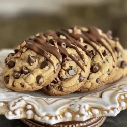 For these cookies, you need simple and tasty ingredients. Here’s what you will need: - 2 ripe bananas, thoroughly mashed - 1/2 cup unsalted butter, softened to room temperature - 1/2 cup packed brown sugar - 1/4 cup granulated sugar - 1 large egg, at room temperature - 1 teaspoon pure vanilla extract - 1 1/2 cups all-purpose flour - 1 teaspoon baking soda - 1/4 teaspoon fine sea salt - 1 teaspoon ground cinnamon - 1 cup semi-sweet chocolate chips - 1/2 cup chopped walnuts (optional, for added crunch) These ingredients work together to create a chewy and soft cookie. The ripe bananas give the cookies their moistness and rich flavor. You might want to add a few extra ingredients for more flavor. Consider these options: - 1/2 cup shredded coconut for a tropical twist - 1/4 cup peanut butter for a nutty flavor - A pinch of nutmeg to enhance spice - Dried fruits like raisins or cranberries for added sweetness These additions can change the flavor profile and make your cookies even more unique. If you have some dietary needs or preferences, you can swap some ingredients. Here are a few ideas: - Use coconut oil instead of unsalted butter for a dairy-free option. - Swap brown sugar for coconut sugar for a lower glycemic index. - Use almond flour instead of all-purpose flour for a gluten-free version. - Replace chocolate chips with carob chips for a different taste. These substitutions help you adapt the recipe to fit your diet while still keeping it delicious. Check out the Full Recipe for more details on making these cookies. Before you start, gather all your ingredients. You need: - 2 ripe bananas, thoroughly mashed - 1/2 cup unsalted butter, softened - 1/2 cup packed brown sugar - 1/4 cup granulated sugar - 1 large egg, at room temperature - 1 teaspoon pure vanilla extract - 1 1/2 cups all-purpose flour - 1 teaspoon baking soda - 1/4 teaspoon fine sea salt - 1 teaspoon ground cinnamon - 1 cup semi-sweet chocolate chips - 1/2 cup chopped walnuts (optional) This prep makes the mixing easier. Preheat your oven to 350°F (175°C) and line two baking sheets with parchment paper. Your kitchen will smell amazing soon! In a large bowl, cream the softened butter, brown sugar, and granulated sugar. You can use a hand mixer or a wooden spoon for this. Mix until smooth and fluffy, which takes about 2-3 minutes. Next, add the mashed bananas, egg, and vanilla extract. Stir until everything is well blended. In another bowl, whisk the flour, baking soda, salt, and cinnamon. Gradually add this dry mix to the wet ingredients. Be gentle when mixing; overmixing will make the cookies tough. Finally, fold in the chocolate chips and walnuts, if using. This dough is going to be delicious! Using a tablespoon or cookie scoop, drop dough onto the lined baking sheets. Leave space between each cookie for spreading. Bake in your preheated oven for 10-12 minutes. The edges should be golden brown, while the centers may look soft. That’s okay; they will firm up while cooling. Once they are baked, take them out and let them cool on the sheets for about 5 minutes. Then, move the cookies to a wire rack to cool completely. Enjoy the sweet aroma as they cool! For the full recipe, refer to the earlier section. To get the best cookie texture, focus on your mixing method. Start by creaming the butter and sugars well. This helps to add air and lightness. Next, mix in the mashed bananas, egg, and vanilla until smooth. When you add the dry ingredients, stir just until combined. Overmixing makes cookies tough. Folding in the chocolate chips gently ensures they spread evenly. Bake until the edges are golden and the centers look soft. They will firm up as they cool. One common mistake is using unripe bananas. Ripe bananas add natural sweetness and moisture. Another mistake is not measuring flour correctly. Too much flour makes cookies dry. Always spoon flour into the measuring cup and level it off. Avoid baking cookies on a hot baking sheet; this can cause them to spread too much. Lastly, don’t rush the cooling process. Letting them cool on a wire rack helps maintain that soft texture. To make these cookies, you’ll need a few key tools. A large mixing bowl works well for combining your ingredients. A hand mixer is great for creaming butter and sugars. Use a sturdy spatula for folding in chocolate chips. A tablespoon or cookie scoop helps to drop even amounts of dough. Parchment paper is a must for lining your baking sheets. It prevents sticking and makes cleanup easy. If you want to bake more cookies at once, consider using multiple baking sheets. Check the full recipe for detailed steps. {{image_4}} You can make these cookies gluten-free. Just swap the all-purpose flour for gluten-free flour. Look for a blend that works well in baking. This change keeps the cookies soft and tasty. You can also add a bit of xanthan gum if your blend does not include it. This helps with texture and binding. If you need a nut-free version, simply skip the walnuts. The cookies still taste great without them. You might want to add a bit more chocolate chips for extra flavor. This keeps the cookies moist and sweet. Make sure to check labels on ingredients to avoid cross-contamination. You can add unique flavors to your cookies. Try mixing in 1/4 cup of peanut butter for a nutty taste. You could also add spices like nutmeg or ginger. A pinch of sea salt on top before baking can enhance sweetness too. These small changes make your cookies stand out. Feel free to explore these variations to create your perfect Chocolate Chip Banana Bread Cookies. For the full recipe, check out the link above. Enjoy the fun of mixing flavors! To keep your cookies fresh, place them in an airtight container. This helps maintain their soft texture. Layer parchment paper between them to prevent sticking. Store at room temperature for up to five days. If you want them to last longer, consider freezing them. Freezing is a great way to save cookies for later. Once they cool completely, place them in a single layer on a baking sheet. Freeze them for about one hour until firm. Then, transfer the cookies to a freezer-safe bag or container. They can last for up to three months in the freezer. When you’re ready to enjoy them, just thaw at room temperature. To bring back that fresh-baked taste, reheat your cookies in the oven. Preheat it to 350°F (175°C). Place cookies on a baking sheet and warm them for about 5-7 minutes. This will make them soft and chewy again. If you prefer a softer cookie, you can also microwave them for 10-15 seconds. Enjoy your tasty treat! Yes, you can use frozen bananas. Just thaw them first. They should be very soft. This makes them easy to mash. Frozen bananas can add great flavor. They help keep the cookies moist too. If you have overripe bananas, freeze them. They work just as well in this recipe. To make softer cookies, do not overmix the dough. Mixing too much makes the cookies tough. Also, try adding more banana. This will add extra moisture. You can also chill the dough before baking. Chilling helps prevent spreading. Lastly, avoid baking them too long. Check them at the lower end of the baking time. The best way to measure flour is by using a dry measuring cup. First, scoop the flour with a spoon into the cup. Do not pack it down. Then, use a straight edge to level off the top. This gives you an accurate measure. If you have a kitchen scale, that’s even better. One cup of all-purpose flour weighs about 120 grams. Accurate measuring leads to better cookies. For the full recipe, refer to the recipe section. This blog post covered all you need to make chocolate chip banana bread cookies. We explored key ingredients and useful tips for perfect cookies. You also learned how to store and freeze leftovers. Remember, small changes can enhance flavor, like using peanut butter or spices. Avoid common mistakes to get the best texture each time. With these steps and tricks, you'll make cookies that everyone loves. Enjoy baking and experimenting with your creations!