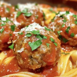 To make the best classic Italian meatballs, you need a few key items: - 1 pound ground beef - 1/2 pound ground pork - 1 cup fresh breadcrumbs (preferably from a rustic Italian bread) - 1/4 cup finely grated Parmesan cheese - 1/4 cup fresh parsley, chopped - 1/4 cup whole milk - 1 large egg - 3 cloves garlic, minced - 1 teaspoon dried oregano - 1 teaspoon sea salt - 1/2 teaspoon black pepper - 1/2 teaspoon red pepper flakes (optional) - 2 cups marinara sauce - Olive oil for frying Using high-quality ingredients makes a big difference in flavor. Fresh herbs, for example, add brightness. Good meat blends give the meatballs a rich taste. Always choose fresh breadcrumbs for better texture. They help the meatballs stay moist and tender. Grated Parmesan cheese enhances the savory flavor. High-quality marinara sauce ties everything together with a rich, tomato taste. Do not skip on the olive oil; it adds flavor and helps with cooking. To prepare your classic Italian meatballs, you will need: - A large mixing bowl - A smaller bowl for the binding mixture - A skillet or frying pan - A spatula for mixing - A plate for shaping the meatballs - A large pot or Dutch oven for simmering Having these tools ready will make your cooking experience smooth and easy. Now you are ready to create a delicious dish! For the full recipe, check out the section titled Full Recipe. First, gather all your ingredients. In a large bowl, mix the ground beef and ground pork. Make sure they blend well. Next, add the fresh breadcrumbs, grated Parmesan cheese, chopped parsley, and minced garlic. This mix gives the meatballs great flavor. Set the bowl aside so you can get ready to bind the meatballs. In a smaller bowl, whisk together the milk, egg, oregano, salt, black pepper, and red pepper flakes. This mixture acts like glue for the meatballs. Pour this milk and egg mix into your meat mixture. Use clean hands or a spatula to combine them. Be gentle and avoid overmixing. This keeps your meatballs nice and tender. Heat a large skillet over medium heat. Add a good drizzle of olive oil to coat the pan. With your hands, shape the meat mixture into balls, about 1 to 1.5 inches wide. Place them on a plate to keep them organized. When the skillet is hot, add the meatballs in batches. Make sure each one has space. Cook for about 3-4 minutes on each side, turning until they are golden brown. Once browned, move the meatballs to a pot and cover them with marinara sauce. Let them simmer on low heat for 25-30 minutes. This helps the flavors mix and cooks the meatballs through. To keep your meatballs tender, avoid overmixing the meat. Use your hands to mix gently. If you mix too much, the meatballs can become tough. The addition of milk helps, too. It keeps the meat moist and soft. For a golden brown crust, heat your skillet well before adding meatballs. Use enough olive oil to coat the pan. Don’t crowd the meatballs; they need space. This allows them to sear properly. Brown them for about 3-4 minutes on each side. Simmering in sauce is key for flavor. After browning, place the meatballs in a pot. Pour marinara sauce over them. Cover the pot and simmer on low heat for 25-30 minutes. This helps the meatballs absorb the sauce and become juicy. For the full recipe, check out the detailed steps above. {{image_4}} You can use different meats in your meatball mix. Ground beef is classic, but adding ground pork makes them juicier. You can also try ground turkey or chicken for a leaner option. Mixing beef and pork gives a nice balance of flavor and texture. This combination keeps the meatballs tender and flavorful. Experiment with different ratios to find what you like best. Adding unique flavors can change your meatballs. Consider mixing in grated cheese like Pecorino Romano for a sharper taste. Fresh herbs like basil or thyme can add depth. You might also try adding finely chopped sun-dried tomatoes for a sweet, tangy twist. A splash of Worcestershire sauce can give an extra umami kick. Don’t be afraid to play with spices too; a pinch of cumin or coriander can surprise your taste buds. If you need gluten-free meatballs, swap breadcrumbs for gluten-free options like almond flour or oats. You can also use ground flaxseed mixed with water as a binder. For dairy-free options, skip the cheese and use a plant-based milk. These changes keep the meatballs tasty and light. You won’t miss the gluten or dairy in these flavorful bites. For the full recipe, check out the guide on cooking classic Italian meatballs. After enjoying your meatballs, you might have some left. Store them in an airtight container. Place a layer of sauce on top to keep them moist. They will last in the fridge for about three days. If you want to keep them longer, freezing is a great option. To freeze meatballs, let them cool completely first. Line a baking sheet with parchment paper. Place the meatballs in a single layer, not touching each other. Freeze them for about one hour. Once frozen, transfer them to a freezer-safe bag. They can last in the freezer for up to three months. This method helps maintain their texture and flavor. When ready to eat, you can reheat meatballs in several ways. The best method is to simmer them in marinara sauce. This keeps them moist and adds flavor. Heat them on low until hot, about 15 to 20 minutes. You can also use a microwave for a quick option. Place the meatballs on a plate, cover with a damp paper towel, and heat for 1-2 minutes. Always check that they are heated all the way through. For the best taste, serve them with fresh pasta or on crusty bread. You can tell meatballs are done when they reach an internal temperature of 165°F. Use a meat thermometer to check. If you don't have one, cut a meatball in half. The inside should be brown, not pink. Cooking them in marinara sauce also helps. The sauce should bubble, and the meatballs should simmer for at least 25-30 minutes. This ensures they cook through and soak up the sauce's flavor. Yes, you can make meatballs ahead of time. Prepare them and store them in the fridge for up to two days. They can also be frozen for up to three months. To freeze, place them in a single layer on a baking sheet. Once frozen, transfer them to an airtight container. You can cook them directly from frozen. Just add extra cooking time when simmering in the sauce. Classic Italian meatballs pair well with many sides. Here are some great options: - Spaghetti or any pasta - Crusty Italian bread - Garlic bread for dipping - A fresh green salad - Roasted vegetables for a healthy touch - Polenta or rice for a filling meal Choose what you love! Each option enhances the deliciousness of the meatballs. For the complete recipe, check the Full Recipe. In this article, we explored how to make classic Italian meatballs. We highlighted key ingredients, why quality matters, and essential equipment. We walked through step-by-step instructions for creating the perfect meat mixture, binding, and cooking techniques. Our tips ensured you keep meatballs tender and achieve a golden crust. We also shared tasty variations and important storage information. Remember, fantastic meatballs rely on quality and care. With practice, you'll create delicious meals that impress. Enjoy your cooking journey!