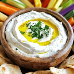 To make the best whipped feta dip, you need a few key ingredients. Here’s what you will need: - 8 oz crumbled feta cheese - 1/4 cup cream cheese, softened - 2 tablespoons fresh Greek yogurt - 2 tablespoons extra virgin olive oil - 1 tablespoon freshly squeezed lemon juice - 1 clove garlic, finely minced - 1 teaspoon dried oregano - Sea salt and freshly cracked black pepper to taste These ingredients blend together to create a creamy, tangy base that is hard to resist. The feta gives it a salty kick, while the cream cheese adds smoothness. You can customize your whipped feta dip by adding some extra flavors. Here are a few ideas: - Fresh herbs like dill, parsley, or chives - Red pepper flakes for a spicy touch - Sun-dried tomatoes for a sweet twist - Olives for a briny burst Mix and match these options based on your taste. Each add-in can take your dip to a new level. For serving, you want to make it look appealing. I suggest: - Pita chips - Assorted fresh vegetables like carrots, cucumbers, and bell peppers Arrange the chips and veggies around the dip for a colorful platter. This not only looks great but also encourages guests to dig in. If you want to impress, drizzle a little extra virgin olive oil on top of your dip for shine. For the full recipe, check out the Whipped Feta Dip Extravaganza 🥙 section. Start by measuring your ingredients. You will need 8 oz of crumbled feta cheese, 1/4 cup of softened cream cheese, and 2 tablespoons of fresh Greek yogurt. Also, gather 2 tablespoons of extra virgin olive oil, 1 tablespoon of freshly squeezed lemon juice, and 1 clove of minced garlic. Don’t forget the dried oregano, sea salt, and cracked black pepper. These basics will create a rich taste. For a pop of color, have fresh herbs ready for garnish. In a high-speed food processor, add the crumbled feta cheese, softened cream cheese, fresh Greek yogurt, and olive oil. Next, squeeze the lemon juice into the mix, then add the minced garlic and dried oregano. Blend everything on high speed until it turns smooth and creamy. You may need to pause and scrape down the bowl. This helps ensure an even mix. Taste your dip. Add sea salt and black pepper as needed to make it just right. Once your dip is blended perfectly, transfer it to a charming bowl. This is where you can get creative! Garnish it with your fresh herbs for a bright touch. Drizzle a little extra virgin olive oil over the top for richness. To serve, arrange pita chips and colorful vegetable sticks around the dip. This not only makes it look good but also invites everyone to dig in. Enjoy this flavorful whipped feta dip as a crowd-pleasing appetizer for any occasion. For the full recipe, refer to the previous section. To get the best texture, use a high-speed food processor. Start with crumbled feta cheese and softened cream cheese. Adding Greek yogurt helps too. Blend until smooth and creamy. Scrape the bowl often to mix well. If your dip is too thick, add a little extra olive oil. This small change makes a big difference! Store your whipped feta dip in an airtight container. This keeps it fresh for about three days. Make sure to cover it well. You may want to add a small layer of olive oil on top. It helps seal in the flavor and moisture. Always check for any off smells before serving. You can make this dip a day in advance. Just mix it up and store it in the fridge. When you’re ready to serve, take it out to warm slightly. This helps bring back the creamy texture. Garnish with fresh herbs right before serving for a pop of color. Enjoy your stress-free party prep! {{image_4}} You can spice up your whipped feta dip with ease. Add a pinch of red pepper flakes for heat. Try smoked paprika for a rich, smoky taste. A dash of cumin adds a warm, earthy note. Experiment with different spices to find your favorite blend. If you want a vegetarian version, simply skip the cream cheese. Use extra Greek yogurt for creaminess. For a vegan option, swap feta for tofu. Blend in a bit of nutritional yeast for that cheesy flavor. This way, everyone can enjoy the dip. Serve your whipped feta dip in fun ways. Use colorful bell peppers as dippers. Create a vibrant platter with assorted veggies like carrots and cucumbers. You can also spread it on toasted baguette slices. This dip makes a great topping for grilled chicken or fish too. For the full recipe, check out the Whipped Feta Dip Extravaganza. Store your whipped feta dip in an airtight container. This keeps it fresh and tasty. Place the container in the fridge as soon as you finish your dip. Try to consume it within three days for the best taste. Always use a clean spoon when scooping the dip. This helps avoid unwanted bacteria. You can freeze whipped feta dip if you need to save some for later. Use a freezer-safe container and leave some space at the top. The dip may change slightly in texture after freezing. To thaw, move it to the fridge overnight. Stir it well before serving to bring back its smoothness. Whipped feta dip stays fresh for about three to five days in the fridge. If you notice any changes in smell or color, it’s best to discard it. Freezing extends its life, but for the best flavor, eat it fresh. Always remember to check the dip before enjoying it again. For the full recipe, check the details above. You can serve whipped feta dip with many tasty options. Pita chips are a perfect match. Fresh vegetables like carrots, cucumbers, and bell peppers add color and crunch. Crackers also work well for dipping. For a fun twist, try it on toast or with grilled meats. This dip pairs nicely with olives and charcuterie too. It’s all about what you enjoy! Yes, you can use low-fat cheese. Low-fat feta still gives great flavor. However, the dip may be less creamy. Mixing in some low-fat cream cheese can help with texture. It’s important to find a balance that works for you. Experiment with different cheeses to see what you like best. To adjust the flavor, start with the basic recipe. You can add more lemon juice for a tangy taste. Garlic can be increased for a stronger kick. Fresh herbs like dill or basil can add a fresh note. If you like spice, add a pinch of red pepper flakes. Taste as you go to find your perfect mix! Whipped feta dip is simple to make and delicious. We covered essential ingredients, optional flavors, and serving ideas. I shared easy steps for blending and serving your dip. Tips for a creamy texture and storage help keep it fresh. You can even try fun variations or make it vegan. Remember, this dip is versatile and perfect for any occasion. Enjoy experimenting with the recipe to find your favorite version!