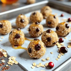 To make Peanut Butter Energy Balls, you will need these key ingredients: - 1 cup natural peanut butter - 1 cup rolled oats - 1/2 cup honey or maple syrup - 1/4 cup ground flaxseed - 1/2 cup mini chocolate chips or dried fruit (like cranberries) - 1 teaspoon vanilla extract - A pinch of sea salt These simple items blend well and create a tasty snack. You can add your twist to these energy balls! Consider using: - Chopped nuts (like almonds or walnuts) - Protein powder for extra energy - Different seeds (like chia or pumpkin) - Coconut flakes for a tropical touch - Spices such as cinnamon or nutmeg Mix and match to suit your taste. Each ingredient brings its own benefits: - Peanut butter: Offers protein and healthy fats to keep you full. - Rolled oats: Provide fiber for good digestion and energy. - Honey or maple syrup: Adds natural sweetness and quick energy. - Ground flaxseed: Contains omega-3s and helps with heart health. - Mini chocolate chips or dried fruit: Adds a fun sweetness and antioxidants. - Vanilla extract: Gives a delightful flavor without extra calories. - Sea salt: Enhances flavor and balances sweetness. These ingredients make your snack not only tasty but also healthy. For the complete recipe, check out the Full Recipe link. To make peanut butter energy balls, start by gathering your ingredients. You will need: - 1 cup natural peanut butter - 1 cup rolled oats - 1/2 cup honey or maple syrup - 1/4 cup ground flaxseed - 1/2 cup mini chocolate chips or dried fruit (like cranberries) - 1 teaspoon vanilla extract - A pinch of sea salt In a large bowl, mix the natural peanut butter, honey (or maple syrup), and vanilla extract. Stir until smooth. Then, add the rolled oats, ground flaxseed, mini chocolate chips, and sea salt. Mix everything well until combined. Once your mixture is ready, dampen your hands. This step helps keep the mixture from sticking to your hands. Grab small portions and roll them into balls about 1 inch wide. Make sure they are firm but not too tight. Place the rolled balls on a baking sheet lined with parchment paper. Keep some space between each ball. Next, chill the energy balls in the fridge for about 30 minutes. This time helps them firm up and hold their shape better. After chilling, transfer them to an airtight container. Store them in the fridge for a quick snack anytime. For the full recipe, refer to the earlier parts of this article. When making peanut butter energy balls, avoid using too much liquid. Too much honey or syrup can make the mixture too sticky. If it feels wet, add more oats or flaxseed. Mixing too fast can also lead to uneven flavors. Stir slowly to blend everything well. Lastly, don’t skip the chilling step. Chilling helps them hold their shape. You can easily make your energy balls more fun. Try adding shredded coconut for a tropical twist. Chopped nuts or seeds can give them a nice crunch. For a spice kick, mix in some cinnamon or cocoa powder. You can also drizzle melted dark chocolate on top for a treat. Serve them with a side of fruit for a tasty snack combo. Adjusting the sweetness is simple. If you want them sweeter, add more honey or syrup. If they’re too sweet, mix in more oats to balance it out. For texture, add more ground flaxseed for a heartier bite. If you like a smoother feel, add a bit more peanut butter. Just remember, small changes can make a big difference! For the full recipe, check out the details above. {{image_4}} You can switch up the flavor of these peanut butter energy balls easily. Love chocolate? Just add more mini chocolate chips for a rich taste. Want something fruity? Use dried fruit like cranberries or raisins. For a nut-free option, swap peanut butter for sun butter or soy nut butter. Each change gives you a new treat! If you have dietary needs, don't worry! You can find swaps that work for you. Try almond flour instead of oats if you are gluten-free. For a lower sugar option, use a sugar-free syrup. You can even skip the sweetener altogether if you prefer. Just adjust the other ingredients to keep the right texture. These energy balls can also be made as no-bake cookies. Just spread the mixture on a lined baking sheet. Use a spatula to flatten and shape them. Chill until firm. Once ready, you have tasty no-bake cookies! This is a fun twist on the classic recipe. For the full recipe, refer back to the section above. To keep your peanut butter energy balls fresh, store them in an airtight container. Place a piece of parchment paper between layers to avoid sticking. Store them in the fridge. This keeps them cool and tasty. They will last up to a week this way. If you want to enjoy them longer, consider freezing them. Freezing is a great option for longer storage. To freeze, place the energy balls in a single layer on a baking sheet. Make sure they don’t touch each other. Freeze them for about 1-2 hours until firm. After that, transfer them to a labeled freezer bag. They can last up to three months in the freezer. Just thaw them in the fridge before enjoying. Check for signs of spoilage before eating. If the energy balls smell off or have a change in texture, it’s best to throw them out. Mold is another clear sign to discard them. Also, if the flavor tastes strange, don’t eat them. Always trust your senses to keep snacking safe. Peanut Butter Energy Balls last about one week in the fridge. Store them in an airtight container. If you want to keep them longer, you can freeze them. They will last up to three months in the freezer. Yes, you can make these energy balls vegan. Just use maple syrup instead of honey. Ensure your chocolate chips are dairy-free as well. This way, you can enjoy a tasty vegan snack! If you need a substitute for peanut butter, try almond butter or sunflower seed butter. Both options work well in this recipe. They provide similar textures and flavors, making them great alternatives. Absolutely! Peanut Butter Energy Balls are a healthy snack. They are packed with protein, fiber, and healthy fats. The oats and flaxseed add extra nutrients. This snack keeps you full and energized throughout the day. For the complete recipe, you can find it listed above as Peanut Butter Energy Balls. This recipe is simple and perfect for anyone looking to make a quick, nutritious snack! This blog post covered the essential ingredients for peanut butter energy balls. I shared how to prepare, mix, and store them. We explored tips, tricks, and tasty variations for everyone. These energy balls are not just fun to make; they are also healthy snacks. Experiment with flavors and ingredients to find your favorite. Enjoy your creations and the energy they bring!