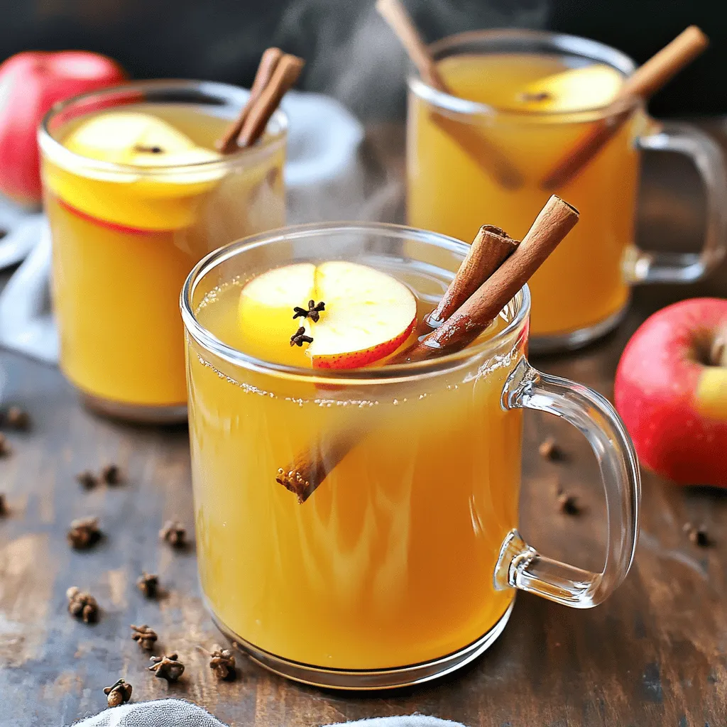 Creating a delightful batch of Instant Pot apple cider is simple and fun. Gather these ingredients: - 10 medium-sized apples (Fuji and Granny Smith recommended) - 1 large orange, quartered - 1 lemon, quartered - 1 tablespoon whole cloves - 1 tablespoon whole allspice berries - 1 tablespoon cinnamon sticks (or 1 teaspoon ground cinnamon) - 1 cup brown sugar (adjust to your taste) - 8 cups water This mix of ingredients brings together sweet and tart flavors. The apples provide the base, while the orange and lemon add brightness. Whole spices enhance the aromas and tastes. You can adjust the brown sugar to make the cider sweeter or less sweet, based on your preference. Using fresh, quality ingredients helps create the best flavor. For this recipe, I recommend using a mixture of apples. Fuji apples bring sweetness, while Granny Smith apples add a nice tang. This balance makes your cider taste amazing. You can find the full recipe [here](#). Enjoy the process, and your home will smell wonderful as it cooks! - Rinse and quarter the apples, orange, and lemon. - Make sure to keep the skins on for more flavor. - Place the quartered fruits into the Instant Pot. - Layer the fruits evenly for the best taste. - Add 1 tablespoon of whole cloves and allspice berries. - Toss in cinnamon sticks or ground cinnamon for warmth. - Pour 8 cups of water over the fruits and spices. - Ensure everything is fully submerged. - Close the lid and set the steam release valve to “Sealing.” - Select the “Manual” or “Pressure Cook” setting. - Set the timer for 20 minutes on high pressure. - After cooking, let the pressure release naturally for 20 minutes. - Carefully switch the steam release valve to “Venting” to release any remaining steam. - Open the lid once safe. - Use a potato masher or immersion blender to mash the fruits. - Strain the mixture through a fine-mesh strainer into a bowl. - Press down on the solids to extract all the liquid. - Taste the cider and add more brown sugar if you like it sweeter. - For extra warmth, gently heat the cider on the stovetop before serving. Enjoy this cozy drink with friends or family! For the full recipe, check out the Cozy Instant Pot Apple Cider section. - Choosing the right apple varieties: Use a mix of sweet and tart apples for a balanced taste. I love using Fuji and Granny Smith. Fuji gives sweetness while Granny Smith adds a nice tartness. This combo makes the cider rich and complex. - Enhancing flavors with additional spices: You can add more spices to boost flavor. Consider nutmeg or cardamom for warmth. Just a pinch can take your cider to the next level. Try to taste as you go to find your perfect blend. - Adjusting cooking time for desired taste: If you want a stronger flavor, try cooking for a few extra minutes. Start with 20 minutes and adjust based on your taste. Each apple variety may give a different result. - Ensuring proper sealing for pressure cooking: Always check that the lid is sealed properly. This helps the cider cook evenly. If you hear a hissing sound, check the steam release valve. It should be in the "Sealing" position. - Presentation ideas for serving cider: Pour cider into warm mugs. For a nice touch, add a cinnamon stick or a slice of apple. This makes the drink look inviting and festive. - Pairing recommendations with seasonal treats: Serve your cider with baked goods like pumpkin pie or apple crisp. The warm spices in the cider match well with the sweetness of these treats. It creates a cozy fall experience. For the full recipe, check out the complete details on making this delightful drink! {{image_4}} To make your apple cider even better, try adding spices like nutmeg and cardamom. Just a pinch can bring a warm twist to your drink. You can also mix in fruits like pears or cranberries. These add different flavors and colors to your cider. Experimenting with these options can help you find your favorite blend. For those who enjoy a little kick, consider spiking your apple cider. Adding bourbon or rum can create a cozy adult drink. Start with a shot or two, and adjust based on your taste. Remember to mix well and serve warm. This version is perfect for chilly nights or holiday gatherings. If you want a refreshing drink, try chilling your cider. After making it, let it cool down. Pour it into a pitcher and put it in the fridge. Serve it over ice. You can garnish with apple slices or cinnamon sticks for a nice touch. This cold version is great for summer picnics or warm-weather gatherings. For the full recipe, check out the Cozy Instant Pot Apple Cider recipe. After making your Instant Pot apple cider, let it cool to room temperature. Pour the cider into a clean, airtight container. Store it in the refrigerator to keep it fresh. The cider will stay good for about 5 to 7 days. If you want to enjoy it later, just reheat it on the stove or in the microwave. A quick stir will help mix the flavors again. For long-term storage, freezing is a great option. Pour the cooled cider into freezer-safe containers, leaving some space at the top for expansion. You can also use ice cube trays for smaller portions. This way, you can thaw just what you need later. The shelf life of frozen apple cider is about 6 months. When you're ready to enjoy it again, thaw the container in the fridge overnight. Then, reheat it gently on the stove. Always check for any off smells or flavors before serving. Enjoy your cozy drink all season long with these simple storage tips! For the best apple cider, I recommend using a mix of sweet and tart apples. You can try: - Fuji apples for sweetness - Granny Smith apples for tartness This blend creates a balanced flavor. If you want more sweetness, add extra Fuji. For a tart kick, increase the Granny Smith apples. Yes, you can make apple cider on the stove or in a slow cooker. Here are some tips: - Stove Method: Place the fruits, spices, and water in a large pot. Bring to a boil, then simmer for about an hour. - Slow Cooker Method: Add all ingredients to the slow cooker. Cook on low for 6 to 8 hours. Both methods work well, but the Instant Pot saves time. You can adjust the sweetness to suit your taste. Start with 1 cup of brown sugar in the recipe. After cooking, taste the cider. If you want it sweeter, add more sugar gradually. Remember, it's easier to add sweetness than to take it away! In this post, we explored the essential ingredients and steps for making delicious apple cider. I shared tips on choosing the best apples and tricks to enhance flavor. We also looked at fun variations and how to store your cider. Making cider is a rewarding experience that brings comfort and joy. You can impress family and friends with your homemade drink. Get ready to enjoy your flavorful creation, whether warm or cold!