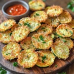 - 2 medium zucchinis - 1 cup freshly grated Parmesan cheese - 1 cup panko breadcrumbs - 2 large eggs - Garlic powder, onion powder, Italian herbs - Salt and pepper To make Air Fryer Parmesan Crusted Zucchini Chips, you need fresh ingredients. Zucchini gives a nice crunch and is low in calories. Parmesan cheese adds a rich flavor. Panko breadcrumbs help create a crispy texture. Eggs act as a binder, making the coating stick. Use garlic powder, onion powder, and Italian herbs to spice things up. They add depth to each bite. Don’t forget salt and pepper for seasoning. Freshly ground pepper enhances the taste. Gather these items before you start cooking. Using fresh ingredients makes a big difference. The right mix of flavors keeps each chip exciting. Enjoy the process of making this tasty snack! Set your air fryer to 400°F (200°C). Preheating is key for crispy results. If you skip this step, your chips might turn out soggy. In a shallow bowl, mix 1 cup of freshly grated Parmesan cheese and 1 cup of panko breadcrumbs. Add 1 teaspoon each of garlic powder, onion powder, and dried Italian herbs. Don’t forget to season with salt and pepper. Use a fork and mix everything well for even flavor. In another bowl, beat 2 large eggs until frothy. Take each zucchini slice and dip it into the egg, coating every side. Then, transfer the slice to the breadcrumb mixture. Press gently to make sure the coating sticks well on both sides. Place the coated zucchini chips in the air fryer basket in a single layer. Avoid crowding them so they cook evenly. Lightly spray the tops with cooking spray. Cook for 8-10 minutes, flipping them halfway for even browning. When they are golden brown, they are ready. Let them cool a bit before serving. To get the best crunch, always use cooking spray. It helps the chips brown nicely. Lightly spray the tops before cooking. This small step makes a big difference in texture. If you have a lot of zucchini, you might need to cook in batches. Keep the first batch warm in the oven at a low setting. This way, all chips stay hot and crispy when serving. Pair your zucchini chips with tasty dips. Marinara sauce adds a classic touch. You can also serve them with creamy ranch for a rich flavor. For a beautiful presentation, arrange the chips on a colorful platter. Add freshly chopped parsley or basil on top. This adds a pop of color and makes your dish look stunning. Enjoy your tasty, crunchy snack! {{image_4}} You can easily change the flavor of your zucchini chips. Here are a few ideas: - Spicy variations: Add red pepper flakes to the breadcrumb mix. This gives your chips a nice kick. - Different cheese options: Try using cheddar or mozzarella cheese instead of Parmesan. Each cheese brings its own taste and creaminess. These small changes can make a big difference. You can mix and match to find your favorite flavor! If you want to make these chips even healthier, consider these options: - Low-carb options: Use crushed pork rinds instead of panko breadcrumbs. This keeps the crunch without the carbs. - Gluten-free options: Almond flour or gluten-free breadcrumbs work well too. They still give a tasty crunch. These alternatives help you enjoy your zucchini chips while staying mindful of your diet. To keep your leftover zucchini chips fresh, use an airtight container. Glass or plastic containers work well. Store them in the fridge right after they cool down. This helps keep them safe and tasty. Best containers for storage: - Airtight glass container - Plastic food storage container Recommended refrigeration practices: - Seal container tightly. - Place in the fridge within two hours of cooking. Reheating can be tricky. You want your chips crispy, not soggy. I find the air fryer works best for this. It brings back the crunch without drying them out. You can use a microwave, but they won’t get crispy. How to restore crispiness when reheating: - Use the air fryer at 350°F for 3-5 minutes. - Check to see if they are warm and crisp. Microwave versus air fryer reheating methods: - Microwave: Place chips on a plate, heat for 30 seconds. Expect soft chips. - Air fryer: Preheat, then heat chips for better texture. To keep your zucchini chips crispy, avoid common mistakes. First, slice the zucchini evenly. If the slices are too thick, they won’t crisp up well. Second, remove excess moisture. Use paper towels to pat them dry after slicing. This step helps prevent sogginess. For best results, use the correct amount of cooking oil. A light spray of cooking spray works well. It helps the chips get that crunchy texture. Air fry at 400°F (200°C) for 8-10 minutes. Flip them halfway to ensure even cooking. Yes! You can use other vegetables. Some great options include eggplant, sweet potatoes, and carrots. Each of these can give you a unique flavor and texture. Adjust the cooking time based on the vegetable. For example, sweet potatoes might need a bit longer. Just keep an eye on them to avoid burning. Absolutely! You can prep these zucchini chips ahead of time. Slice and coat them, then keep them in the fridge. They stay fresh for up to two days. When you are ready to cook, just air fry them. They will still taste great! Enjoy them as a snack or side dish throughout the week. You learned how to make crispy zucchini chips step by step. We discussed the right ingredients, cooking methods, and helpful tips to ensure great flavor. Remember, preheating the air fryer and using the right coating are key to success. Experiment with seasonings and try different veggies for fun twists. Don’t forget the best ways to store and reheat your chips to keep them tasty. Enjoy your crunchy snack and share it with friends!