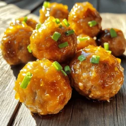 - 1 lb ground turkey - 1/2 cup breadcrumbs - 1/4 cup grated Parmesan cheese - 1/4 cup finely chopped green onions - 1/2 cup fresh orange juice - Zest of 1 orange - 1/4 cup honey (or maple syrup) - 1 tablespoon low-sodium soy sauce - 2 cloves garlic, minced - 1 tablespoon fresh ginger, grated - 1/4 teaspoon red pepper flakes (optional) - Salt and pepper to taste For these savory orange glazed turkey meatballs, start with fresh ground turkey. This keeps the meatballs juicy and flavorful. Add breadcrumbs for texture and grated Parmesan for a cheesy kick. Green onions bring a fresh crunch that complements the dish well. For the glaze, fresh orange juice is key. It adds a bright flavor that makes each bite delightful. The zest enhances that orange flavor, making it more aromatic. Sweeten it up with honey or maple syrup. Low-sodium soy sauce brings balance and depth to the glaze. Don’t forget the seasoning! Garlic and fresh ginger add warmth and spice. If you like heat, toss in some red pepper flakes. Use salt and pepper to enhance the overall taste. This balance of flavors creates a dish that is tasty and satisfying. - In a large bowl, combine 1 lb of ground turkey, 1/2 cup of breadcrumbs, and 1/4 cup of grated Parmesan cheese. - Add 1/4 cup of finely chopped green onions, 1 large egg, 2 cloves of minced garlic, and 1 tablespoon of grated fresh ginger. - If you like some heat, sprinkle in 1/4 teaspoon of red pepper flakes. - Season the mixture with salt and pepper to taste. - Mix everything well, but be careful not to overmix. This keeps the meatballs tender. - Take a small scoop of the mixture and roll it into a ball about 1 inch wide. - Place each meatball on a lined baking sheet, leaving some space between them. - Preheat your oven to 400°F (200°C). - Bake the meatballs for 20-25 minutes. They are done when they turn golden brown and reach an internal temperature of 165°F (74°C). - While the meatballs bake, prepare the orange glaze. - In a medium saucepan, whisk together 1/2 cup of fresh orange juice, the zest of 1 orange, 1/4 cup of honey, and 1 tablespoon of low-sodium soy sauce. - Heat the mixture over medium heat and bring it to a gentle simmer. Let it bubble for about 5 minutes. - To thicken the glaze, stir in 1 teaspoon of cornstarch mixed with 1 tablespoon of water. - Cook for an additional 1-2 minutes, stirring constantly until the glaze thickens to a syrupy consistency. - Once the meatballs are cooked, place them in a large bowl and pour the warm glaze over them. Toss gently to coat each meatball. - Mixing technique: Use your hands to mix the meatball ingredients. This helps blend flavors without making the meat tough. - Avoiding overmixing: Mix just until combined. If you mix too much, the meatballs become dense. - Tips for consistency: The glaze should be thick but pourable. If too thick, add a bit of water. If too thin, simmer longer to reduce. - Adjusting sweetness or heat: Taste the glaze as you go. Add more honey for sweetness or red pepper flakes for heat. - Garnishes and pairings: Top with chopped green onions or sesame seeds. These add color and crunch. - Best side dishes to complement the meatballs: Serve with rice, noodles, or a fresh salad. These balance the flavors and add texture. {{image_4}} - Substitutes for ground turkey: You can use ground chicken or lean beef. For a plant-based choice, try lentils or chickpeas. Both add protein and flavor. - Gluten-free options: Swap breadcrumbs for gluten-free bread crumbs or crushed rice cakes. These options work well and keep the texture light. - Adding herbs or spices: Try fresh herbs like cilantro or basil for a twist. You can also add cumin or smoked paprika for more depth. These spices bring warmth and complexity. - Incorporating different fruit glazes: Instead of oranges, use pineapple or mango juice for a tropical touch. These fruits create a fun, sweet glaze that pairs perfectly with turkey. - Meatball sliders: Serve meatballs on small buns with your favorite toppings. Add lettuce, tomato, or a spicy mayo for a tasty bite. - Meatballs over rice or noodles: Serve meatballs on a bed of rice or noodles. Pour extra glaze on top for flavor. This makes a hearty and filling meal. To keep your orange glazed turkey meatballs fresh, use airtight containers. Glass or plastic containers work well. Make sure to let the meatballs cool down first. Then, place them in the containers and seal tightly. For longer storage, you can freeze them. Use freezer bags or containers. Just remove as much air as possible to avoid freezer burn. The best way to reheat meatballs is in the oven. Set the oven to 350°F (175°C). Place meatballs on a baking sheet. Bake for about 10-15 minutes. You can also use a microwave, but be careful. Heat them in short bursts to avoid drying them out. Check every 30 seconds until hot. In the fridge, cooked meatballs last for about 3-4 days. Make sure the container is sealed well. If you freeze them, they can last for up to 3 months. Always label your containers with the date. This way, you’ll know when to enjoy them! You can use several alternatives for ground turkey. Here are some good substitutions: - Ground chicken - Lean ground beef - Ground pork - Plant-based ground meat Each option brings a unique flavor. Ground chicken is mild and works well. Ground beef is richer. Ground pork adds a nice sweetness. Plant-based options are great for vegans. Yes, you can make the meatballs ahead. Follow these tips for easy prep: - Mix the meatball ingredients and form the meatballs. - Place them on a baking sheet and freeze for about 30 minutes. - After that, store them in a freezer bag. You can also bake them and refrigerate. Just reheat before serving. This saves time on busy days! To check if the meatballs are done, use a meat thermometer. The safe internal temperature is 165°F (74°C). Here’s how to ensure they are cooked: - Insert the thermometer into the center of a meatball. - If it reads 165°F, it’s safe to eat. If you don’t have a thermometer, cut one open. The meat should be no longer pink. Always check a few to be sure! These turkey meatballs are easy to make and delicious. We covered the main ingredients, like ground turkey and fresh orange juice. I gave you step-by-step instructions to ensure they turn out perfectly. Tips on keeping them tender and serving suggestions will help you impress everyone. Remember, you can customize flavors and store leftovers easily. Whether you try a new glaze or serve them as sliders, you've got endless options. Enjoy cooking these tasty meatballs and make them your own!