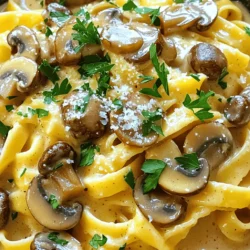 To make Creamy Mushroom Marsala, you need specific ingredients. Here’s what you’ll need: - 500g mixed mushrooms (cremini, button, shiitake), sliced - 1 medium onion, finely chopped - 3 cloves garlic, minced - 1 cup vegetable broth - 1 cup heavy cream - 2 tablespoons extra virgin olive oil - 1 tablespoon all-purpose flour - 1 teaspoon dried thyme - 1 teaspoon dried rosemary - Salt and freshly ground pepper, to taste - Fresh parsley, finely chopped (for garnish) - 300g pasta (fettuccine or tagliatelle) These ingredients create a rich and tasty dish. The mixed mushrooms give depth, while the cream adds smoothness. If you want to boost the flavor, consider adding these optional ingredients: - 1/2 cup white wine - 1 teaspoon balsamic vinegar - A pinch of red pepper flakes These ingredients add complexity to the sauce. The wine brings acidity, while the balsamic adds sweetness. Red pepper flakes can give a little kick. When choosing pasta for Creamy Mushroom Marsala, I suggest: - Fettuccine - Tagliatelle - Pappardelle These pasta types work well because they hold the creamy sauce nicely. Cook them until al dente for the best texture. Enjoy your cooking journey with these ingredients! To start, fill a large pot with water and add salt. Bring it to a boil. Once boiling, add 300g of pasta like fettuccine or tagliatelle. Cook it according to the package directions. You want the pasta al dente, which means it should be firm but not hard. This usually takes around 8-10 minutes. After cooking, drain the pasta, but save a cup of that starchy pasta water. This water will help your sauce later. Now, let’s make that creamy mushroom sauce. In a large skillet, pour in 2 tablespoons of extra virgin olive oil. Heat this over medium heat. Once hot, add 1 finely chopped onion. Sauté it for about 3-4 minutes until it’s soft and smells great. Next, add 3 minced garlic cloves and 500g of sliced mixed mushrooms. I love using cremini, button, and shiitake for a mix of flavors. Cook them for 7-8 minutes until they are golden brown. After that, add 1 tablespoon of all-purpose flour. Stir it well to mix it in. This helps to thicken the sauce without lumps. Cook for another minute to lose the raw flour taste. Gradually pour in 1 cup of vegetable broth. Keep stirring to avoid lumps. Raise the heat and let it simmer for about 5 minutes. You’ll see the sauce thicken nicely. Next, lower the heat and stir in 1 cup of heavy cream, 1 teaspoon of dried thyme, and 1 teaspoon of dried rosemary. Let this simmer for 3-4 minutes to blend all the flavors. Finally, taste your sauce and season with salt and freshly ground pepper to your liking. Now it’s time to bring it all together! Gently toss the cooked pasta into the mushroom sauce. Make sure every piece of pasta is well coated. If the sauce feels too thick, add a splash of that reserved pasta water. This will help loosen it up without losing flavor. When you plate it, serve generous portions of your creamy mushroom marsala pasta. For a lovely touch, sprinkle freshly chopped parsley on top. This not only adds color but also fresh flavor. If you want to impress, add a sprinkle of grated parmesan cheese and a sprig of thyme for that extra flair. Enjoy your dish! To make your mushrooms shine, choose fresh ones. Mix cremini, button, and shiitake for a rich taste. Clean them gently with a damp cloth. Avoid soaking mushrooms in water; they absorb it and lose flavor. Sauté them until they turn golden brown. This step brings out their natural sweetness. Adding dried thyme and rosemary enhances the earthy notes. Taste as you cook to balance flavors. If your sauce is too thick, add some pasta water. Just a bit will help it blend well. For a thicker sauce, let it simmer longer. Use flour wisely; it thickens but can clump if not stirred. If you want to thin the sauce, add more vegetable broth. Always adjust to your liking, keeping it creamy and smooth. When serving, use a large bowl or plate. Toss the pasta in the sauce to coat it well. This ensures every bite is flavorful. Garnish with freshly chopped parsley for color. A sprinkle of grated parmesan cheese adds a nice touch. A single sprig of fresh thyme on top looks elegant. Serve right away for the best taste and warmth. {{image_4}} You can add protein to make this dish heartier. Chicken works great. Just cut it into bite-sized pieces and cook it in the skillet before the onions. This adds flavor and substance. If you prefer a plant-based option, try tofu. Use firm tofu and cube it. Sauté it until golden before adding the mushrooms. Both options blend well with the creamy sauce. If you need a gluten-free meal, swap the pasta. Look for gluten-free pasta made from rice or quinoa. These options cook similarly to regular pasta. You can also use spiralized vegetables like zucchini or carrots. They add a fresh twist and are low in carbs. To make this dish dairy-free, replace the heavy cream. Use coconut milk for a rich flavor. Cashew cream is another great choice. Just soak cashews in water, blend them, and add to your sauce. Swap the butter for olive oil or vegan butter. This keeps the dish creamy without dairy. Store your creamy mushroom marsala in an airtight container. This keeps it fresh. Let it cool before sealing the container. You can store it in the fridge for up to three days. If you want to keep it longer, freezing is a good option. To reheat, place the creamy mushroom marsala in a skillet. Heat on medium-low. Stir it gently to warm evenly. If the sauce is too thick, add a bit of water or broth. You can also use the microwave. Heat in short bursts, stirring in between. Freezing is easy! Pour the cooled dish into a freezer-safe container. Leave some space at the top for expansion. You can freeze it for up to three months. When ready to eat, thaw it in the fridge overnight. Then, reheat it on the stove or in the microwave. Yes, you can use many types of mushrooms. Cremini, button, or shiitake mushrooms all work great. You can mix them for a richer flavor. Each type adds its unique taste and texture. Try using oyster or portobello mushrooms for a fun twist. To make Creamy Mushroom Marsala vegan, replace the heavy cream with coconut cream or cashew cream. Use vegetable broth instead of any meat-based broth. You can skip the flour or use a gluten-free option for thickening. These swaps will keep the dish creamy and flavorful. Creamy Mushroom Marsala pairs well with many sides. Serve it with garlic bread for a crunchy touch. A fresh salad adds brightness to the meal. You can also enjoy it with roasted vegetables or steamed greens. It’s perfect for any dinner table! Creamy Mushroom Marsala is simple and tasty. With the right ingredients, careful cooking, and helpful tips, you can create a rich dish. Remember to choose the pasta that suits your taste. Don't shy away from trying variations like adding chicken or making it gluten-free. Storing leftovers is easy, and reheating keeps the flavor strong. I hope you enjoy making this dish as much as I do. Enjoy your cooking adventure with Creamy Mushroom Marsala!
