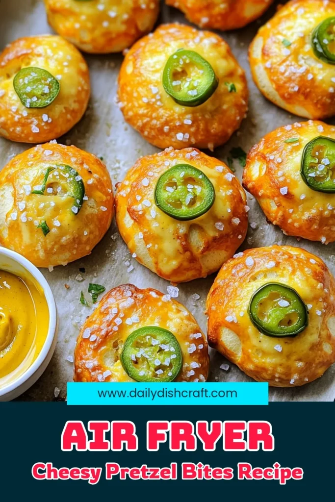 Satisfy your snack cravings with these irresistible Air Fryer Jalapeño Cheddar Pretzel Bites! With a perfect blend of spicy jalapeños and melty cheddar cheese, these bites are a delight for your taste buds. Easy to make in just 1.5 hours, they’re perfect for sharing. Discover the step-by-step recipe and impress your friends at your next gathering. Click to explore and make these delicious pretzel bites today!