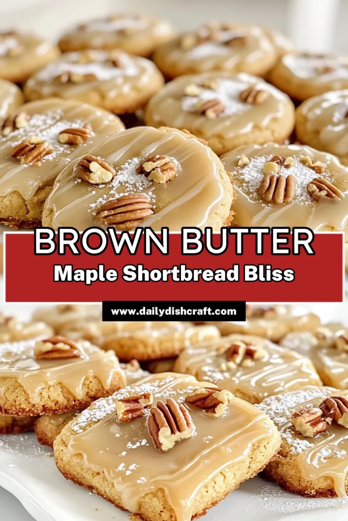 Indulge in the sweet, nutty flavor of Brown Butter Maple Glazed Shortbread Cookies with this easy recipe! Learn how to create these delicious cookies by browning butter and adding rich maple syrup for a warm, cozy treat. Perfect for sharing or enjoying yourself, these cookies are sure to impress. Click through for the full recipe and tips to elevate your baking game! #ShortbreadCookies #BakingRecipes #MapleSyrup #CookieLovers