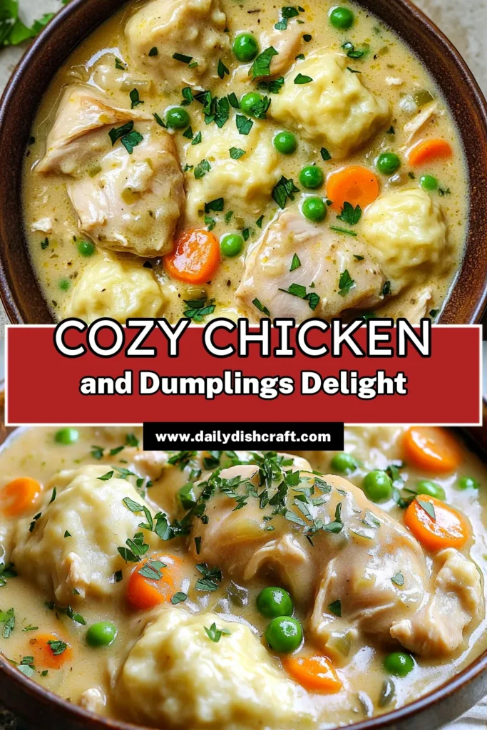 Savor the comfort of Cozy Slow Cooker Creamy Chicken and Dumplings with this easy recipe! Discover how to make tender chicken combined with fresh veggies, simmered to perfection in a creamy sauce, topped with fluffy dumplings. Perfect for a warm family meal, this dish is a must-try! Click through now to explore the step-by-step guide and create a delicious dinner your loved ones will adore. Enjoy the cozy flavors today!