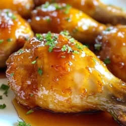 - 8 chicken drumsticks - 1/4 cup pure maple syrup - 2 tablespoons soy sauce - 1 tablespoon Dijon mustard - 1 teaspoon garlic powder - 1 teaspoon onion powder - 1/2 teaspoon smoked paprika - 1/2 teaspoon black pepper - 1/4 teaspoon salt - Fresh parsley, for garnish - Chicken drumsticks: The star of the dish, providing juicy meat. - Maple syrup: Adds sweetness and a rich flavor. - Soy sauce: Brings umami and saltiness to balance the sweet. - Dijon mustard: Adds tang and depth to the marinade. - Garlic and onion powder: Infuse the chicken with savory notes. - Smoked paprika: Gives a hint of smokiness and color. - Black pepper and salt: Enhance all flavors and season the dish. - Parsley: A fresh touch for garnish, brightening the plate. - Soy sauce: Use tamari for a gluten-free option. - Maple syrup: Honey can work but will change the flavor. - Dijon mustard: Yellow mustard is a good substitute if needed. - Spices: Feel free to adjust based on your taste or what you have. Start by gathering your ingredients. You need pure maple syrup, soy sauce, Dijon mustard, garlic powder, onion powder, smoked paprika, black pepper, and salt. In a large bowl, mix these items well. Whisk until the marinade is smooth and combined. This step is crucial for flavor. Next, take your chicken drumsticks and add them to the marinade. Make sure they are fully coated. You can use your hands or tongs to toss them around. For the best taste, let them sit for at least 30 minutes. If you have time, cover the bowl and refrigerate them overnight. This makes a big difference. Now it's time to cook. Preheat your air fryer to 400°F (200°C). Let it heat for about 5 minutes. This ensures your drumsticks cook evenly. Place the marinated drumsticks in the air fryer basket. Space them out so hot air can flow around each piece. If your air fryer is small, cook in batches. Cook the drumsticks for 25-30 minutes. Halfway through, flip them to get a nice brown color. Check the internal temperature. It should reach 165°F (74°C) for safe eating. Once done, take them out and let the drumsticks rest for 3-5 minutes. This helps keep them juicy. For a lovely finish, drizzle leftover marinade over the drumsticks before serving. Garnish with chopped fresh parsley for color. Enjoy your meal! To get the most flavor, marinate your drumsticks well. Mix the maple syrup, soy sauce, Dijon mustard, and spices in a bowl. Toss the drumsticks in the marinade until they are fully coated. Let them sit for at least 30 minutes. For a richer taste, marinate them overnight in the fridge. This allows the flavors to soak in deeper. For crispy skin, preheat your air fryer to 400°F (200°C) before cooking. Make sure to space the drumsticks out in the basket. If they are too close, they won’t crisp up right. Cook them for 25-30 minutes, flipping halfway through. This helps them brown evenly. The outside will get golden and crispy, while the inside stays juicy. To be sure your drumsticks are cooked, use a meat thermometer. Insert it into the thickest part of the drumstick, avoiding the bone. You want the temperature to reach 165°F (74°C). This ensures they are safe to eat and perfectly cooked. If they need more time, put them back in the air fryer for a few more minutes. {{image_4}} You can mix up the flavor of your drumsticks easily. Try adding different sauces for fun tastes. For a spicy kick, add a teaspoon of cayenne pepper. You can also use honey instead of maple syrup for a sweeter glaze. If you love zest, mix in some lemon juice or lime juice. For a tangy twist, use barbecue sauce or sriracha. You can even try a teriyaki sauce for an Asian flair. The options are endless! Cooking times can change based on your air fryer model. Most air fryers cook at about 400°F. If yours runs hot, check your drumsticks at 20 minutes. If it runs cooler, you might need 30-35 minutes. Always check the internal temperature. It should be 165°F for safe eating. Flip the drumsticks halfway for even cooking. Each air fryer is unique, so keep an eye on your food. Serving your drumsticks well can make a big difference. Pair them with a fresh salad for a light meal. A side of roasted veggies adds color and nutrition. You can also serve them with rice or mashed potatoes for a filling option. For extra flavor, offer some dipping sauces like ranch or blue cheese. Garnish with fresh herbs like parsley or cilantro for a nice touch. These small details can elevate your meal! To keep your leftover drumsticks fresh, place them in an airtight container. You can also wrap them in plastic wrap. Make sure they cool down first. This helps keep moisture in and keeps them tasty. Store the drumsticks in the fridge for up to three days. When you are ready to eat the leftovers, reheat them for the best taste. The air fryer is a great tool for this. Set it to 350°F (175°C) and heat for about 10 minutes. This makes the skin crispy again. You can also use a microwave, but the skin may not stay crispy. If you use the microwave, heat in 30-second bursts until warm. For longer storage, you can freeze the drumsticks. First, make sure they are cooled completely. Then, wrap each drumstick in plastic wrap. Place them in a freezer bag, and remove as much air as possible. They can stay in the freezer for up to three months. When you want to eat them, thaw them in the fridge overnight, then reheat as mentioned above. To make Air Fryer Maple Drumsticks gluten-free, use tamari instead of soy sauce. Tamari is a gluten-free soy sauce alternative. It has a similar flavor and works great in this recipe. Just replace the soy sauce with an equal amount of tamari. This small swap ensures your dish remains gluten-free without losing taste. Yes, you can use other meats. Try chicken thighs or wings for a different bite. If you prefer, you can use turkey drumsticks as well. Just keep in mind that cooking times may change. Always check the internal temperature to ensure your meat is cooked through. Aim for 165°F (74°C) for safety. To clean your air fryer, start by unplugging it and letting it cool down. Remove the basket and pan, then wash them with warm, soapy water. Use a soft sponge to avoid scratches. Wipe the inside of the air fryer with a damp cloth. For tough stains, use a mixture of baking soda and water. Rinse and dry all parts before reassembling. Regular cleaning keeps your air fryer in top shape! In this article, we covered how to make delicious Air Fryer Maple Drumsticks. You learned about the key ingredients, how to prepare and cook them, and best practices for marinating. We also explored fun variations and essential storage tips. Air fryer cooking makes tasty meals easy. With these steps, you’ll enjoy juicy, crispy drumsticks. Experiment with flavors, and share your findings. Happy cooking!