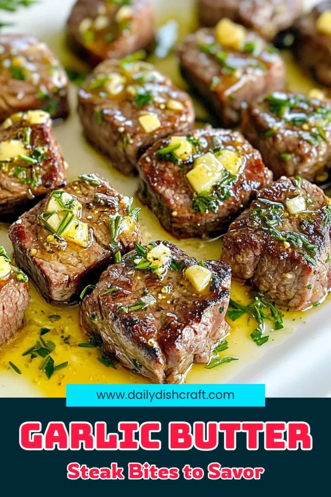 Elevate your dinner with these irresistible garlic butter steak bites. This easy sirloin steak recipe combines tender cubed steak with a rich garlic herb butter for a quick steak dinner that impresses. Perfect for busy weeknights or special occasions, these flavorful bites are ready in just 30 minutes. Don’t miss out on the chance to try these delicious garlic butter steak bites tonight. Save this recipe for later! #SteakBites #EasyDinner #BeefRecipe #GarlicButter
