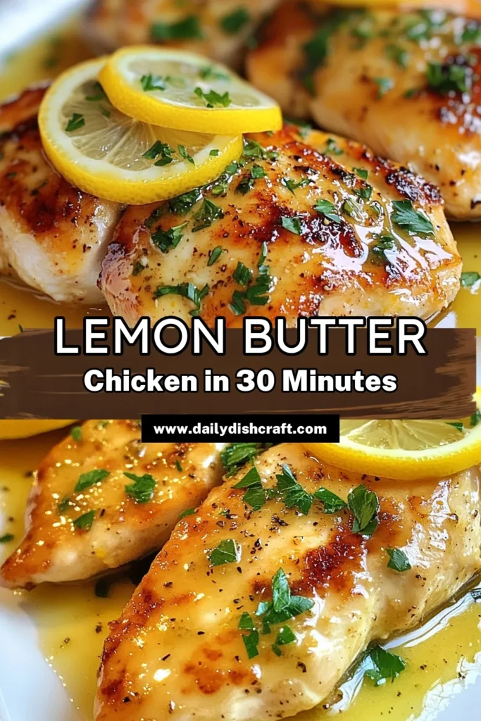 Discover the joy of making Lemon Butter Chicken, an easy chicken recipe that's perfect for any night! This delicious garlic lemon chicken features tender chicken breasts bathed in a rich butter sauce with fresh thyme. With just a few simple steps, you can create a mouthwatering butter chicken recipe that your family will love. Try this lemon chicken with thyme for a burst of flavor! Save this recipe for a delightful dinner! #LemonButterChicken #EasyChickenRecipes #GarlicLemonChicken #ButterChickenRecipe