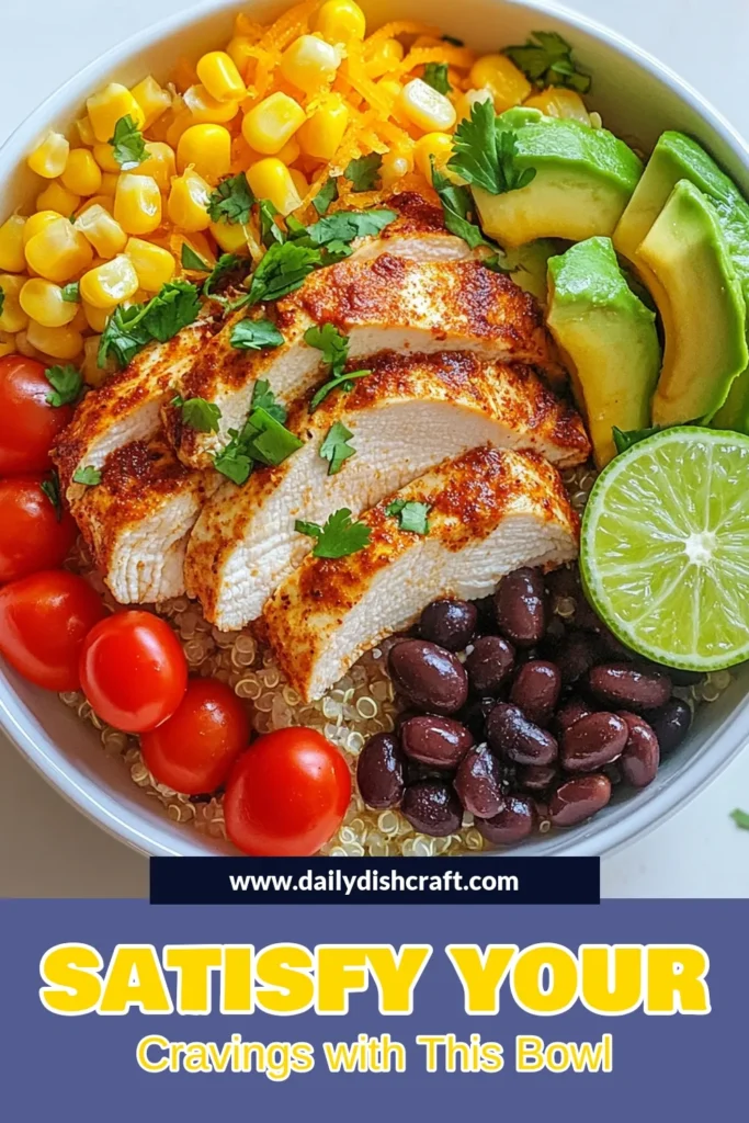 Looking for delicious and healthy dinner options? Try these Tex-Mex chicken quinoa bowls for a satisfying meal! Packed with protein-rich chicken and black beans, this easy Tex-Mex dinner is not only nutritious but also a family favorite. This vegetarian quinoa bowl recipe can easily be adapted by using vegetable broth. Dive into this flavorful dish and enjoy healthy quinoa recipes that everyone will love! Save this recipe now! #TexMex #HealthyRecipes #QuinoaBowls #EasyDinner