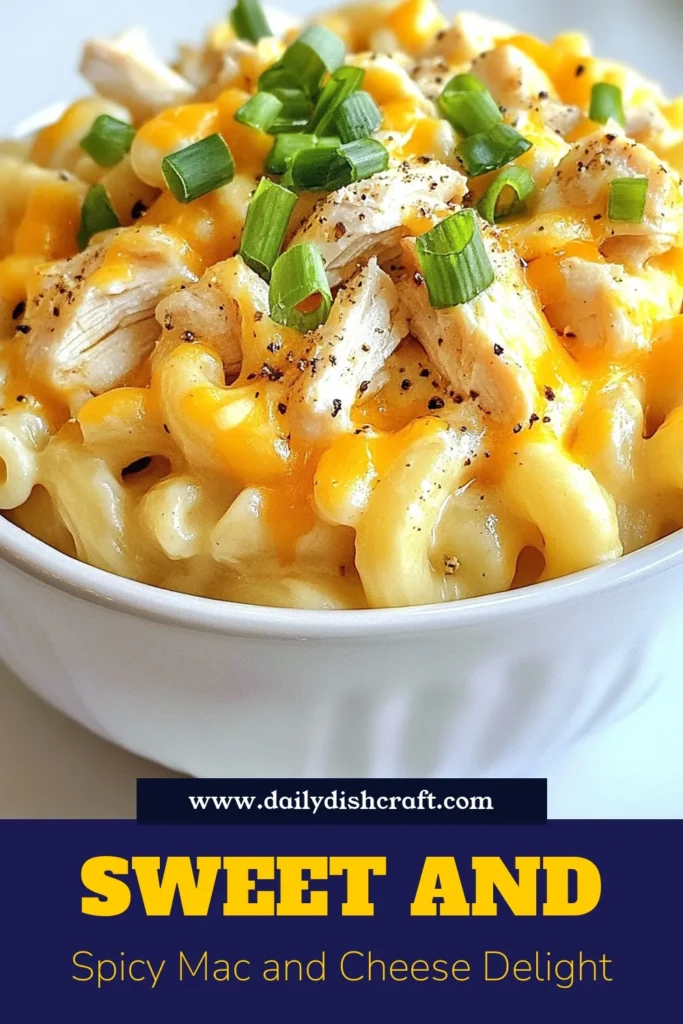 Elevate your dinner with this Honey Pepper Chicken Mac and Cheese! This creamy mac and cheese recipe takes comfort food to the next level with sweet and spicy chicken pasta that you can bake for added flavor. Perfect for an easy mac and cheese dinner recipe, your family will love every cheesy bite. Don't miss out on this delicious fusion—try it today! Save this recipe for your next meal! #MacAndCheese #ComfortFood #ChickenRecipes #DinnerIdeas