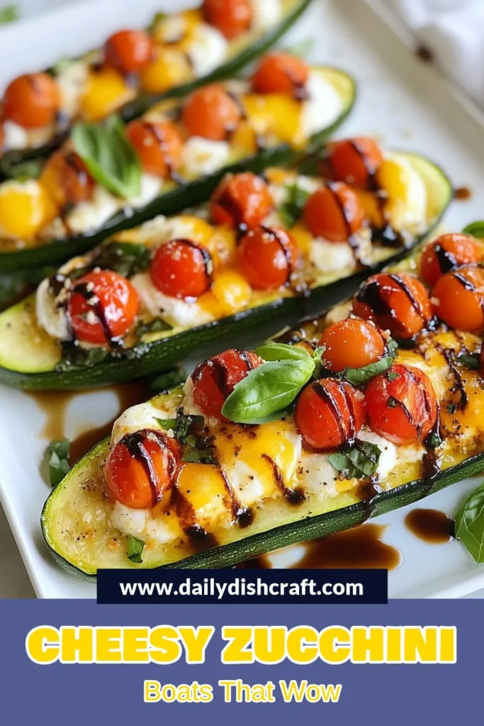 Discover the deliciousness of Margherita zucchini boats, a healthy vegetarian dish that brings together fresh ingredients for a delightful meal. This stuffed zucchini boats recipe features juicy tomatoes, creamy mozzarella, and fragrant basil baked to perfection. Perfect as an appetizer or light main course, these baked zucchini with tomatoes are sure to impress! Save this recipe for easy-to-make, healthy zucchini recipes your family will love. #ZucchiniBoats #HealthyEating #VegetarianRecipes #CookingInspiration