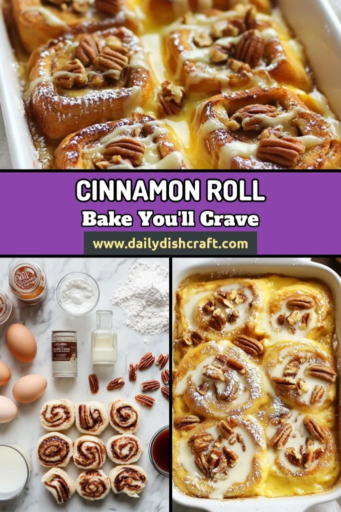 Indulge in the deliciousness of Cinnamon Roll French Toast Bake, an easy breakfast casserole perfect for any holiday brunch! Combining baked cinnamon rolls with a creamy maple syrup French toast mixture, this dish is a warm hug on a plate. Whip it up in just 45 minutes for a crowd-pleasing treat. Drizzle with icing and serve with fresh fruit for a stunning presentation. Save this recipe for your next brunch! #CinnamonRollFrenchToastBake #EasyBreakfastCasserole #HolidayBrunchRecipe #BakedCinnamonRolls