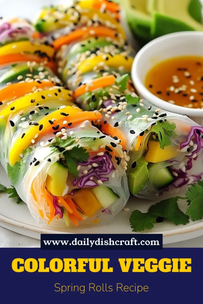 Discover the vibrant world of Rainbow Veggie Spring Rolls with this delicious rice paper spring rolls recipe. Packed with fresh vegetables and bursting with flavor, these healthy summer rolls are perfect for a light meal or snack. Don't forget to whip up the vegan spring rolls dipping sauce for an extra kick! Easy to make and irresistibly tasty, your friends will love them. Save and share this recipe today! #SpringRolls #HealthyEating #VeganRecipes #SummerRolls