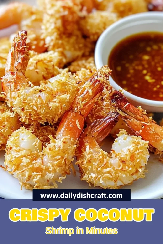 Indulge in this Crispy Coconut Shrimp Recipe made effortlessly in your air fryer! This Easy Coconut Shrimp dish features succulent shrimp coated in Panko breadcrumbs and shredded coconut for that perfect crunch. Discover why this is one of the Best Air Fryer Recipes you'll ever try! Serve with sweet chili sauce for a delightful twist. Click to save this Panko Coconut Shrimp and elevate your appetizer game! #AirFryerShrimp #CrispyCoconutShrimp #BestAirFryerRecipes #EasyCoconutShrimp