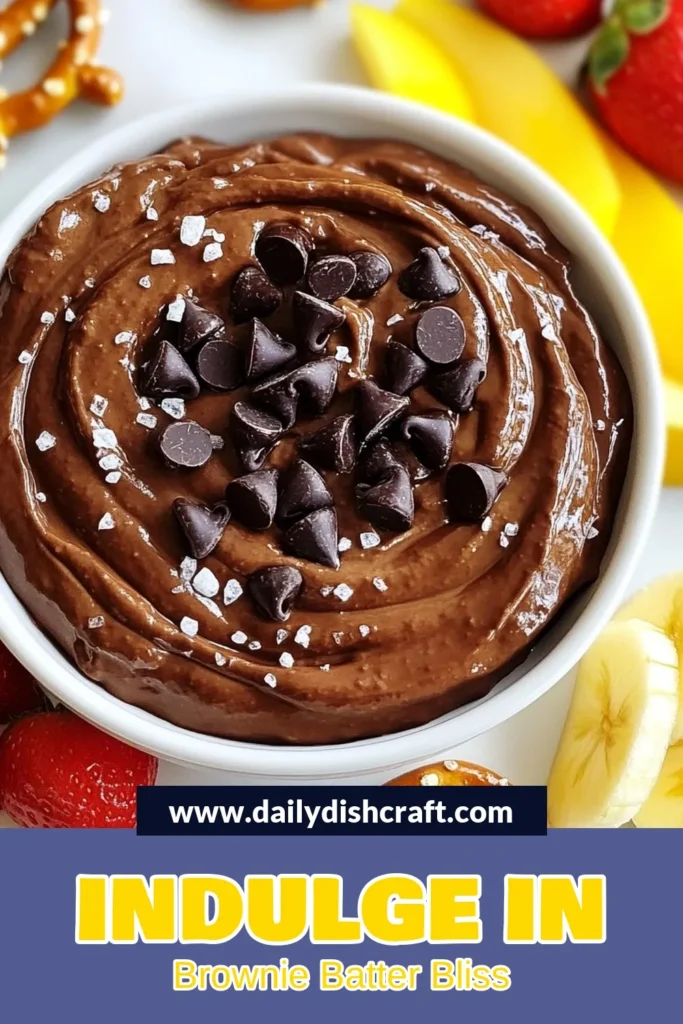 Craving a sweet treat? Try this delicious brownie batter hummus! This easy chickpea dessert recipe is a healthy dessert hummus that satisfies your chocolate cravings. Made with almond butter and dark chocolate chips, it’s perfect for dipping fruit or pretzels. Enjoy a guilt-free indulgence with this vegan chocolate dip that's ready in just 10 minutes. Save this recipe for your next sweet snack! #BrownieBatterHummus #HealthyDessert #ChickpeaDessert #VeganChocolateDip
