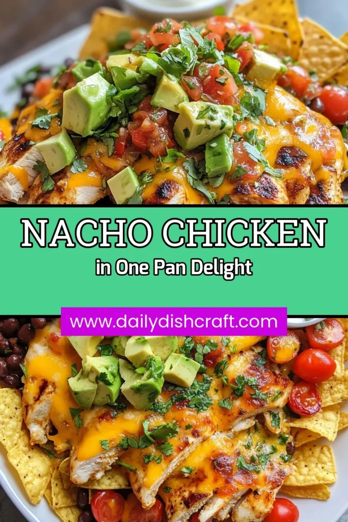 Discover the ultimate sheet pan nacho chicken recipe that's perfect for busy nights! This easy chicken nacho recipe combines tender, baked nacho chicken with crispy tortilla chips, making a delicious one pan nacho dinner that's sure to please the whole family. Add your favorite toppings and enjoy a flavorful meal in just 35 minutes. Save this easy recipe for your next dinner! #SheetPanNachoChicken #EasyChickenRecipe #OnePanDinner #BakedNachoChicken