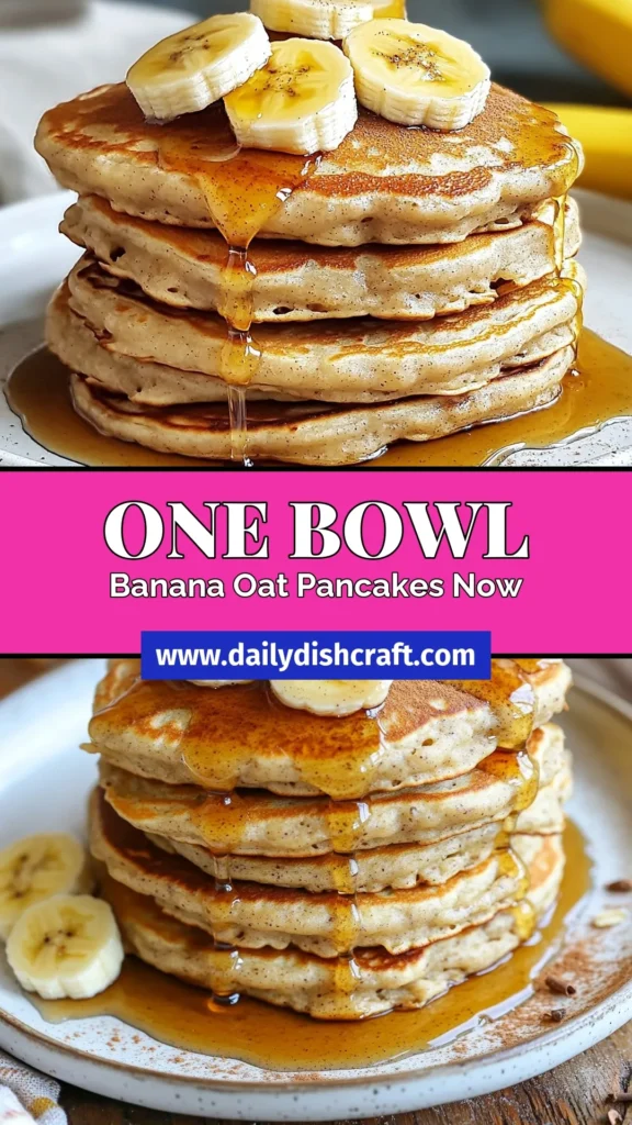 Start your day with these delicious One-Bowl Banana Oat Pancakes! This fluffy pancake recipe is not only easy to make but also a healthy pancake recipe that you can whip up in no time. Perfect for a quick one-bowl breakfast, these banana oat pancakes are sure to impress. Drizzle with maple syrup or top with fresh fruit for extra yum! Try this easy pancake recipe today and savor the goodness! #BananaOatPancakes #BreakfastRecipes #HealthyEating #EasyPancakes