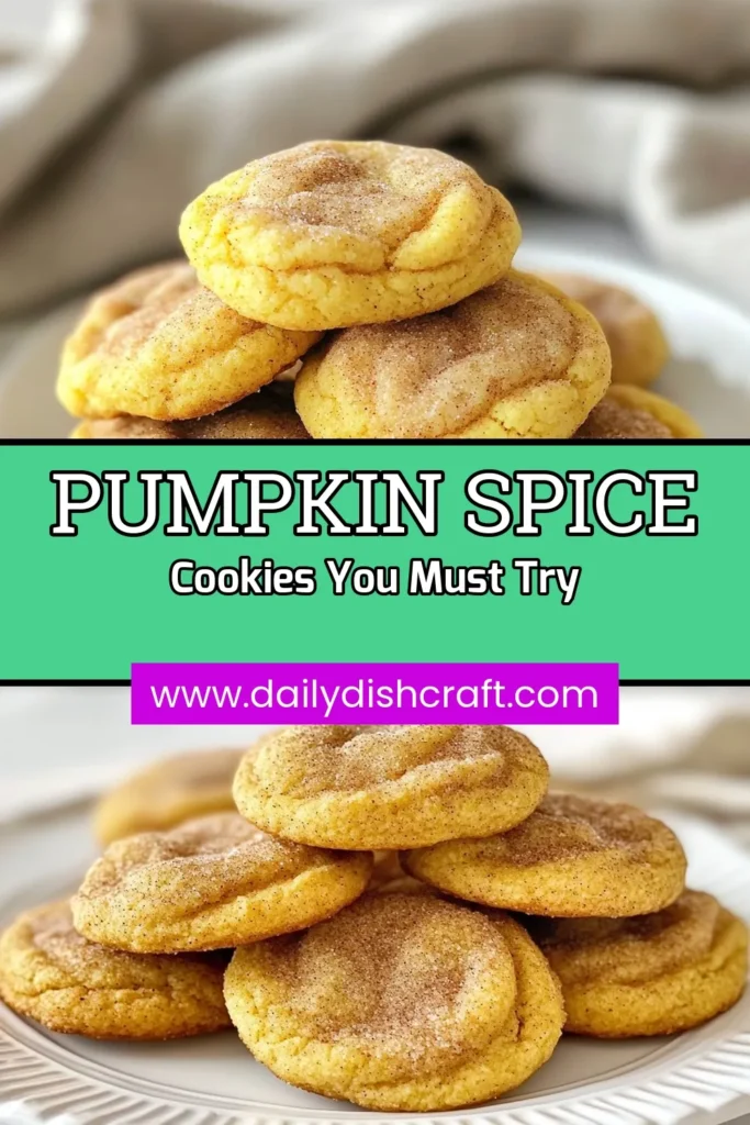 Indulge in the flavors of fall with these Pumpkin Spice Snickerdoodles! This delightful pumpkin cookies recipe combines cinnamon and pumpkin goodness for a perfect autumn treat. Discover how to make Snickerdoodle cookies with pumpkin, and learn fun pumpkin cookie decorations to impress your guests. Whether for a cozy gathering or a festive celebration, these Fall dessert ideas are a must-try. Save this recipe and bring warmth to your kitchen today! #PumpkinSpiceSnickerdoodles #FallDesserts #PumpkinCookies #BakingJoy