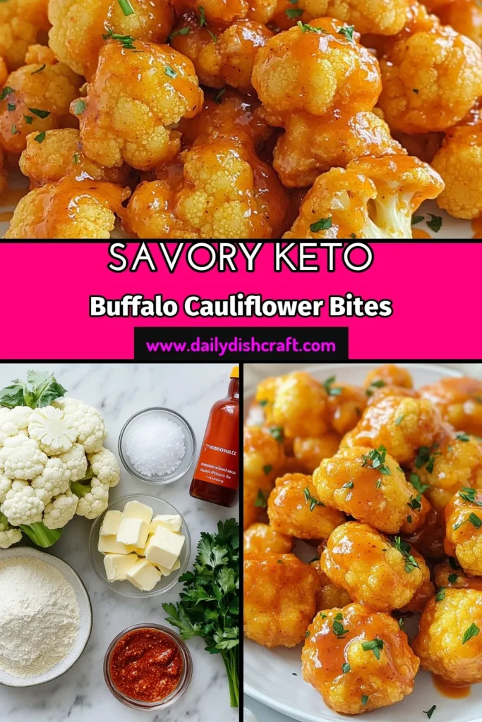 Discover the ultimate Spicy Keto Cauliflower Bites that are perfect for any occasion! This Buffalo Cauliflower Recipe is not only delicious but also a fantastic option for Keto Appetizers. With low carb cauliflower snacks, you can enjoy a healthy and satisfying treat without the guilt. Whip up these flavorful bites in just 40 minutes! Try them today and elevate your snack game. Save this recipe for later! #KetoSnacks #SpicyCauliflower #HealthyEating #LowCarbDiet