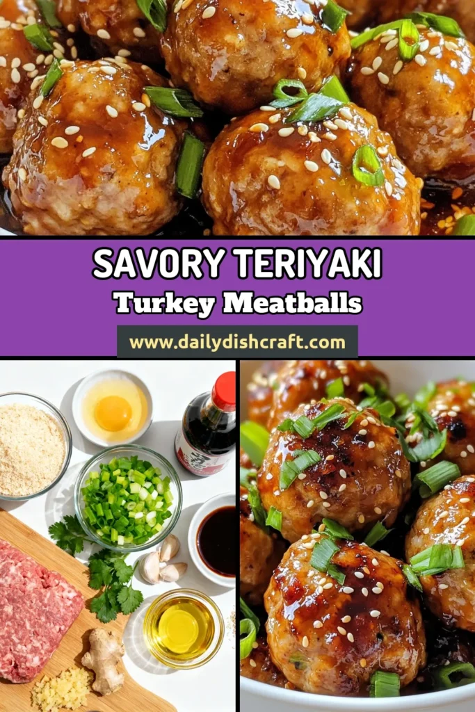 Indulge in these delicious teriyaki turkey meatballs, a healthy twist on a classic favorite! This ground turkey meatballs recipe is perfect for weeknight dinners, packed with flavor and made with a homemade teriyaki sauce. Oven-baked for a simple yet satisfying meal, these healthy turkey meatballs are easy to prepare and sure to impress. Save this recipe for a nutritious dinner idea! #teriyakiturkeymeatballs #ovenbakedmeatballs #healthyturkeymeatballs #groundturkeymeatballsrecipe