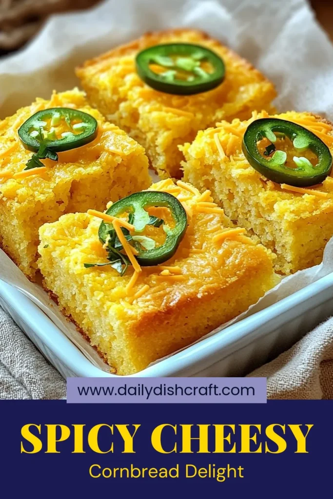 Discover the perfect Jalape&ntilde;o cornbread recipe that brings a spicy kick to your table! This Cheddar jalape&ntilde;o cornbread is an easy cornbread with cheese that balances savory flavors and tender crumbs. Ideal as a side dish or a snack, this spicy cornbread with jalape&ntilde;os will impress your family and friends. Try this delicious recipe today and elevate your cornbread game! Save and share your creations! #Cornbread #Jalape&ntilde;o #Baking #CheddarCheese