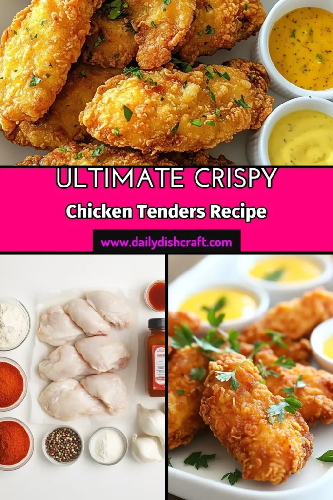 Experience the ultimate homemade chicken tenders recipe with these crispy buttermilk fried chicken tenders! Marinated in a flavorful buttermilk chicken marinade, these easy fried chicken tenders are coated to perfection for a crunch you can't resist. Perfect for any meal, serve them with your favorite dipping sauces! Click for the full recipe and make dinner unforgettable. #FriedChicken #ChickenTenders #ComfortFood #HomemadeRecipes