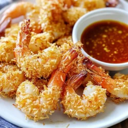 - 1 pound large shrimp, peeled and deveined - 1 cup unsweetened shredded coconut - 1/2 cup Panko breadcrumbs - 1/2 cup all-purpose flour - 2 large eggs - 1 tablespoon fresh lime juice - 1 teaspoon garlic powder - 1 teaspoon smoked paprika - Salt and black pepper - Cooking spray You can swap the shrimp with other seafood like chicken or fish. For a gluten-free option, use almond flour or gluten-free breadcrumbs. These swaps work well and still taste great. To make your shrimp even tastier, try adding spices like cayenne pepper or chili powder for a kick. When selecting fresh shrimp, look for a mild scent and a nice pink color. Fresh shrimp will always give you the best results. {{ingredient_image_2}} - Preheat the air fryer to 375&deg;F (190&deg;C). - Allow about 5 minutes for preheating. Starting with a hot air fryer helps the shrimp cook evenly. It also gives them that nice crunch we all love. - First, mix together 1/2 cup of flour, 2 large eggs, and 1 cup of coconut with 1/2 cup of Panko breadcrumbs. - For the flour, add a pinch of salt and pepper to season. - To the eggs, mix in 1 tablespoon of lime juice, 1 teaspoon of garlic powder, and 1 teaspoon of smoked paprika. Now, coat each shrimp one by one. First, dredge it in the flour. Shake off any extra flour. Next, dip it in the egg mix, covering it well. Finally, coat it with the coconut and Panko mixture. Press gently to help the coating stick. This process is key for a crispy bite. - Arrange the shrimp in a single layer in the air fryer basket. - Make sure they are not touching, as this helps them crisp up. - Mist them lightly with cooking spray for a golden finish. Air fry the shrimp for about 8-10 minutes. Flip them halfway through. This ensures both sides get that perfect crisp. Keep an eye on them until they turn golden brown. Once done, serve them right away for the best taste. To get the best crispiness, space the shrimp in the air fryer. They should not touch each other. This helps hot air flow around them. I always use cooking spray to get a nice golden color. A light mist on the shrimp does wonders! For air frying coconut shrimp, preheat your air fryer to 375&deg;F (190&deg;C). This step ensures even cooking. Cook for 8 to 10 minutes. Flip the shrimp halfway through for even browning. Watch them turn golden and crispy! Pair these shrimp with sweet chili sauce for a fun kick. Mango salsa also adds a fruity twist. Both sauces enhance the shrimp's rich flavors. For side dishes, try a fresh salad or a bowl of rice. You can also serve them with crunchy slaw. These sides balance the meal and add texture. Make your dish pop! Garnish shrimp with lime wedges and fresh cilantro. The bright colors make it more appealing. Arrange the shrimp on a vibrant platter. Plating can be fun! Try stacking the shrimp or creating a fan shape. This adds a nice touch to your meal. Your guests will be impressed! Pro Tips Perfecting the Crunch: For an extra crispy texture, consider double coating the shrimp. After the initial coating, dip them again in the egg mixture and the coconut-Panko mix before air frying. Temperature Check: Ensure your air fryer is preheated properly. A hot air fryer ensures the shrimp cook evenly and develop that golden-brown crust you&rsquo;re aiming for. Flavor Boost: Experiment with adding spices to the Panko-coconut mixture. A pinch of cayenne pepper or some grated lime zest can elevate the flavor profile significantly. Serving Suggestions: Serve your crispy shrimp with a variety of dipping sauces such as sweet chili sauce, spicy mayo, or a tangy mango salsa to complement the coconut flavor. {{image_4}} Want to spice things up? You can add cayenne or chili powder for heat. Just a pinch can change the whole dish! If you love a bit of kick, try this. You can also play with coatings. Mix in crushed nuts or sesame seeds for a nutty crunch. Switch up the coconut with crushed cornflakes for a fun twist. Each change gives a unique flavor that keeps things exciting. This recipe isn't just for shrimp. You can use chicken or fish too. Chicken strips can work great and taste yummy. For a vegan option, try tofu or tempeh. Just coat them like you would the shrimp. They will soak up all the flavors and cook beautifully. For a low-carb or keto-friendly version, skip the flour. Use almond flour instead. It keeps the crispiness while reducing carbs. If you need allergen-friendly options, you can make it dairy-free and nut-free. Use coconut milk instead of eggs for binding. This keeps the dish safe for those with allergies. Enjoy this crispy coconut treat while meeting dietary needs. To keep your cooked coconut shrimp fresh, place them in an airtight container. Make sure the shrimp cool down first. This helps avoid moisture build-up, which can make them soggy. Store them in the fridge for up to three days. When you put them away, layer paper towels at the bottom of the container. This will absorb any extra moisture and keep them crispy longer. For the best results, reheat your shrimp in the air fryer. Preheat the air fryer to 350&deg;F (175&deg;C). Place the shrimp in a single layer and heat for about 3-5 minutes. This method keeps them crisp. You can also use an oven. Set it to 350&deg;F (175&deg;C) and bake for 5-7 minutes. Avoid using the microwave, as it can make them soggy. If you want to freeze your shrimp, it&rsquo;s best to do this before cooking. Spread the uncooked shrimp on a baking sheet. Freeze them for about an hour, then transfer them to a freezer bag. This prevents them from sticking together. To cook frozen shrimp, thaw them in the fridge overnight. For the best taste, cook them right after thawing. Yes, you can use frozen shrimp. Thaw them before cooking. To thaw shrimp, place them in a bowl of cold water for about 10-15 minutes. Change the water if it gets too warm. You can also leave them in the fridge overnight. Make sure to pat them dry with a paper towel before coating. This helps the coating stick better. Cooked shrimp turn a bright pink color. When they curl into a C shape, they are done. The coating should be golden brown and crispy. You can also cut one open. If it is opaque in the middle, it's ready to eat. Coconut shrimp pairs well with many sides. Here are a few ideas: - Zesty sweet chili sauce for dipping - Refreshing mango salsa for a fruity kick - A simple green salad for freshness - Coconut rice for a tropical vibe - Fries or plantains for a fun crunch These sides will enhance your meal and make it even more enjoyable! This article covered everything you need to know to make air fryer coconut shrimp. We explored ingredients and seasonings, along with steps for cooking and achieving crispiness. You learned about storage, variations, and serving ideas. In closing, enjoy your tasty coconut shrimp! With these easy instructions and tips, you can impress anyone at your next meal. Don&rsquo;t hesitate to try new flavors and adapt as you like. Your kitchen can be a fun place for cooking. Happy frying!