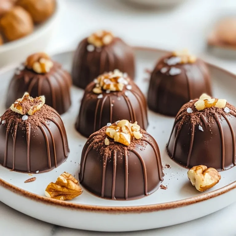 To make Keto Peanut Butter Chocolate Fat Bombs, you need a few simple ingredients. Gather these items to start your cooking adventure: - 1 cup natural, unsweetened peanut butter - 1/2 cup coconut oil, melted - 1/4 cup unsweetened cocoa powder - 1/4 cup sugar-free sweetener (like erythritol or stevia) - 1 teaspoon vanilla extract - 1/4 teaspoon salt - 1/2 cup chopped nuts (optional, for extra crunch) Each ingredient plays a key role. The peanut butter and coconut oil provide healthy fats. Cocoa powder adds rich chocolate flavor. The sweetener keeps it keto-friendly. Vanilla and salt enhance the taste. If you like texture, the chopped nuts are a fun addition. When you mix these ingredients, you create a creamy, tasty treat. These fat bombs are not just delicious; they fit perfectly into a keto diet. You can enjoy them as a snack or dessert. Plus, they are easy to make! {{ingredient_image_2}} 1. In a large mixing bowl, combine 1 cup of natural, unsweetened peanut butter with 1/2 cup of melted coconut oil. 2. Use a spatula or whisk to mix them until smooth. This makes the base for our fat bombs. 3. Next, add 1/4 cup of unsweetened cocoa powder, 1/4 cup of sugar-free sweetener, 1 teaspoon of vanilla extract, and 1/4 teaspoon of salt. 4. Stir well until all ingredients blend into a smooth mixture. 5. If you want a crunch, fold in 1/2 cup of chopped nuts. This adds texture and flavor. 1. Prepare a mini muffin tin or silicone mold. Line each cup with cupcake liners or lightly grease them. 2. Using a spoon or small ladle, fill each cup with the chocolate mixture. Fill them about two-thirds full. This leaves space for expansion as they set. 1. Place the filled muffin tin in the freezer. Freeze for about 30-60 minutes. They should be firm and hard. 2. To remove the fat bombs, gently pull them from the molds. 3. Store them in an airtight container. Keep them in the fridge for quick access or the freezer for longer storage. To make the best fat bombs, start with smooth mixing. I use a large bowl for easy stirring. Mix the peanut butter and melted coconut oil first. This helps create a good base. Use a spatula for better control. Avoid clumps by adding dry ingredients slowly. Stir continuously to blend everything well. You want a smooth texture, so take your time. For serving, presentation matters. Place the fat bombs on a decorative plate. You can dust them with cocoa powder or sea salt. This adds flavor and looks nice. Pair these fat bombs with coffee or almond milk. The rich taste of chocolate goes well with these drinks. You can also enjoy them as a quick snack on their own. These fat bombs provide great health perks. They are high in healthy fats from peanut butter and coconut oil. These ingredients help keep you full and satisfied. The sugar-free sweetener fits perfectly into a keto diet. Each fat bomb is low in carbs, making them a smart snack choice. Using unsweetened cocoa powder adds antioxidants, too. Enjoy these treats guilt-free while sticking to your dietary goals. Pro Tips Use Quality Ingredients: The flavor of your fat bombs largely depends on the quality of the peanut butter and cocoa powder you use. Opt for natural, unsweetened peanut butter without added sugars or oils for the best results. Experiment with Flavors: Feel free to customize your fat bombs by adding different extracts like almond or coconut. You can also try mixing in spices such as cinnamon for an extra depth of flavor. Storage Tips: To keep your fat bombs fresh and tasty, store them in an airtight container. If you have a large batch, consider separating layers with parchment paper to prevent sticking. Serving Suggestions: For a fun twist, try rolling your fat bombs in shredded coconut or crushed nuts before freezing. This adds a delightful texture and makes them even more visually appealing! {{image_4}} You can change the flavor of your fat bombs easily. Try using almond butter instead of peanut butter for a nutty twist. Sunflower seed butter is a great option too. You can also add extracts. A drop of almond extract gives a nice nutty aroma. Mint extract adds a fresh taste, perfect for chocolate lovers. If you want vegan or dairy-free options, use coconut milk instead of coconut oil. You can swap peanut butter for a nut-free spread. Sweeteners like monk fruit or agave syrup work well too. They keep the carbs low while giving a tasty sweetness. For a fun crunch, add chopped nuts like almonds or walnuts. Mix in some seeds like chia or flaxseed for extra nutrition. You can also use different molds to create fun shapes. Silicone molds come in various designs and make your fat bombs look unique. Store your Keto Peanut Butter Chocolate Fat Bombs in an airtight container. This keeps them fresh and tasty. If you want to access them easily, the fridge works best. For longer storage, the freezer is ideal. Just remember to let them thaw for a few minutes before you enjoy them. In the fridge, these treats last about one week. If you freeze them, they can last up to three months. Always check for signs of spoilage. If they smell off or look discolored, it’s time to toss them. You can refreeze them if needed. Just make sure they are in an airtight container. This helps keep their texture smooth. When you thaw them, do it slowly in the fridge. This way, they stay creamy and delicious. Each fat bomb has about 1-2 grams of carbs. This is low and perfect for keto. The main ingredients, like natural peanut butter and cocoa powder, keep carbs down. Use a sugar-free sweetener to avoid extra sugars. This makes them a great treat for anyone on a low-carb diet. You can use regular peanut butter, but natural is best. Natural peanut butter has no added sugars or oils. Processed peanut butter can have fillers that add carbs. Always check the label for hidden sugars. For a keto diet, stick with natural peanut butter for the best results. Yes, these fat bombs are great snacks. They provide healthy fats that help keep you full. This helps you stay on track with your keto goals. You can enjoy them anytime you need a quick energy boost. They fit perfectly into a low-carb lifestyle. You can make these fat bombs ahead of time. Just prepare them and freeze them in an airtight container. They last a few weeks in the freezer. When you want one, let it sit out for a few minutes. This way, they stay fresh and ready to eat! In this post, we explored how to make Keto Peanut Butter Chocolate Fat Bombs. We covered the simple ingredients, detailed steps, and useful tips for perfecting your mix. You learned about flavor variations and storage tips to keep your snacks fresh. Overall, this treat fits well into a keto diet and offers great health benefits. Enjoy making and sharing these fat bombs, as they are a tasty and satisfying snack choice!