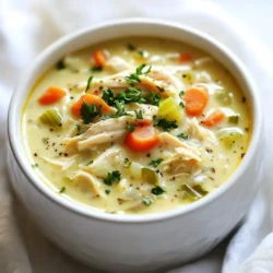 To make Instant Pot Chicken and Wild Rice Soup, you need a few key items. Here&rsquo;s what you'll need: - 1 pound boneless, skinless chicken breasts - 1 cup wild rice, thoroughly rinsed and drained - 1 medium onion, finely diced - 3 cloves garlic, minced - 3 medium carrots, peeled and diced - 3 celery stalks, diced - 4 cups low-sodium chicken broth - 1 cup coconut milk (or heavy cream for a richer flavor) - 1 teaspoon dried thyme - 1 teaspoon dried rosemary - 1 teaspoon salt (adjust based on taste) - 1/2 teaspoon freshly ground black pepper - 2 tablespoons olive oil - Fresh parsley, chopped for garnish When selecting ingredients, look for fresh produce. Choose firm carrots and crisp celery. Select chicken that is pink and not slimy. For wild rice, pick a package with no broken grains. You can add extra flavor with some optional ingredients. Consider: - 1 cup of mushrooms, sliced - 1-2 cups of spinach or kale - A squeeze of lemon juice for brightness If you have dietary restrictions, substitute coconut milk with almond milk or oat milk. For a vegan option, replace chicken with chickpeas or tofu and use vegetable broth. This soup is not only tasty but also nutritious. Here&rsquo;s a quick look at the nutritional breakdown per serving: - Calories: About 350 - Protein: 30g - Carbohydrates: 35g - Fat: 15g The soup is rich in vitamins from the veggies. Chicken adds protein, while wild rice gives fiber. This meal can help keep you full and satisfied. {{ingredient_image_2}} To start, set your Instant Pot to saut&eacute; mode. When it&rsquo;s hot, pour in the olive oil. Add the diced onion, carrots, and celery. Stir these vegetables for about five minutes. You want them to soften and the onions to turn clear. This step builds the base flavor. Next, stir in the minced garlic. Keep stirring for another minute until you smell the garlic. Timing here is key. If you cook the garlic too long, it can burn and taste bitter. Now, season the chicken breasts with salt, black pepper, thyme, and rosemary. Place the chicken on top of the saut&eacute;ed vegetables in the pot. Then, add the rinsed wild rice. Gently pour in the chicken broth, making sure to mix everything well. Close the lid securely and set the valve to sealing. Choose the manual (or pressure cook) setting. Cook on high pressure for 25 minutes. Once done, let the pressure release naturally for about ten minutes. After that, switch to a quick release for any leftover pressure. Carefully open the pot and use tongs to take out the chicken breasts. Shred the chicken into bite-sized pieces with two forks. Return the shredded chicken to the pot. Now it&rsquo;s time to add the coconut milk or heavy cream. Pour it in and stir well. This makes the soup creamy and rich. Heat the soup on saut&eacute; mode for another five minutes, stirring gently to combine all flavors. Taste the soup and adjust the seasoning as needed. If you want more flavor, you may add salt or pepper. Serve it hot, and don&rsquo;t forget to garnish with freshly chopped parsley for a fresh touch! One common mistake is not rinsing the wild rice. Always rinse it well to remove excess starch. This helps the rice cook more evenly and prevents it from becoming gummy. Another error is overcooking the chicken. The Instant Pot cooks quickly. If you let the chicken cook too long, it can become dry. Use a meat thermometer to check for doneness. Aim for 165&deg;F for juicy chicken pieces. Using too much liquid can also affect the soup's texture. Follow the recipe closely. The balance of broth and coconut milk gives the soup a creamy, rich taste. For storing leftovers, let the soup cool completely first. Store it in an airtight container in the fridge. It will stay fresh for up to three days. If you want to freeze it, keep it in a freezer-safe container. It can last for up to three months. Just remember, the texture may change after freezing. To reheat, use a pot on medium heat. Stir often to prevent sticking. If it seems too thick, add a little water or broth. Heat until it reaches your desired temperature. To enhance your meal, serve the soup with crusty bread. A fresh side salad also pairs nicely. For a pop of color, top each bowl with freshly chopped parsley. You can add a squeeze of lemon for extra brightness. Feel free to serve it in rustic bowls for a cozy touch. A sprinkle of black pepper can add a nice finish, too. Enjoy your warm bowl of comfort! Pro Tips Use Fresh Herbs: Fresh thyme and rosemary can elevate the flavor of your soup compared to dried herbs. Consider adding some fresh herbs at the end of cooking for a burst of freshness. Adjust the Creaminess: If you prefer a lighter soup, use coconut milk. For a richer, more indulgent flavor, opt for heavy cream. You can even mix both for a perfect balance. Meal Prep Friendly: This soup stores well in the refrigerator for up to 4 days. Consider making a double batch to enjoy throughout the week or freeze portions for later. Perfect Pairing: Serve the soup with crusty bread or a side salad to make a complete meal. A sprinkle of lemon juice atop each bowl can also enhance the flavors beautifully. {{image_4}} To make a vegetarian version of this soup, simply swap out the chicken and broth. Use 1 pound of firm tofu as your main protein. Cut the tofu into cubes and saut&eacute; it with the vegetables. For the broth, use vegetable broth instead of chicken broth. This keeps the soup rich and tasty while making it meat-free. You can make this soup even more flavorful. Adding spices like cumin or paprika brings warmth. Fresh herbs like dill or basil can add a bright touch. You can also mix in other vegetables for more texture. Try adding peas, spinach, or bell peppers. They add color and nutrients without changing the soup's heartiness. To make this soup gluten-free, check all labels for hidden gluten. Use gluten-free broth and wild rice, which is naturally gluten-free. If you want to thicken the soup, use cornstarch or arrowroot powder instead of flour. This way, everyone can enjoy this comforting meal without worry. The total time to make this soup is about 50 minutes. This includes 15 minutes for prep and 25 minutes for cooking. After cooking, let the pressure release naturally for 10 minutes. This step adds flavor and makes the chicken tender. Yes, you can use brown rice. However, you need to adjust the cooking time. Brown rice takes longer to cook than wild rice. Set the Instant Pot to cook for 35 minutes instead of 25. Rinse the rice well before adding it to the pot. This will help remove excess starch. For more protein, consider adding cooked beans or lentils. Shredded rotisserie chicken is a great option too. If you like seafood, try adding shrimp. Each of these options will add flavor and nutrition to your soup. Adjust the cooking time if needed for any added ingredients. You can follow along with a simple step-by-step video. This visual guide shows each step clearly. Watching the process helps you get it just right. You can find the video on popular cooking sites or platforms like YouTube. Search for "Instant Pot Chicken and Wild Rice Soup" to see it in action. Good food looks good! Appealing photos make you hungry. When you see a bowl of soup with fresh parsley on top, you want to taste it. Photos help you know what to aim for. They inspire you to create something delicious. Take your time to snap a great picture of your own dish. Share it with friends to show off your cooking skills! Having a print-friendly recipe card is super helpful. You can hang it on your fridge or keep it in your recipe box. A clear format makes it easy to read while you cook. You can find printable cards on many cooking websites. These cards often include tips and tricks to make cooking even easier. Look for a version that you can save and print out for your kitchen! This blog post covered everything you need to make delicious Instant Pot Chicken and Wild Rice Soup. We explored essential and optional ingredients, tips for cooking, and common mistakes to avoid. I shared variations, storage tips, and ways to enhance flavor for all diets. Remember to choose fresh ingredients and follow the steps carefully for great results. I hope you feel equipped to make a tasty soup that warms your soul. Enjoy creating this comforting dish with your own unique twist!