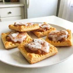 - 2 cups all-purpose flour - 1/2 teaspoon salt - 1/4 teaspoon baking powder - 1/2 cup unsalted butter, cold and cubed - 1/4 cup granulated sugar - 1/4 cup brown sugar, packed - 1 large egg, beaten - 1 tablespoon vanilla extract - 1 tablespoon milk - 1/2 cup brown sugar, packed - 1 tablespoon ground cinnamon - 2 tablespoons all-purpose flour - 1 cup powdered sugar - 2 tablespoons milk (more for adjustment as needed) - Extra cinnamon for dusting (optional) Gathering your ingredients is the first step to making these tasty bars. Start with the main ingredients. You need flour, salt, baking powder, butter, granulated sugar, brown sugar, an egg, vanilla extract, and milk. Each one plays a role in creating a smooth and buttery dough. Next, let&rsquo;s focus on the filling. Brown sugar, ground cinnamon, and a bit of flour make this layer sweet and spiced. This filling brings warmth and comfort to the bars. Lastly, for the topping, you'll mix powdered sugar and milk for a sweet glaze. You can add extra cinnamon to the top if you want more flavor. This brings the whole dish together. Each ingredient adds to the taste and texture, making your bars a simple treat everyone will love! {{ingredient_image_2}} - Preheat the oven to 350&deg;F (175&deg;C). - Line an 8x8 inch baking pan with parchment paper. - In a large bowl, whisk the flour, salt, and baking powder. - Add the cold, cubed butter. Mix until it looks crumbly. - Stir in the granulated sugar, brown sugar, beaten egg, vanilla extract, and milk. - Set aside one-third of the dough for the top. - Press the remaining dough into the baking pan. - In a small bowl, mix brown sugar, cinnamon, and flour for the filling. - Sprinkle this sweet mix over the dough base. - Roll out the reserved dough and place it on top. - Bake for 25-30 minutes until golden brown. - Let the bars cool in the pan for about 10 minutes. - Lift the bars out using the parchment paper. Cool completely on a wire rack. - Whisk powdered sugar and milk until smooth. - Drizzle the glaze over the cooled bars. - Optionally, dust with extra cinnamon for a sweet touch. - Use cold butter for flakiness. Cold butter makes the dough light and crisp. - Avoid overmixing the dough. This keeps the bars tender and not tough. - Add vanilla or almond extract for depth. These small touches can boost the taste. - Experiment with spices like nutmeg. A hint of nutmeg adds warmth and richness. - Adjust milk for desired consistency. You want a smooth glaze, not too thick or runny. - Use a squeeze bottle for even drizzling. This helps you cover the bars neatly and beautifully. Pro Tips Chill the Butter: Ensure your butter is very cold before mixing. This helps create a flakier crust by preventing the butter from melting into the flour. Use Parchment Paper: Lining your baking pan with parchment paper not only prevents sticking but also makes it easier to lift the bars out for cutting and serving. Adjust the Cinnamon: Feel free to adjust the amount of cinnamon in the filling according to your taste preference. Adding a bit more can enhance the warm flavor. Perfect Glaze Consistency: When making the glaze, start with less milk and gradually add more until you achieve a smooth, pourable consistency that coats the back of a spoon. {{image_4}} Want to mix things up? You can add fruits or nuts to your bars. - Incorporate raisins or pecans: Add a handful of raisins or chopped pecans to the filling. They bring a nice chew and crunch. - Try apple or pear filling variations: You can swap the brown sugar filling with sliced apples or pears. Just cook them a bit first to soften. If you need a gluten-free option, it&rsquo;s easy! Just use a gluten-free flour blend instead of all-purpose flour. This keeps the taste and texture close to the original. For a healthier twist, try this simple swap: - Replace some brown sugar with honey or maple syrup: Both add sweetness and flavor. Start by using half the brown sugar and adding honey or syrup to taste. This change keeps your bars tasty and a bit healthier. To keep your Brown Sugar Cinnamon Pop Tart Bars fresh, store them in an airtight container at room temperature. This way, they stay soft and tasty for up to five days. If you want them to last longer, put them in the fridge. Just remember, chilling may change the texture a bit, but they will still be delicious! Freezing is a great option for these bars. You can freeze individual bars for easy access. Wrap each bar tightly in plastic wrap, then place them in a freezer bag. They will keep well for up to three months. When you want to enjoy them, just take a bar out and thaw it in the fridge overnight. For a quicker option, you can let it sit at room temperature for about an hour. Enjoy your sweet treat whenever you crave it! To make these bars gluten-free, swap all-purpose flour for a gluten-free blend. Look for a mix that works well in baking. You can also check the packaging for a 1:1 ratio. This change keeps the flavor while making it safe for those who need gluten-free options. Just remember to check all other ingredients for gluten. Yes, you can use margarine in place of butter. This helps make the bars dairy-free and suitable for some diets. Choose a stick margarine for the best results. Keep in mind that margarine may change the taste slightly. You can store these bars in an airtight container for about 3 to 5 days at room temperature. If you want them to last longer, they can go in the fridge. Just remember to let them cool completely before storing. If you need a dairy-free option, use almond milk or oat milk for the glaze. Both options will keep the glaze smooth and tasty. You can also use water, but it may not be as rich. Yes, you can make the dough ahead of time. Wrap it tightly and keep it in the fridge for up to 2 days. When you are ready, just let it sit at room temp for a few minutes before rolling it out. This makes it easier to work with. These tasty Brown Sugar Cinnamon Pop Tart Bars are easy to make. We covered the key ingredients, step-by-step methods, and helpful tips to perfect them. You can even try variations to suit different diets or flavors. Remember, using cold butter keeps the dough flaky and fun. Store them carefully so they stay fresh. Now, you have all the tools needed to impress friends and family with these delicious treats! Enjoy baking and sharing your tasty creations!