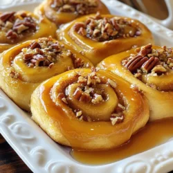 - 4 cups all-purpose flour - 1 packet (2&frac14; teaspoons) instant yeast - &frac12; cup granulated sugar - 1 teaspoon salt - ⅓ cup unsalted butter, melted - 1 cup milk, warmed to about 110&deg;F (43&deg;C) - 2 large eggs - 1 tablespoon pure vanilla extract - 1 cup packed brown sugar - 2 tablespoons ground cinnamon - &frac12; cup chopped pecans - &frac12; cup unsalted butter, softened to room temperature - 1 cup pure maple syrup - &frac12; cup unsalted butter, melted - 1 cup chopped pecans The dry ingredients form the base of our sticky buns. The flour gives structure, while the yeast helps them rise. Sugar adds sweetness, and salt balances the flavors. The wet ingredients bring moisture and richness. Melted butter adds flavor, while warm milk activates the yeast. Eggs provide richness and help bind everything together. Vanilla adds a lovely aroma. For the filling, brown sugar and cinnamon create that classic sticky bun taste. Chopped pecans add a nice crunch and nutty flavor. The softened butter helps the filling stick to the dough. Finally, the sticky topping is where the magic happens. Pure maple syrup creates a sweet glaze. Melted butter makes it rich, and more chopped pecans bring that delightful crunch. Each layer works together for a sweet and satisfying treat. {{ingredient_image_2}} - In a large bowl, combine 4 cups of flour, 2&frac14; teaspoons of instant yeast, &frac12; cup of sugar, and 1 teaspoon of salt. Mix them well. - In a separate bowl, whisk together ⅓ cup of melted butter, 1 cup of warm milk, 2 eggs, and 1 tablespoon of vanilla extract. - Gradually pour the wet mixture into the dry ingredients. Stir with a spoon until the dough starts to form. - Transfer the dough to a floured surface. Knead it for 5-7 minutes until it feels smooth and elastic. - Place the dough in a greased bowl. Cover it with a towel and let it rise in a warm spot for 1 hour. It should double in size. - In a small bowl, mix 1 cup of packed brown sugar, 2 tablespoons of ground cinnamon, and &frac12; cup of chopped pecans. Set it aside. - After the first rise, gently punch the dough down. Roll it out into a rectangle about &frac14; inch thick. - Spread &frac12; cup of softened butter evenly across the dough. Sprinkle the filling mixture on top, covering it well. - Starting from one edge, roll the dough tightly into a log. Cut the log into 12 equal pieces. - For the sticky topping, whisk together 1 cup of maple syrup and &frac12; cup of melted butter in a bowl. - Pour this mixture into a greased 9x13 inch baking dish. Sprinkle 1 cup of chopped pecans over the syrup. - Place the cut sticky buns cut-side down in the dish. Cover it with plastic wrap and let it rise for another 30 minutes. - Preheat your oven to 350&deg;F (175&deg;C). - Bake the sticky buns for 25-30 minutes until golden brown. Let them cool for about 5 minutes. - Carefully invert the dish onto a serving plate to show off the gooey topping. To make great sticky buns, kneading is key. Knead the dough for about 5 to 7 minutes. You want it smooth and elastic. Check if it is ready by pressing your finger into it. If it springs back, it's good to go. Let it rise in a warm place until it doubles in size. This takes about an hour. To add more flavor, consider spices like nutmeg or cardamom. These spices mix well with cinnamon. You can also use different nuts. Walnuts or almonds can be tasty swaps for pecans. For a fruity twist, add raisins or dried cranberries. Serve your sticky buns warm for the best taste. Drizzle extra maple syrup on top for a sweet touch. Sprinkle more chopped pecans for a nice crunch. You can also pair them with coffee or tea. This balance makes the sweet buns even better. Pro Tips Proof Your Yeast: Always ensure your yeast is active by proofing it in warm milk with a bit of sugar before adding to the dough mixture. Keep Dough Warm: For optimum rising, place your dough in a warm, draft-free area, such as an oven turned off with the light on. Use Fresh Ingredients: Ensure your ingredients, especially the yeast and spices, are fresh for the best flavor and texture in your sticky buns. Let Them Rest: After baking, allow the sticky buns to rest for a few minutes before inverting them to achieve a perfect sticky topping. {{image_4}} You can switch up the nuts in your sticky buns. Walnuts add a rich taste. Almonds give a nice crunch. Hazelnuts bring a unique, sweet flavor. Each nut offers its own twist on this classic treat. Feel free to mix and match! Want to change the flavor? Try adding pumpkin spice for a fall vibe. Chocolate chips make it sweet and fun. Dried fruits, like raisins or cranberries, add a chewy texture. These simple changes create a new experience with each batch. For dairy-free options, replace butter with coconut oil. Use almond milk instead of regular milk. You can also find dairy-free butter for the topping. If you need gluten-free buns, swap all-purpose flour for a gluten-free blend. Make sure to use a recipe that supports these changes for the best results. To store leftovers, let the buns cool first. Place them in an airtight container. This keeps them fresh for about 2 to 3 days. If you want to keep them even longer, wrap them in plastic wrap. You can also cover them with foil for extra protection. For freezing sticky buns, make sure they are fully cooled. Wrap each bun tightly in plastic wrap, then place them in a freezer bag. They can last up to 3 months in the freezer. When you're ready to eat, remove one or more buns from the bag. To reheat, you can use the oven or microwave. For the oven, preheat to 350&deg;F (175&deg;C). Place the buns on a baking sheet. Heat them for about 10&ndash;15 minutes until warm. If using a microwave, place a bun on a plate and cover it with a damp paper towel. Heat for about 20-30 seconds. Enjoy your sweet treat warm! The best way to reheat maple pecan sticky buns is in the oven. Preheat your oven to 350&deg;F (175&deg;C). Place the buns on a baking sheet. Heat for about 10-15 minutes, or until warm. You can also use the microwave. Heat them for about 20-30 seconds. If you want them gooey, cover with a damp paper towel. Yes, you can make the dough ahead of time. After kneading, cover it tightly and chill in the fridge. The dough can stay fresh for up to 24 hours. When ready to bake, let it warm up for about 30 minutes before the first rise. This helps it rise better. You can tell when your sticky buns are done by their color and smell. They should be golden brown on top. Also, they should smell sweet and nutty. A toothpick can help too. Insert it in the center. If it comes out clean, they are ready. Yes, you can use other syrups like agave or honey. However, maple syrup gives a unique flavor. If you use another syrup, adjust the sweetness to taste. Each syrup has its own taste, so try different ones to find what you like. Sticky buns and cinnamon rolls differ mainly in their toppings. Sticky buns have a gooey topping made with syrup and nuts. Cinnamon rolls often have icing on top. Both are sweet and soft, but the flavors and textures can change with the toppings used. You now know how to make delicious maple pecan sticky buns from scratch. We explored each step, from mixing the ingredients to baking the buns. Remember to knead the dough well and let it rise for the best texture. Feel free to experiment with variations like different nuts or spices to make it your own. With proper storage, these treats can last for days or weeks. Enjoy sharing these warm, sweet buns with friends and family. Happy baking!