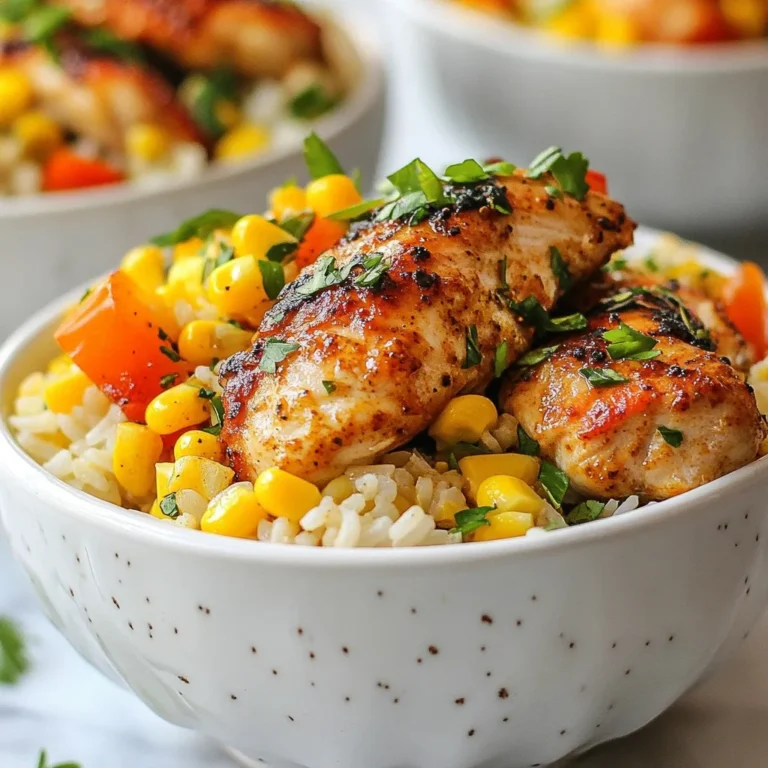 To make Cajun Chicken & Rice Foil Packs, gather these key ingredients: - 2 boneless, skinless chicken breasts, chopped into bite-sized pieces - 1 cup long-grain white rice - 2 cups chicken broth (low-sodium recommended) - 1 bell pepper, diced (choose between red or green for color) - 1 cup corn kernels (can be fresh, frozen, or canned) - 1 small onion, finely diced - 3 cloves garlic, minced - 2 tablespoons Cajun seasoning (adjust based on spice preference) - 1 teaspoon smoked paprika (for a deeper flavor) - 1 tablespoon olive oil - Salt and pepper to taste - Fresh parsley, chopped, for garnish Each ingredient plays a role in creating a flavorful dish. The chicken provides protein, while the rice acts as a hearty base. The bell pepper and onion add crunch and sweetness. Garlic and Cajun seasoning bring in bold flavors. Using low-sodium chicken broth helps control salt levels. You can select red or green bell peppers based on your taste or mood. The corn adds a touch of sweetness and color. Do not skip the fresh parsley! It adds a pop of color and freshness when you serve. Cooking with these fresh ingredients makes the meal bright and tasty. {{ingredient_image_2}} First, chop the chicken into bite-sized pieces. This helps it cook evenly. Next, dice your bell pepper and onion. You can choose red or green bell pepper for flavor and color. Then, measure one cup of long-grain white rice and two cups of low-sodium chicken broth. Set these aside; you'll need them soon. Start by preheating your grill to medium-high heat. If you prefer the oven, set it to 400°F (200°C). While that's heating, grab a large mixing bowl. Combine the chopped chicken, rice, diced bell pepper, corn, onion, and minced garlic in the bowl. Drizzle one tablespoon of olive oil over the mixture. Sprinkle two tablespoons of Cajun seasoning and one teaspoon of smoked paprika. Add salt and pepper to taste. Mix everything well, so each piece is coated in flavor. Now, tear out four sheets of aluminum foil, each about 12 inches long. Divide the chicken and rice mix evenly among the sheets, placing it in the center. Pour half a cup of chicken broth over each pile. This keeps everything moist while cooking. Fold the foil over the mixture and seal the edges tightly. Make sure there are no gaps for steam to escape. Place the packets on the preheated grill or in the oven. Cook for 25 to 30 minutes. Check that the chicken reaches an internal temperature of 165°F (75°C) and that the rice is tender. Once done, remove the packets and let them rest for a few minutes. Be careful when opening them; hot steam will escape. After resting, serve the contents into bowls. For a nice touch, garnish with freshly chopped parsley. You can also add a lime wedge on the side for extra flavor. This makes your meal look vibrant and fresh. Enjoy this simple and tasty dish! To make sure your chicken is fully cooked, check the internal temperature. It should reach 165°F (75°C). Using a meat thermometer helps you avoid undercooked chicken. If you don’t have one, cut a piece of chicken open. It should be white, not pink. Adjusting spice levels with Cajun seasoning is easy. Start with two tablespoons, then taste. If you want more heat, add more seasoning. You can also use a milder seasoning blend if you prefer less spice. Making sure foil packets are sealed is key. Fold the edges tightly to keep steam inside. This helps cook the chicken and rice evenly. If the packets are not sealed, steam will escape, and your meal may not cook well. Avoiding steam escape is also important. When opening the packets, do it carefully. The steam is very hot and can burn you. Open them away from your face to stay safe. You can add extra ingredients to customize the recipe. Hot sauce gives a nice kick if you like heat. Different vegetables work well too. Try adding zucchini, mushrooms, or spinach for more color and nutrition. Fresh herbs can also enhance the dish. Consider adding thyme or cilantro for a fresh taste. You can mix and match to find your favorite flavors. Pro Tips Adjust Spice Level: If you prefer a milder dish, reduce the amount of Cajun seasoning or substitute it with a mild seasoning blend. Perfectly Cooked Rice: Ensure to pour the chicken broth evenly over the mixture; this helps the rice cook perfectly and absorb all the flavors. Custom Vegetables: Feel free to add any of your favorite vegetables like zucchini or mushrooms for extra nutrition and flavor. Rest Before Serving: Allow the foil packets to rest for a few minutes after cooking to let the flavors meld and make it easier to handle. {{image_4}} You can change the main protein in your foil packs. Shrimp works great and cooks quickly. Just toss in the shrimp with the other ingredients. Sausage is another tasty choice. Slice it up and mix it in. For a vegetarian option, use chickpeas or tofu. They soak up flavors well and add protein. You don’t have to stick with white rice. Brown rice is a healthy choice and adds texture. It takes longer to cook, so add more broth and time. Jasmine rice gives a nice aroma. It’s soft and pairs well with Cajun spices. Try wild rice for a nutty flavor and chewy bite. Switch up the spices to create new tastes. Lemon pepper adds a zesty kick. Garlic herb seasoning gives a fresh taste. You can also try adding a bit of cumin for warmth. Adjust the spice level based on your taste. Mix and match to find your favorite flavor blend. To store leftovers, cool them first. Place the foil packs in a shallow dish. Cover with plastic wrap or transfer to an airtight container. You can keep them in the fridge for up to three days. If you want to store longer, freezing is a great option. For freezing, remove any foil and place the food in a freezer-safe bag. Squeeze out the air and seal it well. These packs can last in the freezer for up to three months. When it’s time to enjoy leftovers, you want to keep the flavors fresh. The best way is to reheat in the oven. Preheat your oven to 350°F (175°C). Place the foil pack on a baking sheet and cover it with foil. Heat for about 15-20 minutes. This keeps the chicken juicy and the rice fluffy. You can also use a microwave. Just place the food in a microwave-safe bowl. Heat in short bursts of one minute until warmed through. Stir between each burst for even heating. Meal prep makes weeknight dinners easy. You can prepare the chicken and rice mixture ahead. Chop chicken and veggies and mix them in a bowl. Season them well, then store in the fridge for up to two days. When you’re ready, just fill the foil packs and cook. This saves time on busy nights. You can also make extra packs and freeze them. Just remember to label them with the date. You’ll have a tasty meal ready in no time! To ensure the chicken is cooked, check its internal temperature. The safe temperature for chicken is 165°F or 75°C. Use a meat thermometer to make this easy. Insert it into the thickest part of the chicken. If it reads 165°F, your chicken is ready! This step is key for food safety. Undercooked chicken can make you sick. Yes, you can prep these foil packs ahead of time! Start by chopping your chicken and veggies. Then, mix the rice and spices as usual. Assemble the foil packs but don’t cook them. You can store them in the fridge for up to a day. When you’re ready, just pop them on the grill or in the oven. This saves time on busy nights! Grilling is a great way to cook these foil packs. Preheat your grill to medium-high heat. The main difference from baking is the smoky flavor. When grilling, place the packets directly on the grill grates. They should cook for about 25-30 minutes, just like in the oven. Be careful when opening them as hot steam will escape! This post showed you how to make tasty Cajun Chicken and Rice Foil Packs. We covered the key ingredients, prep steps, and cooking tips. You can customize it to suit your taste, substituting proteins or changing rice types. Storing leftovers and reheating is easy, too. Experiment with your favorite flavors. Packed with flavor, this dish is quick to prepare and perfect for busy days. Enjoy your cooking adventure and share your results!